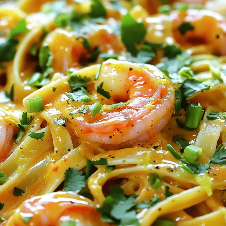To create the perfect Bang Bang Shrimp Pasta, gather the following ingredients: - 8 oz spaghetti or fettuccine - 1 lb shrimp, peeled and deveined - 1 tablespoon olive oil - 1 teaspoon garlic powder - 1 teaspoon paprika - Salt and black pepper to taste - 1 cup heavy cream - 1/4 cup mayonnaise - 2 tablespoons sweet chili sauce - 1 tablespoon sriracha (adjust according to spice preference) - 1/2 teaspoon fresh lime juice - 3 green onions, finely chopped (for garnish) - Fresh cilantro leaves, for garnish These ingredients make this dish rich, creamy, and full of flavor. The shrimp adds a lovely texture and protein. The sweet chili sauce and sriracha bring a perfect blend of sweetness and heat. You can adjust the spice level based on your taste. Make sure to use fresh shrimp for the best taste. The pasta choice is flexible; both spaghetti and fettuccine work well. You can find the full recipe for detailed steps on how to combine these ingredients to create a delightful meal. Enjoy cooking! - Bring a large pot of salted water to a boil. - Add 8 oz of spaghetti or fettuccine. - Cook for 8-10 minutes until al dente. - Drain the pasta and set it aside, reserving some pasta water. - Take 1 lb of peeled and deveined shrimp. - Season with 1 tablespoon of olive oil, 1 teaspoon of garlic powder, and 1 teaspoon of paprika. - Add salt and black pepper to taste. - Toss everything together until shrimp are evenly coated. - Heat a large skillet over medium heat. - Place the seasoned shrimp in a single layer in the skillet. - Cook for 2-3 minutes on each side, until shrimp turn pink and opaque. - Remove the shrimp from the skillet and set aside. - In the same skillet, lower the heat to medium-low. - Combine 1 cup of heavy cream, 1/4 cup of mayonnaise, 2 tablespoons of sweet chili sauce, 1 tablespoon of sriracha, and 1/2 teaspoon of fresh lime juice. - Stir well and heat through without boiling for about 3-5 minutes. - Add the cooked pasta to the skillet with the Bang Bang sauce. - Toss the pasta in the sauce using tongs. - If the sauce is too thick, add some reserved pasta water to adjust the consistency. - Gently fold in the cooked shrimp to the pasta. - Serve the Bang Bang Shrimp Pasta in bowls or on a platter. - Garnish with chopped green onions and fresh cilantro for extra flavor. For the complete recipe, refer to the [Full Recipe]. Enjoy your cooking! To make the Bang Bang sauce shine, find the right balance of sweetness and spice. Start with sweet chili sauce for a nice base. Then, add sriracha to give it heat. Adjust the amounts based on your taste. You want a kick, but not too much. Always taste as you mix. This way, you create a sauce that fits your flavor needs perfectly. Cooking shrimp can be tricky. You want them tender, not rubbery. Heat a skillet over medium heat, then add your seasoned shrimp. Cook for 2-3 minutes on each side. Watch closely as they turn pink and opaque. If you cook them too long, they lose their nice texture. Remove them from the heat as soon as they’re done. Presentation makes a big difference. When serving, think about color and freshness. Garnish with lime zest to add brightness. It gives a nice pop and makes the dish look appealing. A drizzle of extra sweet chili sauce can also enhance flavor and appearance. Green onions and cilantro will add a fresh touch. These small details make your Bang Bang Shrimp Pasta really shine. {{image_4}} You can change the pasta to fit your needs. Try gluten-free pasta if you need it. Whole grain pasta is a tasty and healthy option too. If you want to switch the shrimp, you can use chicken. Tofu works well for a veggie twist. You can also add seasonal vegetables like zucchini or bell peppers for extra flavor. Want a kick? Add cayenne for heat or lemon zest for brightness. You can also swap the sauce. Try teriyaki or a spicy garlic sauce. Each sauce brings new life to your dish. These small changes can make your Bang Bang Shrimp Pasta even more fun to eat. Pair your pasta with a fresh side salad. A simple green salad with a light dressing works well. Garlic bread is another great choice. It adds crunch and flavor to your meal. Enjoying these sides makes for a complete and delightful dining experience. You can find the full recipe online to get started! To keep your Bang Bang Shrimp Pasta fresh, store it in airtight containers. This helps prevent moisture loss and keeps flavors intact. Let the pasta cool before sealing. If you have extra sauce, store it separately for best results. Keep the leftovers in the fridge for up to three days. When you reheat, avoid the microwave if you can. Instead, use a skillet over low heat. Add a splash of water or extra cream to keep it moist. Stir gently until heated through. This method helps maintain the pasta's texture. If you must use a microwave, heat in short bursts and stir often. You can freeze Bang Bang Shrimp Pasta for later. Just make sure to cool it completely before freezing. Use freezer-safe containers or bags. Label them with the date. It will last in the freezer for up to two months. To reheat, thaw overnight in the fridge and then follow the reheating tips. Bang Bang Shrimp Pasta is a fun and tasty dish. It combines shrimp, pasta, and a creamy sauce. The sauce has a sweet and spicy kick, making it very popular. This dish likely comes from Asian-inspired flavors. Many chefs enjoy adding their twist to it. You can find it in restaurants or make it at home. I love how easy it is to prepare with simple ingredients. The spice level can vary depending on how much sriracha you use. If you enjoy heat, add more sriracha. If you prefer it milder, use less. The sweet chili sauce helps balance the spice, making it tasty for many. You can always adjust the spice to match your taste. Just remember, you control the heat! Yes, you can prepare parts of this dish ahead of time. Cook the pasta and shrimp earlier in the day. Store them in the fridge until you're ready to combine them. When it's time to eat, warm the sauce and mix everything together. This makes it easy for busy evenings or gatherings. Just make sure to keep everything in separate containers to maintain freshness. To lighten up this dish, consider a few swaps. Use whole grain pasta instead of regular pasta. You can also use low-fat cream and mayonnaise for the sauce. Another option is to add more vegetables, like bell peppers or broccoli. These swaps keep the flavor while making the dish a bit healthier. Enjoying delicious food can also be nutritious! For the full recipe, check out Bang Bang Shrimp Pasta. In this post, I covered the ingredients and steps to make Bang Bang Shrimp Pasta. You learned how to cook the pasta, prepare the shrimp, and create a rich sauce. I shared tips to enhance flavors and suggested ingredient swaps for variety. Proper storage and reheating tips help keep leftovers fresh. This dish is versatile, easy to make, and perfect for quick meals. Try it out and enjoy a burst of delicious flavors!