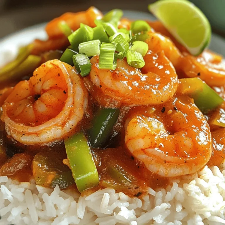 To make the best Shrimp Creole, gather these ingredients: - 1 pound large shrimp, peeled and deveined - 2 tablespoons olive oil - 1 medium onion, diced - 1 green bell pepper, diced - 1 celery stalk, diced - 3 cloves garlic, minced - 1 can (14.5 oz) diced tomatoes (with juice) - 1 cup vegetable broth - 2 tablespoons tomato paste - 1 tablespoon Worcestershire sauce - 1 tablespoon Cajun seasoning - 1 teaspoon dried thyme - 1 teaspoon smoked paprika - Salt and pepper to taste - 3 green onions, sliced (for garnish) - 1 cup cooked white rice (for serving) You will need a few key tools to make this dish: - Large skillet - Wooden spoon or spatula - Knife and cutting board - Measuring cups and spoons - Serving bowls When choosing shrimp, look for these signs: - Clear, shiny shells - Firm texture, not mushy - Mild ocean smell, not strong - Avoid any black spots on the shells - If buying frozen, ensure they are in a solid block, not ice crystals Fresh shrimp truly makes your Shrimp Creole shine. Always pick the best! For the full recipe, check the earlier section. Start by heating two tablespoons of olive oil in a large skillet over medium heat. Once the oil is hot, add one diced onion, one diced green bell pepper, and one diced celery stalk. Sauté these veggies for about five minutes until they soften. Next, stir in three minced garlic cloves and cook for another minute. This step fills your kitchen with a lovely aroma. Now, it’s time to add flavor. Pour in one can of diced tomatoes with their juice. Then, add one cup of vegetable broth and two tablespoons of tomato paste. Mix in one tablespoon of Worcestershire sauce, one tablespoon of Cajun seasoning, one teaspoon each of dried thyme and smoked paprika. Don’t forget to taste and adjust salt and pepper to make it just right. Increase the heat to bring your sauce to a gentle simmer. Once it starts bubbling, lower the heat and let it simmer uncovered for about 10-15 minutes. This helps thicken the sauce and blend all those fantastic flavors together. Stir occasionally to prevent sticking. After the sauce has thickened, it’s shrimp time! Add one pound of peeled and deveined shrimp to the skillet. Cook for about 5-7 minutes, stirring gently until the shrimp turns pink and opaque. This shows they are cooked through and ready to eat. Once your shrimp is cooked, taste the sauce again. Adjust the seasonings if needed. Serve the Shrimp Creole over a warm bed of cooked white rice. Finish with a sprinkle of sliced green onions for color and crunch. For a fun twist, add a lime wedge for guests to squeeze over their dish. Enjoy your shrimp adventure! For the full recipe and more details, check out the [Full Recipe]. To make your sauce pop, start with fresh veggies. Use firm onions, bright peppers, and crisp celery. These add great texture and flavor. Sauté them until they are soft but not brown. This step builds a strong base for your sauce. Add garlic last to keep its flavor bright. Stir often to prevent burning. When you add the tomatoes, let them cook down. This thickens the sauce and enhances its taste. Don't rush this part; a good simmer brings everything together. Taste as you go! Start with a pinch of Cajun seasoning. You can always add more later. If you like heat, add cayenne pepper or hot sauce. For a milder dish, reduce the seasoning or skip the hot stuff. Remember, everyone's taste is different. Let your family or friends try it too. They might have ideas you hadn’t thought of! Garnishing makes your dish look amazing. Use fresh green onions for a pop of color. Chop them finely and sprinkle on top just before serving. You can also add fresh herbs like parsley or cilantro. A wedge of lime on the side adds flair and flavor. It invites people to add a splash of zest. Presentation matters, so serve your Shrimp Creole in deep bowls. This makes each serving feel cozy and special. For the full recipe, check out the detailed instructions above! {{image_4}} You can make Shrimp Creole a bit healthier. Try using quinoa instead of white rice. Quinoa adds more protein and fiber. You can also use less oil when sautéing. Consider using low-sodium vegetable broth. This swap keeps the flavor but cuts down on salt. To make a vegan version, swap shrimp for mushrooms or chickpeas. Mushrooms mimic the texture of shrimp well. Chickpeas add protein and heartiness. Use vegetable broth and keep all the spices for flavor. You won’t miss the shrimp at all! Shrimp Creole varies by region. In New Orleans, you find a rich tomato base. In other areas, they may add green peppers or okra. Some recipes use different spices too. Consider adding bay leaves or even a splash of hot sauce for heat. Each version has its charm and flavor. To keep your shrimp creole fresh, store it in an airtight container. Let it cool to room temperature first. This helps prevent condensation inside the container. Place the lid on tightly and store it in the fridge. It will last for 3 to 4 days. If you plan to eat it later, this method works well. You can freeze shrimp creole for longer storage. Use a freezer-safe container or bag. Make sure to remove as much air as possible. Label the container with the date. It will stay good in the freezer for up to 2 months. When you’re ready, thaw it overnight in the fridge. Reheat shrimp creole on the stove for best results. Place it in a skillet over medium heat. Stir it gently to heat evenly. This will take about 5 to 10 minutes. You can also microwave it in a safe dish. Heat it in short bursts, stirring in between. Ensure it’s hot all the way through before serving. For the full recipe, refer back to the main article. To peel shrimp, hold the shrimp firmly. Start at the head end and gently pull off the shell. The shell should come off easily. After peeling, look for the dark vein that runs along the back. Use a small knife to cut a shallow line along the back. Pull out the vein with your fingers. Rinse the shrimp under cold water to clean them. This method ensures your shrimp are ready for cooking. Yes, you can use frozen shrimp for this recipe. It’s often easier and just as good. Thaw the shrimp overnight in the fridge or place them in cold water for about 15 minutes. Make sure to pat them dry before cooking. Frozen shrimp may take a minute longer to cook, so keep an eye on them. Shrimp Creole pairs well with several sides. Here are some tasty options: - Cooked white rice - Crusty bread - A fresh green salad - Steamed vegetables - Cornbread These sides help balance the flavors and make your meal more filling. Shrimp Creole has a moderate spice level. The Cajun seasoning adds heat, but you can adjust it. If you like it milder, use less seasoning. If you want more heat, add a dash of hot sauce or some chopped jalapeños. Always taste as you go to find your perfect spice level. For the detailed steps and ingredients of this delicious dish, check out the Full Recipe. Enjoy the burst of flavors with every bite! In this blog post, we explored key ingredients and essential tools for making Shrimp Creole. I shared step-by-step instructions for cooking and offered tips on perfecting your sauce. We also looked at healthy ingredient swaps and storage options for leftovers. Remember, each small detail adds flavor and fun. Enjoy crafting your dish, and feel free to make it your own! The joy of cooking shines through in your unique touch. Happy cooking!