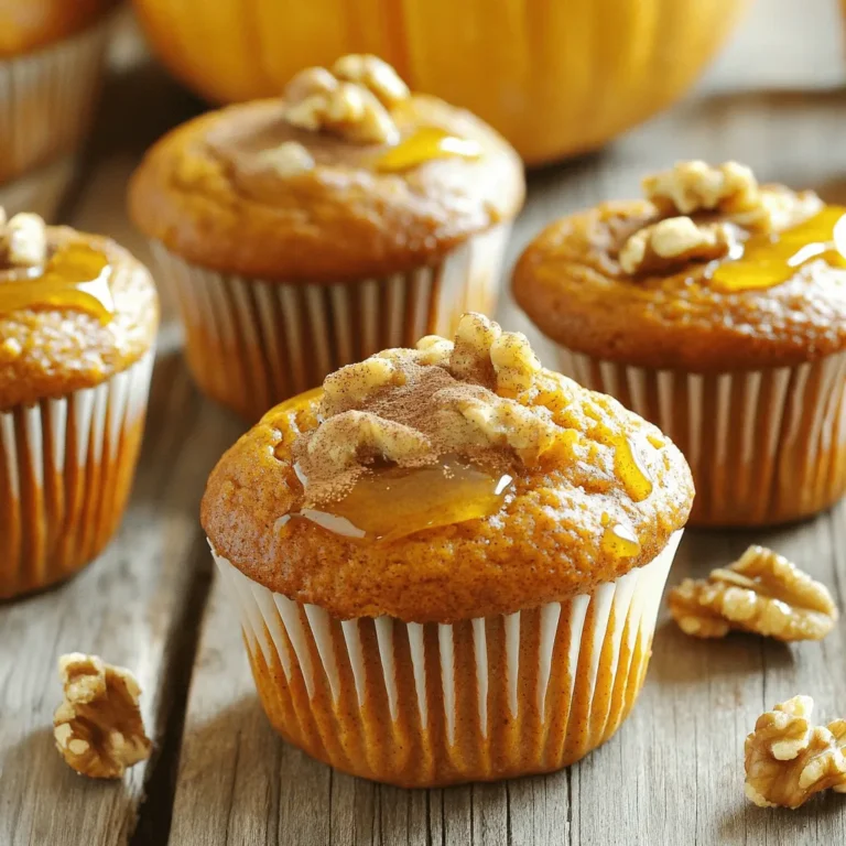 - 1 cup canned pumpkin puree - 1/2 cup unsweetened applesauce - 1/4 cup honey or maple syrup - 1/2 cup whole wheat flour - 1/2 cup rolled oats - 1 teaspoon baking powder - 1 teaspoon baking soda - 1 teaspoon pumpkin pie spice (or ground cinnamon) - 1/4 teaspoon salt - 1/4 cup chopped walnuts or pecans (optional) To make 2-point pumpkin muffins, you need simple ingredients. Canned pumpkin puree gives these muffins a rich flavor. Unsweetened applesauce adds moisture without extra sugar. Honey or maple syrup serves as a natural sweetener. Whole wheat flour and rolled oats provide a healthy base. Baking powder and baking soda help the muffins rise. Pumpkin pie spice or ground cinnamon adds warmth and flavor. A pinch of salt brings all the tastes together. If you want some crunch, add chopped walnuts or pecans. With these ingredients, you can create a tasty treat. For the full recipe, refer to the given details. Enjoy your baking! - Preheat the oven: Set your oven to 350°F (175°C). This heat is perfect for baking muffins. - Prepare the muffin tin: Lightly grease a muffin tin with non-stick cooking spray. You can also use cupcake liners to keep them from sticking. - Combine wet ingredients: In a large bowl, mix 1 cup of canned pumpkin puree, 1/2 cup of unsweetened applesauce, and 1/4 cup of honey or maple syrup. Stir until smooth. - Whisk dry ingredients: In another bowl, whisk together 1/2 cup of whole wheat flour, 1/2 cup of rolled oats, 1 teaspoon of baking powder, 1 teaspoon of baking soda, 1 teaspoon of pumpkin pie spice (or ground cinnamon), and 1/4 teaspoon of salt. Make sure there are no lumps. - Fold mixtures together: Gradually mix the dry ingredients into the wet mixture. Use a spatula or wooden spoon. Stir until just combined. Be careful not to overmix; this keeps your muffins light. - Fill muffin cups: Spoon the batter into the prepared muffin cups. Fill each cup about three-quarters full to let them rise. - Bake and check for doneness: Place the muffin tin in the oven. Bake for 18-20 minutes. They are ready when a toothpick inserted into a muffin comes out clean. To avoid dense muffins, don’t overmix the batter. Mix until the dry and wet ingredients just blend. This keeps the muffins light and fluffy. Also, make sure to measure your flour correctly. Too much flour can lead to a heavy texture. Use a spoon to scoop the flour into your measuring cup, then level it off with a knife. For sweeteners, you can try using agave syrup or coconut sugar. Both can add a nice flavor. They also keep the muffins moist. If you prefer a sugar-free option, use a sugar substitute like stevia. Just check the conversion rate on the package, as it can vary. To present these muffins, serve them warm on a nice plate. A drizzle of honey or maple syrup adds a touch of sweetness. You can also sprinkle a little cinnamon on top for extra flavor. Pair these muffins with coffee or tea for a cozy treat. They also go great with a glass of cold milk. If you want something fruity, serve with a side of fresh berries. These combos make for a delightful breakfast or snack! {{image_4}} You can easily change up the taste of your muffins. Here are some ideas: - Adding chocolate chips: Mix in 1/2 cup of chocolate chips. This adds sweetness and a rich flavor. The chocolate pairs well with the pumpkin. - Incorporating different spices: Try adding nutmeg, ginger, or even cardamom. Each spice brings a unique flavor. A teaspoon of each can elevate your muffins. If you have dietary needs, you can adapt this recipe to fit them. Here are some options: - Gluten-free adaptations: Use gluten-free flour instead of whole wheat flour. It keeps the muffins soft and moist. Just ensure your oats are gluten-free. - Reducing sugar content: Cut down the honey or maple syrup by half. You can also use a sugar substitute. This option is great for those watching their sugar intake. Explore these variations to make the 2-Point Pumpkin Muffins your own! For the full recipe, check the earlier section. To keep your 2-Point Pumpkin Muffins fresh, use an airtight container. This keeps moisture in and air out. Place the muffins in the container once they cool completely. If you have more than you can eat, freezing is a great option. Wrap each muffin in plastic wrap, then place them in a freezer bag. This helps prevent freezer burn. You can store them this way for up to three months. These muffins can stay fresh at room temperature for about three days. If you store them in the fridge, they can last for up to a week. Look for signs of spoilage like mold or an off smell. If the muffins feel dry or hard, they may not taste good anymore. Enjoy your muffins while they are still soft and tasty! These muffins are just 2 Weight Watchers points each. This makes them a great choice for anyone watching their points. You can enjoy a tasty treat without feeling guilty. Plus, they are full of flavor and nutrients, thanks to the pumpkin and whole wheat flour. Yes, you can make these muffins in advance. They store well and taste great even after a few days. Just let them cool completely before storing them. Place them in an airtight container. They will stay fresh for about three days. You can also freeze them for longer storage. Just thaw them at room temperature when you’re ready to eat. If you don’t have applesauce, you can use mashed bananas. They will add moisture and sweetness. You could also try yogurt if you want a creamy texture. Just keep in mind that these options may change the flavor slightly. Each substitute can give your muffins a unique twist. Yes, you can use regular all-purpose flour instead of whole wheat flour. However, this may change the texture a bit. Whole wheat flour adds more fiber and a nutty flavor. If you prefer white flour, the muffins will still taste good and be soft. Just remember to adjust cooking time if needed. These muffins use simple, healthy ingredients and easy steps, making baking fun. You learned how to mix, bake, and store them well. Plus, tips for serving and making your muffins special were shared. Experiment with flavors or stick to basics. You can easily adapt recipes to fit your taste. Enjoy making these muffins for yourself or to share. Happy baking!