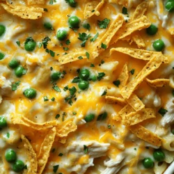 For a tasty Chicken Bacon Ranch Casserole, you need good chicken and pasta. - 2 cups cooked chicken, shredded - 1 cup cooked pasta (penne or rotini works best) Shredded chicken gives the dish a nice texture. The pasta holds the sauce well. The right seasonings and dressings make a big difference in flavor. - 1 cup ranch dressing - 1 cup cream of chicken soup - 1 teaspoon garlic powder - 1 teaspoon onion powder - 1/2 teaspoon black pepper - 1/2 teaspoon salt Ranch dressing adds creaminess and flavor. Cream of chicken soup helps bind everything together. Toppings add fun and crunch to your casserole. - 1 cup shredded cheddar cheese - 1/2 cup frozen peas - 1/2 cup crispy tortilla strips (for topping) - Fresh parsley, chopped (for garnish) Cheddar cheese melts beautifully, while tortilla strips give a nice crunch. Fresh parsley makes your dish look pretty. For the full recipe, check out the provided details. Enjoy your cooking! To start, gather your ingredients. You will need cooked chicken, ranch dressing, cream of chicken soup, cheddar cheese, pasta, peas, and seasonings. Preheat your oven to 350°F (175°C). This step is key for perfect cooking. In a large bowl, mix the shredded chicken and ranch dressing. Add the cream of chicken soup and shredded cheese. Then, toss in the cooked pasta and frozen peas. Sprinkle in garlic powder, onion powder, salt, and black pepper. Mix well until everything is coated nicely. Next, grease a 9x13 inch casserole dish. Carefully pour the mixture into the dish. Spread it evenly for uniform baking. Now, top it with crispy tortilla strips for added crunch. Place the casserole in the preheated oven. Bake for 25-30 minutes. You’ll know it's done when it's hot and bubbly with a golden top. After baking, let it cool for about 5 minutes. This makes serving easier and safer. Serve this dish while hot. Garnish with chopped parsley for a fresh touch. It looks vibrant and inviting. You can serve it straight from the dish for a homey feel. For added flavor, offer a side of ranch dressing. A simple green salad pairs well with this casserole. It balances the rich, creamy flavors nicely. You can find the Full Recipe for more details on how to make this dish. You can prepare chicken bacon ranch casserole a day before. Just follow the recipe steps, but skip baking. Cover the dish tightly with foil or plastic wrap and refrigerate. When you're ready, bake it straight from the fridge. This makes dinner prep easy and fast! To get the best texture, cook your pasta just until it's tender. Overcooking can make it mushy in the casserole. Use rotini or penne pasta, as they hold sauces well. The crispy tortilla strips on top add a nice crunch to each bite. For extra flavor, add some cooked bacon bits to the mix. You can also stir in some diced green onions or jalapeños for a kick. Fresh herbs, like thyme or basil, can brighten the dish. These small tweaks make a big difference, turning a good casserole into a great one! {{image_4}} You can easily make this dish gluten-free. Use gluten-free pasta instead of regular pasta. Many brands offer great options that taste just as good. For the cream of chicken soup, look for gluten-free versions in stores. You can also make your own using chicken broth, milk, and cornstarch. This way, you keep all the flavors without the gluten. If you want a vegetarian version, swap the chicken for cooked mushrooms or chickpeas. These ingredients add great flavor and texture. You can also add more veggies like zucchini or bell peppers. Just sauté them first to bring out their taste. Use vegetable broth instead of chicken broth in your soup to keep it meat-free. There are many ways to change the flavor of the casserole. You can add buffalo sauce for a spicy kick. A sprinkle of barbecue sauce can give it a smoky taste. For a bit of zest, use lemon juice or lime zest. If you love herbs, add fresh basil or thyme for an extra layer of flavor. Each variation can make this dish unique and exciting. For the full recipe, check out the original. You can store leftover Chicken Bacon Ranch Casserole in the fridge. Use an airtight container for best results. It will stay fresh for up to three days. Make sure to cool the casserole before sealing it. This helps prevent condensation, which can make the dish soggy. Freezing is a great option for this casserole. First, let it cool completely. Then, wrap it tightly with plastic wrap or aluminum foil. Place it in a freezer-safe container. It can last for up to three months in the freezer. To keep the best flavor and texture, consider labeling it with the date. When you are ready to enjoy your casserole again, reheating is simple. If frozen, thaw it overnight in the fridge before reheating. Preheat your oven to 350°F (175°C). Cover the casserole with foil to keep it moist. Bake for 20 to 25 minutes, or until heated through. You can also microwave individual portions for quick meals. Just heat in short bursts, stirring in between. Enjoy every bite! For the full recipe, check out the earlier section. You can make this dish your own. Try adding vegetables like broccoli or bell peppers. You can swap the pasta for rice or quinoa. For more flavor, mix in spices like paprika or Italian seasoning. If you like heat, add jalapeños or hot sauce. You can also use different cheeses, such as mozzarella or pepper jack. Yes, you can use raw chicken, but it will take longer to cook. Cut the chicken into small pieces for even cooking. You should bake the casserole for about 45-50 minutes. Make sure the chicken reaches a safe internal temperature of 165°F (75°C). This casserole pairs well with simple sides. A green salad adds freshness and crunch. Garlic bread is great for scooping up the casserole. You can also serve roasted veggies for a healthy touch. If you want comfort, mashed potatoes work well too. For the complete recipe, check out the Full Recipe section. This blog post covers great ways to make a tasty Chicken Bacon Ranch Casserole. We looked at ingredients, step-by-step cooking tips, and how to customize your dish. You can make it ahead and store leftovers easily. Remember, you can swap ingredients for gluten-free or vegetarian options. With these ideas, you can create a dish that your family will love. Enjoy making your casserole, and don’t be afraid to try new flavors!