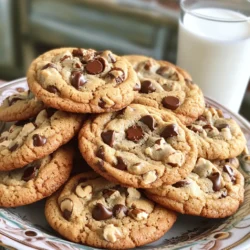 - Butter, sugars, and eggs Using softened unsalted butter gives your cookies a rich taste. I use both brown sugar and granulated sugar. Brown sugar adds moisture and chewiness. The eggs help bind the cookie dough together and provide structure. - Flour and leavening agents All-purpose flour is my go-to for this recipe. It gives the cookies a nice texture. I also add baking soda to help them rise. This keeps the cookies soft and chewy. - Chocolate chips and optional nuts I love using semi-sweet chocolate chips. They melt perfectly and give that classic cookie flavor. You can add walnuts or pecans for a nice crunch. The nuts add a fun texture and flavor contrast. These simple ingredients work together to create the best chewy chocolate chip cookies. For the full recipe, check out the details above! 1. Mixing wet ingredients: Start by taking a large mixing bowl. Add the softened butter, brown sugar, and granulated sugar. Mix them together with an electric mixer for 3-5 minutes. The mixture should be smooth and light in color. 2. Combining dry ingredients: In another bowl, whisk together the all-purpose flour, baking soda, and fine sea salt. Make sure to mix them well to avoid clumps. 3. Folding in chocolate chips and nuts: Carefully add the dry ingredients to the wet mixture. Stir just until combined. Do not overmix! This step is key for chewy cookies. Next, gently fold in the semi-sweet chocolate chips and nuts if you want some crunch. 1. Preheating the oven: Preheat your oven to 350°F (175°C). This step is crucial for even baking. 2. Forming cookie dough on baking sheets: Use a cookie scoop or a spoon to place rounded tablespoons of dough on your lined baking sheets. Leave space between each mound to allow for spreading. 3. Baking time and techniques: Bake the cookies for 10-12 minutes. Watch them closely! You want the edges to turn golden brown, while the centers remain soft. 1. Cooling on wire racks: After baking, let the cookies cool on the baking sheets for 5 minutes. Then, transfer them to wire racks to cool completely. This helps maintain their chewy texture. 2. Presentation tips: Stack a few cookies on a decorative plate for an inviting look. 3. Ideal pairing options: Serve them with a chilled glass of milk. This classic pairing always enhances the cookie experience. For the complete recipe, check the [Full Recipe]. To make chewy chocolate chip cookies, start with room temperature ingredients. Softened butter helps mix smoothly with sugars. This creates a creamy base that holds air, giving your cookies a nice rise. Next, be careful when mixing. Use a mixer on low speed and stop as soon as the flour blends in. Overmixing can make cookies tough. You want a soft dough that holds its shape. Timing is key while baking. Bake for 10-12 minutes, but check early. The edges should be golden, while the center looks slightly underbaked. That’s what makes them chewy. Sometimes cookies turn out flat. This can happen if your butter is too warm or you add too much flour. To fix this, chill your dough for 30 minutes before baking. For even baking, use two baking sheets. Rotate them halfway through baking. This helps cookies bake evenly and prevents burning. To get those perfect golden edges, look for color change. The cookies should start to brown at the edges but remain soft in the middle. This contrast gives you a lovely texture. {{image_4}} To make chewy chocolate chip cookies gluten-free, you can substitute flours. Use almond flour or a gluten-free blend. These flours provide a different texture but still keep the cookies chewy. Adjusting ingredient ratios is key. You’ll need more moisture when using these flours. Start with 1/4 cup extra liquid, like milk or water, to help balance the dough. For a vegan version, try plant-based substitutes for butter and eggs. Use coconut oil or vegan butter instead of regular butter. For eggs, use flaxseed meal or applesauce. Mix 1 tablespoon of flaxseed meal with 3 tablespoons of water to replace one egg. For chocolate, look for dairy-free options. Many brands offer vegan chocolate chips that taste great. Enhancing flavors can make your cookies stand out. Adding spices or extracts can create new tastes. Cinnamon or a pinch of sea salt can enhance the chocolate flavor. You can also use different types of chocolate. Try dark chocolate or white chocolate chips for a fun twist. Mixing these into the dough can give you a unique and tasty cookie experience. For the full recipe, check out the Chewy Chocolate Chip Cookies section above. To keep your chewy chocolate chip cookies fresh, store them at room temperature. Place them in an airtight container. This keeps them soft and tasty. If you want to store them longer, refrigeration is an option. Just remember that cold can change their texture. Cookies may get a bit hard in the fridge. Freezing cookies is a great way to save them. You can freeze both dough and baked cookies. For dough, scoop it into balls and place them on a baking sheet. Freeze the balls for about an hour. Once firm, transfer them into a freezer bag. This stops them from sticking together. For baked cookies, let them cool completely before freezing. Place them in an airtight container or a freezer bag. Remove as much air as possible. When you want a cookie, thaw it in the fridge or at room temperature. Enjoy them warm for the best taste! To make your cookies softer, focus on key ingredients and techniques. Use brown sugar, as it adds moisture. The fat in butter also helps. Make sure your butter is soft but not melted. Mix the wet and dry ingredients just until combined to avoid tough cookies. Also, take them out of the oven while they still look slightly underbaked. This keeps the centers soft and chewy. Yes, you can use less sugar, but it may change your cookies. Sugar adds sweetness and helps with texture. If you cut back too much, your cookies might spread too thin. They may also taste less sweet. I suggest reducing sugar by one-quarter for a subtle change. This way, you still keep some texture and flavor. To soften butter quickly, try these easy tips. Cut the butter into smaller pieces and place it in a warm spot. You can also use a microwave, but do it in short bursts. Heat for about 5 seconds, check, and repeat if needed. The goal is soft, not melted. This method helps you get the right consistency fast. To sum up, we covered the key ingredients that make your cookies tasty. I shared steps, from preparing the dough to cooling and serving. You learned tips for chewy texture and variances like gluten-free and vegan options. Proper storage helps keep cookies fresh longer. Baking is fun and rewarding. Enjoy your time in the kitchen, and don’t be afraid to experiment. Your cookies can be perfect with practice and creativity.