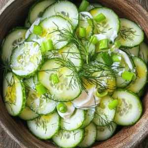 To make Polish Creamy Cucumber Salad, you need some fresh ingredients. Here’s what you’ll need: - 3 medium-sized cucumbers, thinly sliced - 1 cup of creamy sour cream - 1 tablespoon of apple cider vinegar - 1 tablespoon of fresh dill, finely chopped - 1 clove of garlic, minced - 1 tablespoon of honey - Salt and freshly cracked pepper to taste - 2 green onions, chopped, for garnishing Each ingredient plays a key role in creating the dish's flavor. The cucumbers provide a refreshing crunch, while the sour cream adds creaminess. Dill gives it a nice herbal note. Garlic brings depth, and honey balances the flavors with a touch of sweetness. When choosing cucumbers, pick firm ones without blemishes. This ensures your salad will taste fresh and bright. You can use any type of cucumber, but I like the classic ones for this recipe. For the dressing, choose a good quality sour cream. It makes a big difference in taste. The apple cider vinegar adds a slight tang that contrasts perfectly with the creaminess. If you want to explore more, check out the Full Recipe for detailed steps. First, wash the cucumbers under cold running water. Make sure to remove any dirt. You can keep the skin on for a nice crunch. If you prefer a softer texture, peel them. Slice the cucumbers thinly and place them in a large mixing bowl. Next, grab a medium bowl for the dressing. Combine one cup of creamy sour cream, one tablespoon of apple cider vinegar, one tablespoon of fresh dill, one clove of minced garlic, and one tablespoon of honey. Mix these ingredients together until the dressing is smooth and well-blended. Now, pour the creamy dressing over the sliced cucumbers. Use a spatula or wooden spoon to toss the cucumbers gently. Make sure every slice gets coated in the dressing. Season the salad with a pinch of salt and a dash of freshly cracked pepper. Taste and adjust the seasoning as needed. Chilling the salad is an important step. Cover the bowl with plastic wrap or a lid. Place it in the refrigerator for at least 30 minutes. This resting time helps all the flavors blend together. Just before serving, give the salad another gentle toss. You can top it with chopped green onions for a burst of color and flavor. For the full recipe, refer to the earlier section. Using fresh ingredients makes a big difference in taste. Choose firm, bright cucumbers for the best crunch. You can add other herbs to change the flavor, like parsley or chives. A pinch of red pepper flakes can add heat if you like spice. This salad pairs well with grilled meats, like chicken or fish. It also complements hearty dishes, such as potato pancakes. For gatherings, serve it in a clear bowl to show off the vibrant colors. Garnish with extra dill or green onions for a pretty touch. {{image_4}} You can change up the creamy base in your salad. One great swap is using Greek yogurt instead of sour cream. Greek yogurt adds a nice tang and is a bit thicker. It also packs in more protein, making your salad more filling. You can also try different dressings. For instance, a light vinaigrette can give your salad a fresh twist. You might even mix in some tahini for a nutty flavor. Each option adds its own flair to this dish. Want to take your salad to the next level? Think about adding more ingredients. Chopped tomatoes or bell peppers add color and crunch. They also bring a hint of sweetness. If you like protein in your dishes, consider adding chicken or shrimp. These proteins make the salad a more complete meal. You can grill or sauté the chicken or shrimp for extra flavor. Mixing in these ingredients makes your Polish creamy cucumber salad fun and filling. To keep your Polish creamy cucumber salad fresh, use an airtight container. Glass or plastic containers work well. Make sure the lid seals tightly. This helps keep out air and moisture. Place the salad in the fridge right after you make it. It’s best to chill it quickly. If you have leftovers, try to consume them within a few days. Stir the salad gently before serving again. This ensures even dressing on the cucumbers. You can expect your salad to taste best for about 3 days in the fridge. After that, the cucumbers may become soggy, and the flavors can fade. Look for signs of spoilage, like a change in color or an off smell. If you notice any of these signs, it’s best to throw it away. For the freshest taste, enjoy the salad within the first two days. The flavors are at their peak, and the cucumbers remain crisp. If you're unsure, always trust your senses! You can store Polish creamy cucumber salad in the fridge for up to three days. Make sure to keep it in a sealed container. This helps keep the salad fresh and tasty. After three days, the cucumbers may get soggy. If you notice any off smells or changes in texture, it's best to toss it. Yes, you can make this salad ahead of time. I suggest preparing it a few hours before serving. This gives the flavors time to blend well. Just remember to chill it in the fridge. If you prepare it the night before, it will taste even better. If you don’t have fresh dill, don’t worry! You can use dried dill instead. Use about one teaspoon of dried dill for every tablespoon of fresh. Other herbs like parsley or chives can work too. They add a nice flavor. You can even skip the herbs if you prefer a simpler taste. Yes, this salad is naturally gluten-free. All the ingredients are safe for a gluten-free diet. Just check your sour cream label to be sure it is gluten-free. This salad makes a great option for those with gluten sensitivities. Enjoy this dish knowing it fits many dietary needs. For the full recipe, check out the section above. This blog post guides you to create a refreshing Polish Creamy Cucumber Salad. We covered the ingredients, the easy steps for preparation, and tips for serving. You can enhance flavors with fresh herbs and try fun variations. Proper storage helps maintain freshness, and we answered common questions to aid your cooking. Enjoy this salad at your next meal. It’s fresh, simple, and tasty!
