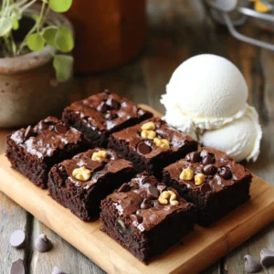 To make these fudgy chocolate zucchini brownies, gather the following ingredients: - 1 cup finely grated zucchini (about 1 medium zucchini) - 1/2 cup unsweetened cocoa powder - 1/2 cup whole wheat flour (or substitute with all-purpose flour) - 1/2 cup granulated sugar - 1/4 cup packed brown sugar - 1/2 cup vegetable oil (or melted coconut oil for a richer taste) - 2 large eggs - 1 teaspoon pure vanilla extract - 1/2 teaspoon baking powder - 1/2 teaspoon baking soda - 1/4 teaspoon salt - 1/2 cup semi-sweet chocolate chips - Optional: 1/4 cup chopped nuts (such as walnuts or pecans) You can easily adapt this recipe to fit your needs. For a gluten-free version, use gluten-free flour instead of whole wheat flour. For a vegan option, replace the eggs with flax eggs or applesauce. This gives the brownies a moist texture without using dairy or eggs. You can also substitute coconut oil for vegetable oil for a unique flavor. When choosing zucchini, look for firm, shiny skin. Avoid any with soft spots or blemishes. Smaller zucchinis tend to be sweeter and more tender. If you can, try to pick organic zucchini. They usually have better flavor and fewer pesticides. Wash the zucchini well before grating. This step ensures your brownies taste fresh and delicious. For best results, use it soon after buying. Fresh zucchini makes a big difference in your brownies! First, gather all your ingredients. You will need: - 1 cup finely grated zucchini (about 1 medium zucchini) - 1/2 cup unsweetened cocoa powder - 1/2 cup whole wheat flour (or substitute with all-purpose flour) - 1/2 cup granulated sugar - 1/4 cup packed brown sugar - 1/2 cup vegetable oil (or melted coconut oil for a richer taste) - 2 large eggs - 1 teaspoon pure vanilla extract - 1/2 teaspoon baking powder - 1/2 teaspoon baking soda - 1/4 teaspoon salt - 1/2 cup semi-sweet chocolate chips - Optional: 1/4 cup chopped nuts (such as walnuts or pecans) Make sure you finely grate the zucchini. This step helps it blend well into the batter. In a large bowl, mix the grated zucchini, vegetable oil, granulated sugar, brown sugar, eggs, and vanilla extract. Use a whisk or spatula to combine everything well. You want to see a smooth mixture. This step is key because it helps to create a moist brownie. In another bowl, sift together the cocoa powder, whole wheat flour, baking powder, baking soda, and salt. Sifting helps prevent any lumps and makes the brownies lighter. Now, slowly add the dry mixture to the wet mixture. Stir gently to combine. Be careful not to overmix; this can lead to tough brownies. Next, fold in the chocolate chips and nuts gently. Pour the batter into your prepared pan, and smooth the top with a spatula. Bake in a preheated oven at 350°F (175°C) for 25-30 minutes. To check for doneness, insert a toothpick into the center. It should come out mostly clean with a few moist crumbs. Let the brownies cool in the pan for about 10 minutes. Then transfer them to a wire rack to cool completely. You can find the full recipe for more detailed steps. To get that rich and fudgy brownie texture, use the right ratio of wet to dry ingredients. The oil adds moisture, while the cocoa powder gives deep chocolate flavor. Mix the wet ingredients well before adding the dry ones. This helps blend everything evenly. Overmixing can make your brownies tough, so mix just until combined. For best results, let the batter sit for a few minutes before baking. This allows the flavors to meld. Using zucchini in brownies adds moisture and nutrition without changing the flavor. Grate the zucchini finely. This helps it blend well into the batter. Don’t skip draining excess moisture from the zucchini. Place it in a clean kitchen towel and squeeze out the water. This keeps your brownies from becoming too wet. Mix the zucchini in with the wet ingredients to ensure even distribution. Many people make simple mistakes when baking brownies. Here are a few to watch out for: - Not measuring ingredients accurately: Use measuring cups and spoons for precision. - Skipping the greasing step: Grease your pan or line it with parchment paper for easy removal. - Opening the oven door too soon: This can cause the brownies to collapse. Wait until the baking time is nearly done. - Not cooling before cutting: Let the brownies cool in the pan before slicing. This helps them set properly. These tips will help you bake perfect fudgy chocolate zucchini brownies every time. For the full recipe, check out the detailed instructions above. {{image_4}} You can make these brownies fit your needs. For a gluten-free option, swap whole wheat flour with almond or coconut flour. Both choices give a unique flavor. If you want them dairy-free, choose dairy-free chocolate chips. They still taste amazing! Always check labels for hidden dairy or gluten. Spice things up! You can add a dash of cinnamon or a pinch of nutmeg. These spices can boost the taste of chocolate. You could also add a splash of coffee for depth or a teaspoon of almond extract for a nutty flavor. Want some fruit? Try mixing in mashed banana or applesauce for extra moisture. Top your brownies with flair! After cutting them into squares, sprinkle with powdered sugar or cocoa powder. For a gourmet touch, drizzle with melted chocolate or caramel. You could also add berries on top for a fresh look. Serve with whipped cream for extra fun. These small changes make your brownies shine! To keep your fudgy chocolate zucchini brownies fresh, store them in an airtight container. This helps prevent them from drying out. You can also wrap them tightly in plastic wrap. If you stack them, place parchment paper between layers to avoid sticking. When stored properly, these brownies stay fresh for about 3 to 5 days at room temperature. If kept in the fridge, they can last up to a week. However, they taste best when eaten fresh, so enjoy them while they’re still soft and delicious! To freeze your brownies, first, let them cool completely. Then, cut them into squares. Wrap each square in plastic wrap and place them in a freezer-safe bag or container. They can last up to 3 months in the freezer. When you’re ready to enjoy a brownie, simply thaw it at room temperature or warm it in the microwave for a few seconds. Check out the Full Recipe for more details! Yes, you can use other vegetables in brownies. Some good options are carrots or sweet potatoes. These veggies add moisture and nutrients. Grating them finely helps them blend well into the batter. Think about the flavor, too. Carrots add a mild sweetness, while sweet potatoes add a rich taste. You can experiment and find what you like best. To check if brownies are done, use a toothpick. Insert it into the center of the brownies. If it comes out mostly clean with a few moist crumbs, they are ready. If there is wet batter on the toothpick, they need more time. Keep an eye on them. The baking time can vary with ovens. Fudgy brownies have more fat and less flour. This creates a rich and dense texture. Cakey brownies have more flour and less fat, giving them a lighter, fluffier feel. For fudgy brownies, use more chocolate or oil and less flour. This recipe for fudgy chocolate zucchini brownies balances both, giving you that rich taste. Yes, you can replace eggs in brownies. Some good options are flaxseed meal or applesauce. To use flaxseed, mix 1 tablespoon of flaxseed meal with 2.5 tablespoons of water. Let it sit until it thickens. For applesauce, use 1/4 cup for each egg. This keeps the brownies moist and tasty, just like the original recipe. Check out the Full Recipe for more details. These fudgy chocolate zucchini brownies are easy and fun to make. We covered the key ingredients and how to select fresh zucchini. You learned step-by-step instructions, and tips for the perfect texture. Plus, we explored ways to make them fit any diet. Now you can enjoy delicious brownies, no matter your needs. With these tips, you can wow family and friends. Happy baking!