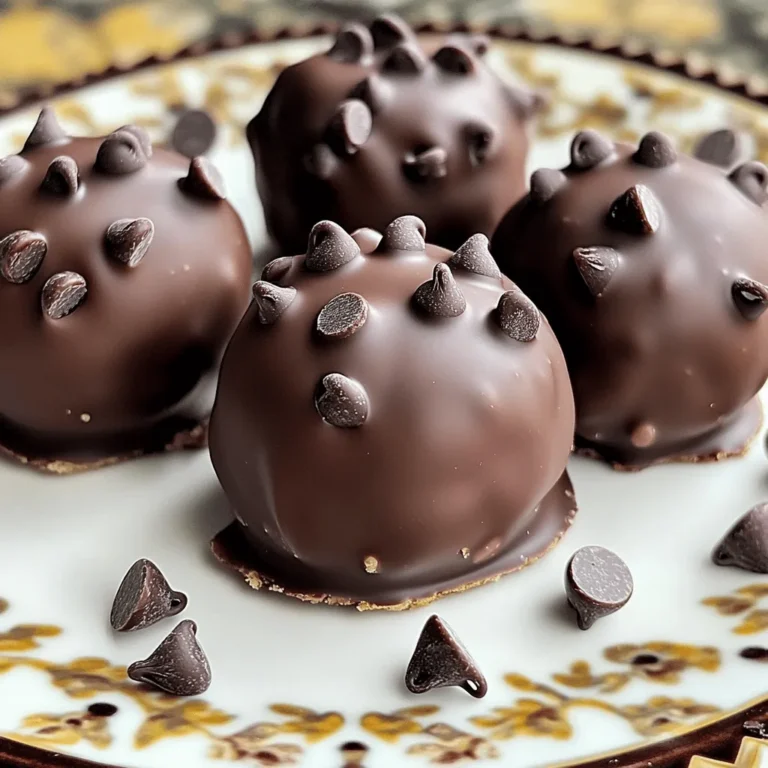 To make these fun bites, you need: - 1 cup all-purpose flour - ½ teaspoon baking soda - ¼ teaspoon salt - ½ cup unsalted butter, softened - ½ cup brown sugar, packed - ¼ cup granulated sugar - 1 teaspoon pure vanilla extract - 1 tablespoon milk (or your favorite dairy alternative) - ½ cup mini chocolate chips - 1 cup dark chocolate chips (for coating) These basic ingredients create a tasty cookie dough base. The mix of sugars gives the bites a sweet flavor. The mini chocolate chips add little pops of chocolate goodness. You can get creative with your cookie dough bites! Consider adding: - Chopped nuts (like walnuts or pecans) - Sea salt for a sweet-salty twist - Peanut butter or almond butter for a nutty flavor - Different types of chocolate chips (like white chocolate or butterscotch) These extras can change the taste and texture, making each batch unique and fun! You’ll need some basic kitchen tools to create these bites: - Mixing bowls (one medium, one large) - Whisk for mixing dry ingredients - Electric mixer for creaming butter and sugars - Spatula or wooden spoon for folding in chocolate chips - Cookie scoop or your hands for shaping the bites - Baking sheet and parchment paper for easy cleanup Having the right tools will make your baking experience smooth and enjoyable. Plus, you’ll have everything ready to whip up a batch of cookie dough bites quickly! For the full recipe, check out the details above. To start, gather all your ingredients. You will need flour, baking soda, salt, butter, sugars, vanilla, milk, mini chocolate chips, and dark chocolate chips. First, whisk together the flour, baking soda, and salt in a medium bowl. This helps mix everything well. Set this bowl aside for now. Next, in a large bowl, cream the softened butter with the brown sugar and granulated sugar. Mix on medium speed for about 2-3 minutes. The mix should look light and fluffy. Then, add the vanilla extract and milk. Stir it until everything combines nicely. Now, slowly add the dry mixture to the wet ingredients. Stir gently until just combined. Be careful not to overmix! Finally, fold in the mini chocolate chips with a spatula. This adds a sweet surprise to every bite. After the dough is ready, use a small cookie scoop or your hands. Portion out the dough into small balls. Aim for bite-sized pieces. Place them on a baking sheet lined with parchment paper. This makes it easy to remove them later. Once you have shaped all the dough, pop the baking sheet into the freezer. Let the cookie dough balls chill for about 30 minutes. This helps them firm up, making them easier to coat. While the dough balls chill, it’s time to melt the dark chocolate chips. Place them in a microwave-safe bowl. Heat them in 30-second intervals, stirring well after each time. Keep going until the chocolate is fully melted and smooth. Now, take the chilled cookie dough balls out of the freezer. Dip each ball into the melted chocolate. Make sure each one is fully coated. Place the chocolate-covered bites back on the parchment-lined baking sheet. For a fun touch, sprinkle a few mini chocolate chips on top of each bite before the chocolate hardens. This makes them look even better! Finally, return the baking sheet to the freezer for another 15-20 minutes. This lets the chocolate set completely. If you want the full recipe, you can refer to the earlier sections. To get the best dough texture, start with room temperature butter. Soft butter mixes well and gives a nice, creamy base. When you mix the butter and sugars, beat until fluffy. This adds air, making your bites light. Avoid overmixing when adding dry ingredients. Stop mixing just when everything is combined. This keeps the dough soft and chewy. For melting chocolate, use a microwave-safe bowl. Heat chocolate chips in short bursts, about 30 seconds each time. Stir well after each burst. This method helps prevent burning and clumping. If you see some chunks, keep stirring. The heat from melted chocolate will finish the job. You want a smooth, glossy chocolate for coating your bites. To impress your guests, serve the cookie dough bites on a nice plate. Place them in a circle for a fun look. Sprinkle extra mini chocolate chips on top of each bite. This adds color and makes them pop. You can also add a scoop of ice cream beside the bites. It makes for a fun dessert combo! For the full recipe, check the Full Recipe section. Enjoy your sweet treats! {{image_4}} You can make your cookie dough bites even tastier by adding mix-ins. Try folding in chopped nuts, like walnuts or pecans. They add a nice crunch. You can also use caramel bits for a sweet surprise. Just make sure to keep the proportions similar to the mini chocolate chips. This way, your dough stays balanced and delicious. Making gluten-free cookie dough bites is easy! Use a gluten-free flour blend instead of all-purpose flour. For a vegan version, swap the butter for coconut oil and use a plant-based milk. You can also find vegan chocolate chips. These changes let everyone enjoy this treat. They taste just as good, and you won’t miss the original recipe. Get creative with flavors! Add a teaspoon of mint extract for a fresh twist. Or, mix in peanut butter for a rich, nutty taste. You can even try almond extract for a sweet touch. Whatever flavor you choose, adjust the vanilla to keep the balance. This way, you can make your cookie dough bites unique and fun. Check out the Full Recipe for more inspiration! Store your chocolate chip cookie dough bites in an airtight container. This keeps them fresh and tasty. You can place parchment paper between layers to avoid sticking. I recommend using a container that fits well to prevent excess air. These cookie dough bites last about one week in the fridge. If you want them for longer, freeze them. They can stay in the freezer for up to three months. Just remember to thaw them in the fridge before serving. To freeze, place the bites on a baking sheet first. Once frozen, transfer them to your airtight container. A serving size is about two to three bites. This makes it easy to enjoy without overindulging. If you are serving guests, plan for a few bites per person. You can also double the recipe if you want more for a party. To see the full recipe, check out the earlier sections. Yes, you can eat raw cookie dough if it is made safely. Most cookie dough has raw flour and eggs, which can cause illness. To enjoy cookie dough bites safely, use heat-treated flour and omit eggs. This way, you get all the tasty flavor without the risk. You can find pre-made chocolate chip cookie dough bites at many grocery stores. Look in the frozen dessert aisle or the bakery section. Brands like Edoughble and Doughp offer ready-to-eat options. You can also order them online for a quick treat. The nutrition can vary based on ingredients, but a typical bite has about 80 calories. Each bite contains around 4 grams of fat, 10 grams of carbohydrates, and 1 gram of protein. Check the labels on store-bought bites for exact numbers. If you make them at home, you can adjust the ingredients for healthier options. You can easily change this recipe to match your taste. Here are some ideas: - Mix-ins: Add nuts, dried fruit, or even caramel bits. - Flavors: Use almond or mint extract for a different twist. - Dairy-free: Substitute butter with coconut oil and use dairy-free chocolate. - Gluten-free: Swap regular flour for almond flour or a gluten-free blend. For the full recipe, check out the Chocolate Chip Cookie Dough Bites Delight above! Enjoy making your very own bites! You learned how to make chocolate chip cookie dough bites, from ingredients to storage. With simple steps, even novices can enjoy this tasty treat. Experiment with different flavors and mix-ins to suit your taste. Remember to store them properly for the best freshness. Now, you can create delicious bites for any occasion and impress your friends or family. Enjoy making, sharing, and savoring these delightful snacks!