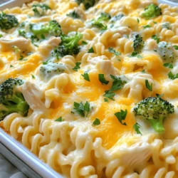 For a great Easy Chicken Alfredo Bake, gather these ingredients: - 2 cups rotini pasta, cooked and drained - 2 cups shredded cooked chicken breast - 2 cups broccoli florets, steamed until tender - 2 cups Alfredo sauce (store-bought or homemade) - 1 cup shredded mozzarella cheese - 1/2 cup grated Parmesan cheese - 1 teaspoon garlic powder - 1 teaspoon Italian seasoning - Salt and black pepper to taste - Fresh parsley, finely chopped (for garnish) If you want to switch things up, here are some options: - Substitute rotini with penne or bowtie pasta for a different look. - Use leftover turkey instead of chicken for a holiday twist. - Try spinach or peas in place of broccoli for a new veggie. - Use low-fat Alfredo sauce to cut calories while still enjoying this dish. - Replace mozzarella with cheddar cheese for a different flavor. Fresh ingredients make a big difference in taste. Fresh broccoli adds crunch and color. Fresh herbs like parsley brighten up the dish. When you use quality chicken, it tastes better. Good cheese melts smoothly and gives that creamy feel. Always choose fresh or high-quality items to enhance every bite. This care will turn a simple meal into a family favorite. For the full recipe, check out the details above. Start by gathering all your ingredients. You need rotini pasta, cooked chicken, broccoli, and cheese. Make sure your oven is ready. Preheat it to 375°F (190°C). This helps cook the dish evenly. Next, cook the pasta according to the package directions. Drain it well, then set it aside. Steam the broccoli until tender. This adds color and nutrition. In a large mixing bowl, mix the cooked rotini, shredded chicken, and steamed broccoli. Pour in the Alfredo sauce. Add garlic powder, Italian seasoning, salt, and pepper. Stir everything well. You want the sauce to coat all the pasta and chicken. This makes each bite creamy and tasty. Grease a 9x13 inch baking dish with cooking spray or butter. This helps prevent sticking. Pour your creamy mixture into the dish. Spread it out evenly. Now, it's time for cheese! Sprinkle mozzarella and Parmesan on top. Cover the dish tightly with aluminum foil. Bake for 20 minutes. After that, remove the foil and bake for another 10-15 minutes. Watch for the cheese to melt and turn golden brown. Once done, let it rest for 5 minutes. Garnish with chopped parsley before serving. This adds a fresh touch and looks nice. Enjoy your Easy Chicken Alfredo Bake! Check the Full Recipe for more details. When making Easy Chicken Alfredo Bake, avoid these common mistakes: - Overcooking the Pasta: Cook the rotini just until al dente. It should still be firm. - Skipping the Seasoning: Don’t forget to add salt and pepper. They enhance the flavor. - Not Mixing Well: Make sure to mix all ingredients thoroughly. This ensures even flavor. - Covering Too Soon: Cover the dish with foil only until the cheese melts. This helps prevent soggy cheese. For a perfect cheese melt, follow these tips: - Use Fresh Cheese: Always choose freshly shredded cheese. It melts better than pre-shredded options. - Layer Wisely: Spread cheese evenly on top. This creates a nice, gooey layer. - Bake at the Right Temp: Ensure your oven is preheated to 375°F. This helps the cheese melt evenly. - Watch the Time: After 20 minutes with foil, remove it and check. Let it bake until golden brown. Serve your Chicken Alfredo Bake for a comforting meal. Here are some ideas: - Add a Side Salad: A fresh salad pairs well to balance the creamy dish. - Serve with Bread: Crusty bread is perfect for scooping up the creamy goodness. - Garnish with Parsley: Fresh parsley adds color and a burst of flavor. - Pair with a Drink: A light white wine or sparkling water complements the rich flavors well. For the full recipe to get started, check out the details above! {{image_4}} If you want a vegetarian twist, swap the chicken for vegetables. Try using mushrooms, zucchini, or bell peppers. You can also add spinach for extra flavor and nutrients. These veggies will blend well with the creamy sauce. The dish will still be rich and satisfying without meat. You can change the protein in this dish to fit your taste. Shrimp or beef work great in this recipe. If you love shrimp, sauté them lightly before adding to the mix. For beef, use cooked ground beef or thinly sliced steak. Both options will add a different flavor and texture. To give your Chicken Alfredo Bake a boost, add some spices and herbs. A pinch of red pepper flakes can bring heat. Fresh basil or thyme can add a nice touch. You might also like to sprinkle some smoked paprika for a smoky flavor. These small tweaks make a big difference in taste. For the full recipe, check out the [Full Recipe]. After you enjoy your Easy Chicken Alfredo Bake, let it cool first. Place any leftovers in an airtight container. This helps keep the dish fresh. Store it in the fridge for up to three days. Make sure to label your container with the date. This way, you can track how long it has been stored. To reheat your Chicken Alfredo Bake, preheat your oven to 350°F (175°C). Place the leftover bake in an oven-safe dish. Cover it with foil to keep it moist. Heat for about 15-20 minutes. You can check if it's warm by using a fork. If you want, you can also reheat it in the microwave. Just use a microwave-safe dish and heat for about 2-3 minutes. Stir halfway through to ensure even heating. If you want to freeze your Chicken Alfredo Bake, it’s best to do this before baking. Prepare the dish as directed, but don’t bake it. Cover it tightly with plastic wrap and then with foil. This will help prevent freezer burn. You can freeze it for up to three months. When you’re ready to bake, just take it out of the freezer. Let it thaw in the fridge overnight. Then bake as usual. You can make this recipe gluten-free by using gluten-free pasta. Many brands offer gluten-free rotini or penne. Also, check your Alfredo sauce. Some store-bought sauces may have gluten. Look for those labeled gluten-free. This way, you can enjoy the same creamy goodness without worry. Yes, you can use homemade Alfredo sauce instead of store-bought. Making your sauce allows you to control flavors and ingredients. A simple blend of cream, butter, garlic, and cheese works great. Just make sure your sauce is thick enough to coat the pasta well. This adds a personal touch to your dish. Several side dishes go well with Chicken Alfredo Bake. Here are some ideas: - Garlic bread for a crunchy side - A fresh green salad for some crunch - Roasted vegetables to add color and nutrition - Steamed asparagus for a light touch These sides balance the creamy pasta and add variety to your meal. This blog post covered key ingredients and how to choose the best ones. We went over step-by-step cooking and shared tips for success. Plus, I offered ideas for variations and storage options. Using fresh ingredients truly makes a difference in taste. Don’t be afraid to try new flavors and make it your own. Trust me, your meal will shine! Enjoy your cooking journey and the delicious Chicken Alfredo Bake.