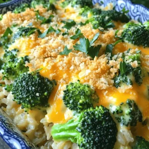 - 1 cup uncooked brown rice - 2 cups vegetable broth - 2 cups broccoli florets (fresh or frozen) - 1 cup shredded cheddar cheese - 1 cup cream of mushroom soup (canned or homemade) - 1/2 cup grated Parmesan cheese - 1 teaspoon garlic powder - 1/2 teaspoon onion powder - Salt and pepper to taste - 1/2 cup breadcrumbs - 2 tablespoons olive oil - Fresh parsley, chopped, for garnish To adjust servings, you can easily scale the recipe. If you want to serve more, double the ingredients. For fewer servings, cut the amounts in half. This way, you can always make the right amount for your needs. Remember, the cooking times may change slightly when you adjust the quantities. Keep an eye on the casserole as it bakes, ensuring it turns golden brown and bubbly. For the full recipe, check the details above. 1. Preheat the Oven: Start by preheating your oven to 350°F (175°C). This step is key for even baking. 2. Cook Rice: In a medium pot, boil 2 cups of vegetable broth. Add 1 cup of uncooked brown rice. Lower the heat and cover. Cook for about 45 minutes until the rice is soft and all the broth is absorbed. 1. Combine Ingredients: In a large bowl, mix the cooked rice with 2 cups of broccoli florets, 1 cup of shredded cheddar cheese, and 1 cup of cream of mushroom soup. 2. Add Seasonings: Sprinkle in 1 teaspoon of garlic powder, 1/2 teaspoon of onion powder, and season with salt and pepper to taste. Stir it all together until everything is well coated. 1. Transfer to Casserole Dish: Pour the rice and broccoli mixture into a greased 9x13 inch casserole dish. Spread it evenly across the bottom. 2. Prepare Topping: In a small bowl, mix 1/2 cup of breadcrumbs with 2 tablespoons of olive oil. Make sure every breadcrumb is coated. Sprinkle this mixture on top of the casserole. 3. Add Parmesan: For extra flavor, add 1/2 cup of grated Parmesan cheese on top of the breadcrumbs. 4. Bake: Place the casserole in the oven and bake for 25-30 minutes. You want it bubbly and the breadcrumbs to be golden brown. 5. Cool and Garnish: After baking, let the casserole cool for about 5 minutes. Just before serving, add freshly chopped parsley for a pop of color. For the full recipe, check out the [Full Recipe]. - Cooking time adjustments for firmness of rice: For softer rice, extend the cooking time by 5-10 minutes. If you prefer firmer rice, check it at 40 minutes. This small change can make a big difference in texture. - Tips for achieving a golden breadcrumb topping: Mix breadcrumbs with olive oil until well coated. Spread them evenly across the top of the casserole. For extra crunch, broil it for the last 2-3 minutes of baking. Just watch it closely to avoid burning. - Suggested spices and herbs to add: Consider adding thyme or paprika for depth. A dash of cayenne can bring a nice kick. For a fresh touch, mix in some chopped chives or parsley. - Ways to incorporate protein: To make this dish heartier, add cooked chicken, turkey, or even beans. These proteins complement the cheesy broccoli well. Just mix them in with the rice and broccoli for a complete meal. Explore the [Full Recipe] to see how these tips can elevate your Cheesy Broccoli Rice Casserole! {{image_4}} You can easily change up the rice in this dish. Swap brown rice for white rice if you prefer a softer texture. Quinoa is another great choice. It cooks fast and adds a nice nutty flavor. If you want to make this dish vegan, there are many plant-based options. Use plant-based cheese instead of cheddar. You can also replace the cream of mushroom soup with a vegan version. This keeps the dish creamy and delicious without using any animal products. Feel free to add more vegetables for extra flavor and nutrition. Peas, carrots, or corn can work well. You can mix in cooked chicken or turkey for a heartier meal. For added texture, consider mixing in some nuts, like chopped almonds or walnuts. They add a nice crunch. You can also try spices like paprika or cayenne pepper for a bit of heat. Exploring these variations can make your cheesy broccoli rice casserole even more exciting. Check the Full Recipe for all the details! To keep your cheesy broccoli rice casserole fresh, store it in an airtight container. You can refrigerate it for up to four days. If you want to save it for longer, freezing is a great option. Wrap the casserole tightly in plastic wrap and then in foil. It can last up to three months in the freezer. When you're ready to enjoy leftovers, the best way to reheat is in the oven. Preheat your oven to 350°F (175°C). Place the casserole in a covered dish to prevent it from drying out. Heat for about 20-25 minutes, or until it is hot all the way through. If you need a quicker option, the microwave works too. Use a microwave-safe dish and cover it. Heat in short bursts of one minute, stirring in between, until it's warm. To restore texture and flavor, add a splash of vegetable broth before reheating. This keeps the casserole creamy and delicious. Enjoy every bite of this comforting dish! How can I make the casserole ahead of time? You can prepare the casserole a day before. Just follow the recipe steps and stop before baking. Cover it with plastic wrap and keep it in the fridge. When ready, bake it straight from the fridge. Add a few extra minutes to the cooking time. Can I substitute frozen broccoli for fresh? Yes, frozen broccoli works great! It’s easy to use and saves time. Just thaw it first and drain any excess water to prevent a soggy casserole. This keeps the dish tasty and fresh. Is it possible to use different types of cheese? Absolutely! You can mix and match your favorite cheeses. Try mozzarella for a stretchy texture or gouda for a smoky flavor. Just keep the total amount of cheese the same for the best results. What can I serve alongside this dish? This casserole pairs well with a simple green salad or roasted vegetables. You can also serve it with grilled chicken or fish for a full meal. It’s a great way to balance flavors and add variety to your plate. For the complete recipe, check out the Full Recipe section. In this blog post, I shared a simple recipe for Cheesy Broccoli Rice Casserole. We covered the ingredients, step-by-step instructions, and tips for the best results. I emphasized how to adjust ingredients and variations to fit your needs. You can easily store and reheat leftovers for later. This dish is crowd-pleasing and easy to make, whether for family meals or gatherings. With these guidelines, you’re ready to create a delicious casserole your loved ones will enjoy. Happy cooking!
