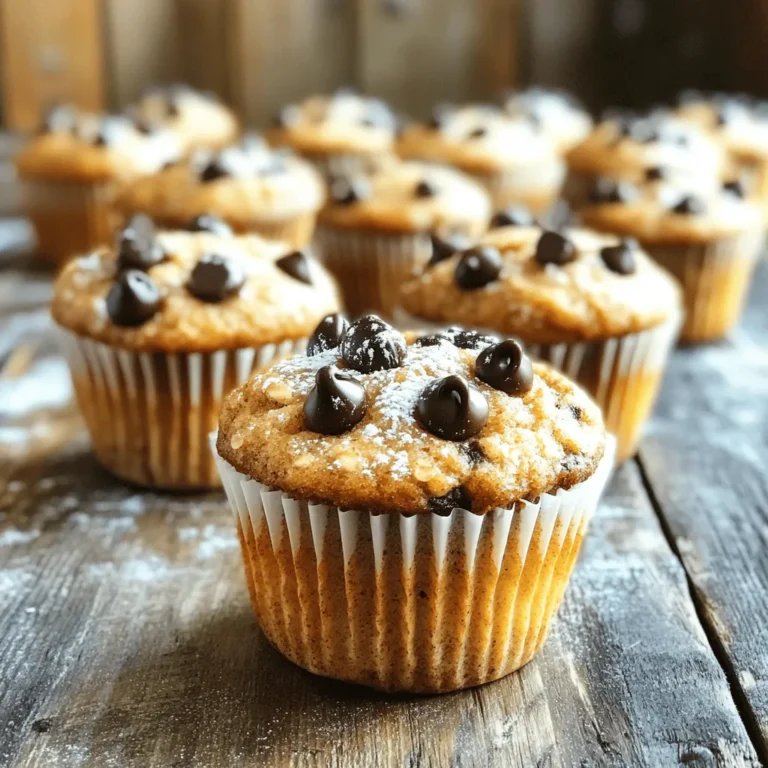 - 2 ripe bananas, thoroughly mashed - 1 cup rolled oats - 1/2 cup almond milk (or any milk of your choice) For these muffins, ripe bananas are key. They add natural sweetness and moisture. Choose bananas with brown spots for the best flavor. Rolled oats give a hearty base and provide fiber. Almond milk keeps this recipe light and dairy-free, but feel free to use any milk you like. - 1/4 cup honey or maple syrup - 1/4 cup coconut oil, melted and slightly cooled Honey or maple syrup acts as a natural sweetener. They add flavor without being too heavy. Coconut oil gives richness and a subtle taste. Just melt it before adding to the mix. This step ensures it blends well with the other ingredients. - 1 teaspoon baking powder - 1/2 teaspoon baking soda - 1/2 teaspoon ground cinnamon - 1/4 teaspoon sea salt Baking powder and baking soda help the muffins rise. They create a fluffy texture. Ground cinnamon adds warmth and depth to the flavor. A pinch of sea salt balances the sweetness. Each of these ingredients contributes to the final taste and texture of your muffins. For the complete recipe, check out the [Full Recipe]. First, preheat your oven to 350°F (175°C). This helps the muffins bake evenly. Next, line your muffin tin with paper liners or grease it with coconut oil. This step keeps the muffins from sticking. Take two ripe bananas and mash them well in a bowl. You can use a fork or a potato masher for this. Once they are smooth, add in 1 cup of almond milk, 1/4 cup of honey or maple syrup, 1/4 cup of melted coconut oil, and 1 teaspoon of pure vanilla extract. Whisk everything together until it is smooth and mixed well. In a separate bowl, combine 1 cup of rolled oats, 1 teaspoon of baking powder, 1/2 teaspoon of baking soda, 1/2 teaspoon of ground cinnamon, and 1/4 teaspoon of sea salt. Stir these dry ingredients until they blend well. Slowly add the dry mixture into the wet mixture. Use a spatula or wooden spoon to stir gently. Mix just until no dry ingredients are left. Do not overmix, as this can make your muffins tough. If you want to add nuts or chocolate chips, fold them into the batter now. Next, spoon the batter into the prepared muffin tin. Fill each cup about three-quarters full to allow for rising. Place the muffin tin in the preheated oven. Bake for 18-22 minutes. They are done when a toothpick stuck in the center comes out clean or with a few moist crumbs. Let the muffins cool in the tin for about 5 minutes. Then transfer them to a wire rack to cool completely. For serving, enjoy them warm. You can sprinkle some powdered sugar on top or add a dollop of Greek yogurt or almond butter for extra flavor. For the full recipe, check out the details above! To make your muffins tender, avoid overmixing the batter. When you combine wet and dry ingredients, mix just enough to blend them. Overmixing can lead to tough muffins. Using ripe bananas is key for sweetness. The more brown spots on your bananas, the sweeter your muffins will be. They also add moisture, making your muffins soft. Measuring ingredients properly is very important. Use a kitchen scale or measuring cups for accuracy. This helps ensure your muffins rise and bake evenly. To get an even bake, rotate your muffin tin halfway through baking. This helps the muffins cook evenly. Remember, every oven is different, so keep an eye on your muffins toward the end of the baking time. For a tasty treat, serve your muffins with Greek yogurt. It adds creaminess and protein. You can also spread nut butter on top for extra flavor and healthy fats. Enjoy your muffins warm for the best taste! {{image_4}} You can boost flavor and texture by adding nuts or chocolate. I love using walnuts or pecans in my muffins. They add a nice crunch and healthy fats. If you prefer a sweeter touch, try adding chocolate chips. They melt slightly and create little pockets of sweetness. Just fold in about 1/4 cup of these add-ins with the batter. This simple step makes a big difference in taste! If you need a gluten-free option, you can use gluten-free oats. They work just as well in this recipe. Replace almond milk with any dairy-free milk you like, such as coconut or soy milk. Both will keep your muffins moist and tasty. Check labels to ensure your ingredients are certified gluten-free. To take your muffins to the next level, think about adding spices. Ground nutmeg pairs wonderfully with bananas. Just a pinch can elevate the flavor. You can also use a splash of pure vanilla extract for extra depth. Experiment with these flavors until you find your favorite mix. This simple tweak can turn a good muffin into a great one. For the full recipe, check out the details above. To keep your muffins fresh, store them in an airtight container. If you plan to eat them within a few days, place the container in the fridge. This helps maintain their taste and texture. For longer storage, you can freeze them. Wrap each muffin tightly in plastic wrap, then place them in a freezer bag. This way, they stay moist and flavorful for up to three months. To keep your muffins moist, add a slice of bread to the container. The bread helps absorb extra moisture, keeping the muffins soft. Always check for signs of spoilage before eating. If they smell off or look moldy, it’s best to toss them out. Also, avoid storing them near strong-smelling foods, as muffins can absorb those odors. When it’s time to enjoy your muffins again, you have two great options. For a quick fix, use the microwave. Heat one muffin for about 15-20 seconds. This warms it up nicely. For a crispier texture, use the oven. Preheat it to 350°F (175°C) and bake the muffins for 5-10 minutes. This will make them taste freshly baked. Enjoy your Healthy Banana Oat Muffins with a warm cup of tea or coffee! Yes, you can use different types of milk. Almond milk works great, but any milk is fine. You can use cow’s milk, soy milk, or oat milk. Each type gives a unique taste. If you want a creamier muffin, try whole milk. For a lighter muffin, opt for skim milk. Non-dairy milks are perfect for those with allergies. They can also add extra flavor. Experiment to find your favorite! To make these muffins sweeter, add more honey or maple syrup. Start with an extra tablespoon. You can also use ripe bananas for natural sweetness. The riper the banana, the sweeter the muffin. If you like a different flavor, try adding brown sugar. This will give your muffins a deeper taste. For a fun twist, you can mix in chocolate chips or dried fruit. These options make each bite even more enjoyable! Yes, you can easily make this recipe vegan. Swap the honey for maple syrup or agave nectar. Use a plant-based milk like almond or soy. For the egg replacement, you can use flax eggs or applesauce. To make a flax egg, mix one tablespoon of flaxseed meal with three tablespoons of water. Let it sit for a few minutes to thicken. This will help bind your muffins together. These small changes keep the taste delicious while making it vegan-friendly. For the full recipe, check the details provided above! You have all the details to make perfect banana oat muffins. We covered the main ingredients, preparation steps, and tips to enhance flavor and texture. You can even switch things up with variations like nuts or chocolate. Store them well to keep them fresh and tasty. These muffins are easy to make, healthy, and a fun treat. Enjoy them for breakfast or as a snack. Happy baking, and share these delicious muffins with friends!