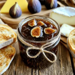 To make classic fig jam, you need fresh figs. Choose ripe figs for the best taste. Look for figs that feel soft to the touch. Their color should be deep and rich. You will need about 2 pounds of fresh figs. Remove the stems and chop them into quarters. This helps them cook down faster. Sugar is the key to sweet fig jam. Granulated sugar works best in this recipe. You will need 2 cups of sugar. It balances the natural sweetness of the figs. You can also use brown sugar for a deeper flavor. This adds a hint of caramel. To elevate your jam, add some flavorings. Squeeze in 1/4 cup of fresh lemon juice. It brightens the taste and helps with preservation. A teaspoon of pure vanilla extract adds warmth. For a hint of spice, include 1/4 teaspoon of ground cinnamon and nutmeg. These spices create a cozy, inviting taste. For the full recipe, refer to the section above. Enjoy making your fig jam! Start by washing the figs under cool water. Remove the stems and chop the figs into quarters. This helps them cook evenly. Place them in a large pot. Add the sugar and lemon juice to the pot with the figs. Stir gently to mix everything. Let the mixture sit for about 30 minutes. This resting time helps the figs release their juices. You will see a syrup forming at the bottom. After the figs have rested, place the pot over medium heat. Stir the mixture often until the sugar dissolves fully. Once the sugar is gone, turn the heat to medium-high. Let the mixture come to a rolling boil. Stir frequently to keep it from sticking. When it boils, reduce the heat to medium. Let it simmer for 30 to 40 minutes. Keep stirring often as it cooks. The jam will thicken and coat the back of a spoon. To check if your jam is ready, take a spoonful and place it on a chilled plate. Run your finger through the jam. If it holds its shape and does not run, it is ready. If it is too runny, let it cook a bit longer. Once you achieve the right thickness, stir in the vanilla, cinnamon, and nutmeg. Let it cook for 5 more minutes to blend those flavors. After that, you can jar the jam. Check out the Full Recipe for more details. Choose ripe figs for the best flavor. Look for figs that are soft but not mushy. Their color should be vibrant, often purple or green, depending on the variety. Feel free to experiment with different types of figs. Some may be sweeter, while others can add a unique taste to your jam. To get the right jam thickness, watch the cooking time closely. Stir the mixture often while it simmers. It should thicken after about 30-40 minutes of cooking. Use the chilled plate test to check. Place a spoonful on the plate, and run your finger through it. If it holds its shape, it's ready to jar. Avoid using under-ripe figs, as they may not have enough natural sugar. Don’t skip the resting time before cooking. This step helps release juices and enhances flavor. Stir frequently to prevent sticking and burning. Last, remember to use clean jars for storage. This keeps your jam safe and tasty. For the full recipe, check out the Heavenly Fig Jam section above! {{image_4}} You can mix flavors to make your fig jam unique. Add orange zest for a bright twist. A splash of bourbon gives a warm, rich taste. For a hint of tartness, mix in some chopped cranberries. You can also use fresh herbs like rosemary for a fresh touch. These combinations create layers of flavor and keep things exciting. Dried figs work well if fresh ones are hard to find. Start with 1 pound of dried figs. Chop them into small pieces. You may need to add more water to create a syrupy base. Soak the dried figs in warm water for 30 minutes before cooking. This way, they become softer and juicier. Follow the same steps as in the Full Recipe for cooking. Spices can elevate your fig jam to a new level. Try adding ginger for a spicy kick. Cardamom gives a warm, sweet flavor that pairs well with figs. You can also sprinkle in some allspice for a cozy touch. Start with a small amount of each spice. Taste as you go to find the right balance. These spices can transform your jam into something truly special. Store your fig jam in clean, dry jars. After making the jam, fill each jar while it's hot. Leave about 1/4 inch of space at the top. Once filled, seal the jars tightly. Let them cool to room temperature. Then, place them in the fridge. This keeps your jam fresh and tasty. Homemade fig jam lasts about one month in the fridge. If you keep it sealed and stored well, it may last a bit longer. Always check for signs of spoilage. If you see mold or off smells, throw it away. When stored properly, the jam can also stay good for up to a year in the freezer. Freezing fig jam is a great way to keep it fresh. Use freezer-safe jars or plastic containers. Leave some space at the top for expansion. Label each container with the date. When you want to use it, thaw the jam in the fridge overnight. This keeps the texture nice and smooth. For the best taste, use thawed jam within three months. Check out the Full Recipe for more details. You can use fig jam in many tasty ways. Spread it on toast for breakfast. Add it to a cheese board for snacks. You can also mix it into yogurt or oatmeal. Fig jam pairs well with meats, like pork or duck. Use it as a filling for cakes or pastries. The sweet and rich taste enhances many dishes. Yes, you can can classic fig jam to keep it fresh. Start by washing jars and lids in hot, soapy water. Then, sterilize them by boiling for 10 minutes. Pour the hot jam into the jars, leaving 1/4 inch of space. Seal the jars tightly and process them in a boiling water bath for about 10 minutes. This method helps the jam last longer. Store the sealed jars in a cool, dark place. Figs are packed with health benefits. They are high in fiber, which helps digestion. Figs also have antioxidants that fight free radicals. They can help lower blood pressure and improve heart health. Plus, figs contain vitamins and minerals like potassium and calcium. Eating figs can support overall health, making them a smart choice in your diet. In this post, we explored the world of fig jam. We covered ingredients, including fresh figs, sugar options, and flavorings. You learned how to prepare figs, cook the mixture, and check for the right consistency. Tips included choosing figs and avoiding common mistakes. We also shared fun variations and storage tips for your jam. I hope you feel inspired to make your own fig jam. Enjoy the process and the tasty results!