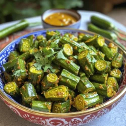 - 250g fresh okra (bhindi), thoroughly washed and completely dried - 3 tablespoons chickpea flour (besan) - 1 teaspoon rice flour (to enhance crispiness) - 1 teaspoon red chili powder - 1/2 teaspoon turmeric powder - 1 teaspoon cumin powder - Salt, to taste - 2 tablespoons oil (for shallow frying) - Fresh coriander leaves, finely chopped (for garnish) For this crispy bhindi okra fry, you need fresh okra. The okra must be dry to get that crunch. Chickpea flour gives a nice layer, while rice flour helps with extra crispiness. The spices add flavor and warmth. You can adjust the salt to your taste. When gathering your ingredients, make sure everything is fresh. This makes a big difference in flavor. Using the right oil is key too. I prefer using oil with a high smoke point. It helps the okra fry evenly without burning. If you want to make this dish even more exciting, you can add your favorite spices. You can play with the amounts until you find what you like best. For the full recipe, feel free to check out the detailed instructions. Enjoy cooking! First, wash the okra under running water. This step cleans the okra and removes dirt. After washing, lay the okra on a kitchen towel. Pat it dry thoroughly. This is key for getting a crispy texture when frying. Next, trim off both ends of each okra pod. Slice the okra into 1-inch pieces. Place these pieces in a mixing bowl and set them aside. Keeping the pieces uniform helps them cook evenly. Now, take a separate mixing bowl. Combine the chickpea flour, rice flour, red chili powder, turmeric powder, cumin powder, and salt. Stir these together well to make a dry spice blend. This blend will give your okra flavor and crunch. Carefully sprinkle the dry mixture over the chopped okra. Gently toss the okra using your hands or a spatula. Make sure each piece is well-coated. This step is important for delicious, flavorful bites. Heat oil in a frying pan over medium-high heat. Make sure the oil is hot before adding the okra. This helps achieve that perfect crispy texture. Once the oil is ready, add the coated okra to the pan in small batches. Avoid overcrowding the pan. Fry the okra until it turns golden brown and crispy. This usually takes about 3-4 minutes per side. Use a slotted spoon to remove the fried okra from the pan. Let excess oil drain by placing them on a paper towel-lined plate. Continue frying the remaining batches until all the okra is crispy and golden brown. Before serving, garnish the crispy bhindi with freshly chopped coriander leaves. This adds a fresh flavor and looks great. For the full recipe, check out the details above. To get that perfect crunch in your bhindi, drying the okra is key. Wet okra turns slimy when cooked, ruining the texture. After washing, lay the okra on a towel. Pat them dry until no moisture remains. This step helps achieve that crispy finish. Rice flour is another secret weapon for crispiness. It absorbs moisture and helps form a crunchy layer. When mixed with chickpea flour, it creates the ideal coating. Use about one teaspoon of rice flour in your mix for best results. The temperature of the oil matters a lot. Heat the oil on medium-high heat. You want it hot enough to fry, but not too hot that it smokes. A good test is to drop a small piece of okra into the oil. If it sizzles right away, the oil is ready. When frying, avoid overcrowding the pan. Fry in small batches to allow hot air to circulate around each piece. This keeps them crispy. Fry each batch for about 3-4 minutes until golden brown. Use a slotted spoon to lift them out. Let excess oil drain on paper towels. For the full recipe, check out the detailed instructions above. {{image_4}} You can change the spice mix to create new flavors. Try adding garam masala for warmth. For a tangy kick, mix in amchur (dried mango powder). You can also use black pepper or chat masala for a unique taste. Each spice adds its own twist, so feel free to experiment! You can make crispy bhindi in different ways. Air frying is a great choice for a healthier option. It uses less oil and still gives a nice crunch. Just toss the coated okra in the air fryer for about 15 minutes. If you prefer traditional frying, make sure the oil is hot. This helps keep the okra crispy. Both methods work well, so pick whichever you like best! If you need a gluten-free option, chickpea flour is your best bet. But you can also use almond flour or rice flour. These substitutes work well in the recipe. They’ll keep the texture nice and help with crispiness. Always check for gluten-free labels when shopping, just to be safe. To keep your crispy bhindi okra fry fresh, store it in an airtight container. Make sure the okra is completely cool before sealing. Place a paper towel inside the container to absorb extra moisture. This step helps maintain its crispness. Store the container in the fridge. You can keep it for up to two days. After that, the okra may lose its crunch. Reheating crispy okra can be tricky. You want to keep it crispy, not soggy. The best way to reheat is in an oven. Preheat your oven to 350°F (175°C). Spread the okra on a baking sheet in a single layer. Bake for about 10 minutes. This method helps restore some crispiness. You can also use an air fryer for a quicker option. Set the air fryer to 375°F (190°C) and cook for 5-7 minutes. This way, your bhindi stays delightful and crispy! For more details on making this dish, check out the Full Recipe. Using frozen okra can change the texture. It may become soft and mushy. Fresh okra gives the best crunch. If you use frozen, thaw it well and pat it dry. This helps to remove excess moisture. To add more heat, try these tips: - Increase the red chili powder. - Add chopped green chilies to the spice mix. - Use cayenne pepper for extra spice. These changes will give your Crispy Bhindi Okra Fry a nice kick. You can enjoy bhindi fry with: - Steamed rice or jeera rice. - Roti or naan for a complete meal. - A side of yogurt or raita to cool it down. These options balance the spiciness and enhance the meal. Look for these signs: - The okra should be golden brown and crispy. - It should feel firm when you touch it. - You can also check if it bends easily without breaking. These indicators show that your okra is cooked perfectly. This blog post covered everything you need to make crispy bhindi fry. We discussed the key ingredients, from fresh okra to spices that add flavor. I shared step-by-step instructions for preparation and cooking, plus tips for getting that perfect texture. In the end, you can customize this dish to suit your taste. Whether you choose to air fry or traditional fry, enjoy this tasty treat!