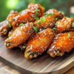 - 2 lbs chicken wings - 1/4 cup honey - 1/4 cup Sriracha sauce - 2 tablespoons soy sauce - 1 tablespoon apple cider vinegar - 1 tablespoon garlic powder - 1 teaspoon ginger powder - 1 tablespoon sesame seeds - 2 green onions, finely chopped To make Honey Sriracha Wings, gather these key ingredients first. Chicken wings are the star of this dish. They are juicy and flavorful. Honey adds a sweet touch, while Sriracha brings the heat. Next, prepare your marinade. Mix the soy sauce, apple cider vinegar, garlic powder, and ginger powder. This blend adds depth and richness to the wings. The marinade works to enhance the chicken's natural flavors. Finally, don’t forget the garnishes! Sesame seeds give a nice crunch. Green onions add a fresh, bright finish. They make your wings look appealing and add more flavor. With these ingredients, you are ready to create a dish that’s bold and delicious! 1. Preheating the oven Set your oven to 400°F (200°C). This high heat helps the wings get crispy. Line a baking sheet with aluminum foil. This makes cleanup easy. 2. Preparing the marinade In a large bowl, mix the following: - 1/4 cup honey - 1/4 cup Sriracha sauce - 2 tablespoons soy sauce - 1 tablespoon apple cider vinegar - 1 tablespoon garlic powder - 1 teaspoon ginger powder - Salt and pepper to taste Whisk until smooth. Make sure all ingredients blend well. 1. Coating the chicken wings Add 2 lbs of chicken wings to the bowl. Toss the wings in the marinade. Ensure each wing gets a good coat of that sweet and spicy sauce. 2. Recommended marination time Let the wings sit in the marinade for at least 30 minutes. If you have time, marinate them for up to 2 hours in the fridge. This helps the flavors soak in. 1. Arranging wings on the baking sheet Place the marinated wings on the prepared baking sheet. Make sure they are spaced out. This allows hot air to flow around each wing, making them crispy. 2. Baking time and flipping instructions Bake the wings for 40 to 45 minutes. Halfway through, flip the wings to ensure they cook evenly. You want them crispy and golden brown. To plate the wings, use a large, clean platter. Spread the wings out evenly. This helps show off the golden color and glaze. You can also add a small bowl of extra Sriracha on the side. This gives your guests an option for more heat. To adjust spiciness, you can add more or less Sriracha. If you want it milder, use less Sriracha. You can also mix in some honey for a sweeter kick. For maximum crispiness, make sure to bake at 400°F. Flip the wings halfway through to get both sides crispy. For baking, use a sturdy baking sheet. I recommend one with a rim to catch any drips. Line it with aluminum foil for easy cleanup. This way, you can enjoy your wings without worrying about scrubbing the pan later. {{image_4}} You can mix up the sauce for your Honey Sriracha Wings. Try these options: - Teriyaki Sauce: This adds a sweet, savory twist. - Buffalo Sauce: If you love heat, this gives a tangy kick. - Barbecue Sauce: A smoky flavor pairs well with the honey. For a spicy honey option, mix honey with chili flakes. This gives a sweet and fiery bite to your wings. Want to cook wings in a different way? Try these methods: - Air Fryer: Preheat to 375°F (190°C), cook wings for 25-30 minutes. Shake halfway for even crispiness. - Grilling: Use medium heat and cook for 20 minutes. Turn often for a smoky flavor. Add some wood chips for extra smoke. These methods can bring out new flavors in your wings. If you need to change some ingredients, here are good swaps: - Gluten-free soy sauce: Use tamari or coconut aminos for a gluten-free option. - Honey substitutes: Maple syrup or agave can replace honey. They add sweetness without losing flavor. These substitutions keep your wings delicious and fit your needs. To keep your Honey Sriracha wings fresh, use airtight containers. Glass or heavy plastic containers work best. Store the wings in the fridge for up to four days. If you want to keep them longer, freezing is a great option. For the best taste, reheat wings in the oven. Preheat your oven to 350°F (175°C). Place the wings on a baking sheet and heat for about 10-15 minutes until they are hot. For a quicker method, use the microwave. Place the wings on a microwave-safe plate. Heat them for 1-2 minutes, checking often to avoid overcooking. To freeze your wings, let them cool completely first. Place them in a single layer on a baking sheet. Freeze until solid, then transfer to a freezer bag. Remove as much air as possible to prevent freezer burn. For thawing, move them to the fridge overnight. You can also use the microwave for quicker thawing, but this may make them a bit soggy. The best way to cook chicken wings is by baking them. Baking gives wings a crispy outside while keeping them juicy inside. Preheat your oven to 400°F (200°C). Place the wings on a baking sheet lined with foil. Bake them for 40 to 45 minutes. Flip them halfway through for even cooking. This method is simple and healthy. You can marinate chicken wings for at least 30 minutes. For best flavor, try to marinate for 2 hours. If you are short on time, even a quick 30 minutes will add great taste. Just make sure the wings are well coated in the marinade. The longer they sit, the more flavor they soak up. Yes, you can use frozen chicken wings. Just make sure to thaw them first. You can thaw wings in the fridge overnight or use the microwave for a quick thaw. Cooking them from frozen may require extra time in the oven. Always ensure they reach an internal temperature of 165°F (75°C). Honey Sriracha Wings pair well with many sides. Try serving them with fresh veggies and ranch dip. Coleslaw adds a nice crunch and balances the spice. You can also serve them with rice or a simple green salad. For drinks, cold soda or beer works great with these wings. In this post, we explored how to make delicious Honey Sriracha Wings. We covered key ingredients, like chicken wings, honey, and Sriracha. The steps included marinating and baking them to perfection. With our tips, you learned how to adjust spiciness and ensure crispiness. Plus, we shared variations and storage options for your leftovers. Now, you can impress your friends and family with tasty wings anytime. Enjoy the process and have fun experimenting with flavors!