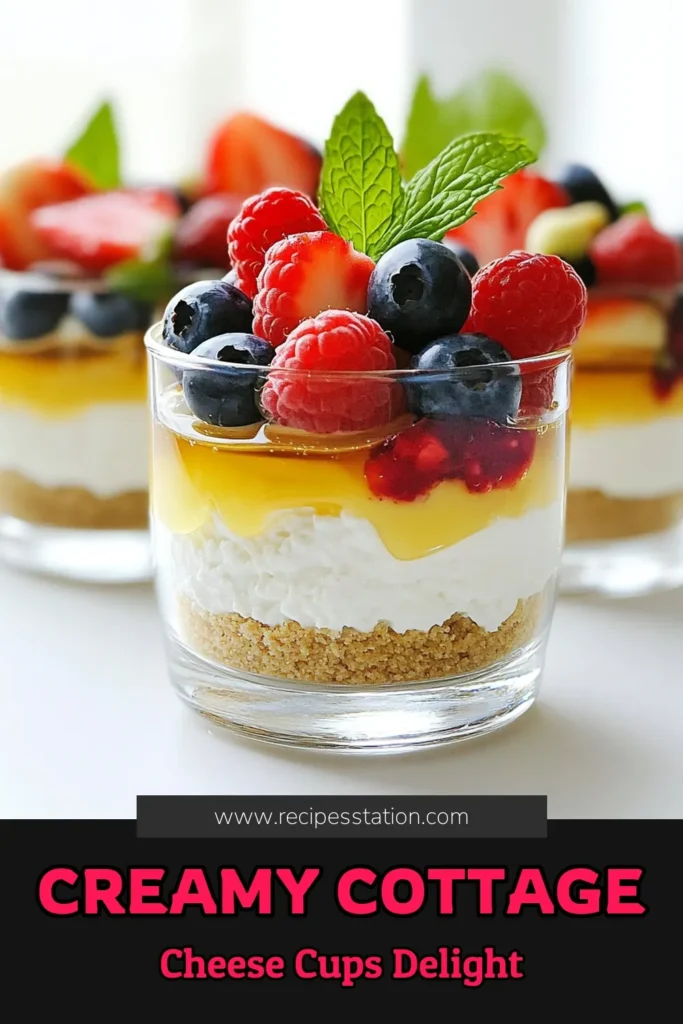 Indulge in the deliciousness of Cottage Cheese Cheesecake Cups! This simple dessert combines creamy cottage cheese, Greek yogurt, and a touch of honey for a refreshing twist on cheesecake. Perfect for any occasion, these individual cups are topped with fresh berries for a burst of flavor. Ready in just 15 minutes plus chilling time, click through to discover this delightful recipe and impress your guests! #CottageCheeseCheesecake #DessertRecipe #HealthyDesserts #CheesecakeCups