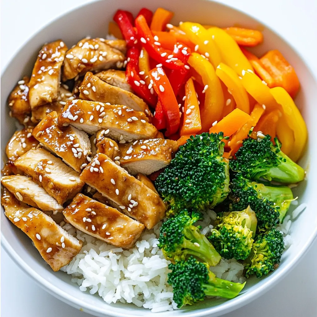 Here’s what you need for a tasty chicken stir fry: - 2 boneless, skinless chicken breasts, thinly sliced - 2 cups mixed bell peppers (red, yellow, green), cut into strips - 1 cup fresh broccoli florets - 2 medium carrots, julienned - 3 cloves garlic, minced - 1-inch piece of ginger, grated - 3 tablespoons low-sodium soy sauce - 1 tablespoon sesame oil - 1 tablespoon vegetable oil - 2 teaspoons cornstarch - 1 tablespoon cold water - Salt and pepper, to taste - Sesame seeds, for garnish - Cooked rice or noodles, for serving Using fresh ingredients makes the dish bright and flavorful. The chicken adds protein, while the veggies bring color and crunch. You can even switch up the veggies based on what you have. Think about adding snap peas or zucchini for extra flavor. Always remember to season well for the best taste! {{ingredient_image_2}} To start, slice the chicken breasts thinly. This helps them cook faster. I like to season the chicken with salt and pepper. You can also marinate it in soy sauce for extra flavor. Heat vegetable oil in a large skillet over medium-high heat. Once the oil is hot, add the chicken. Cook it for about 5 to 7 minutes. Stir often until it's browned and no longer pink. Then, set the chicken aside on a plate. Next, add minced garlic and grated ginger to the same skillet. This step adds great flavor. Stir them for about 30 seconds. You want them aromatic but not burnt. This is where the magic happens! Now it’s time for the veggies! Add the mixed bell peppers, broccoli florets, and julienned carrots. Stir-fry them for about 4 to 5 minutes. This keeps their color bright and texture crisp. You want them tender but still crunchy. Once they look good, it's time to add the chicken back into the skillet. Combine everything well. Pour the soy sauce and sesame oil over the chicken and veggies. Stir to mix the flavors evenly. Now, take the cornstarch and cold water mixture you made earlier. Pour it into the skillet while stirring continuously. This helps to thicken the sauce. Cook for another 1 to 2 minutes. Once it’s thick and bubbly, remove the skillet from heat. Lastly, sprinkle sesame seeds on top for a fun crunch. Enjoy your easy chicken stir fry! High heat is key for a great stir-fry. It helps the food cook fast and keeps it from getting soggy. Always preheat your pan until it’s hot. This way, your chicken will brown nicely. To avoid overcooking your veggies, keep them moving. Stir them often for about four to five minutes. They should be tender but still bright and crisp. This makes your dish colorful and fresh. To amp up the taste, try adding more spices. A pinch of red pepper flakes can add heat. You can also use a splash of rice vinegar for a tangy kick. For umami, consider making a simple homemade sauce. Mix soy sauce, honey, and a bit of lime juice. This blend enhances the dish’s depth and flavor. You can even experiment with peanut butter for a creamy texture! Pro Tips Use High Heat: Cooking at a high temperature helps to sear the chicken quickly and preserve its juiciness while giving the vegetables a nice crunch. Prep Ingredients Ahead: Having all your ingredients prepped and ready to go will make the stir-fry process smoother and quicker, allowing you to enjoy your meal sooner. Mix and Match Vegetables: Feel free to substitute the vegetables based on what you have on hand or your personal preferences. Snow peas, snap peas, or zucchini work wonderfully too! Garnish for Flavor: Don't skip the sesame seeds! They add a delightful nutty flavor and a nice crunch, enhancing the overall dish. {{image_4}} You can switch up the protein in your stir fry. Shrimp cooks quickly and adds a nice flavor. Tofu is a great choice for a plant-based meal. It soaks up the sauce well and gives a satisfying texture. Beef is another option. Use thin cuts, like flank steak, for quick cooking. These alternatives keep the dish exciting and cater to different diets. Feel free to play with seasonal vegetables. Asparagus, snap peas, and zucchini can bring fresh flavors. Think about what you have on hand. For a gluten-free option, use tamari instead of soy sauce. This keeps the taste while meeting dietary needs. Colorful veggies not only taste great but also make the dish look beautiful. Always aim for a mix of textures and colors for the best results. To keep your Easy Chicken Stir Fry fresh, store leftovers right. Use airtight containers. This helps lock in flavor and moisture. Place your stir fry in the fridge if you eat it within a few days. It stays good for about 3 to 4 days. For longer storage, use your freezer. Freeze leftovers in small portions. This way, you can heat only what you need later. When reheating, keep your stir fry tasty and fresh. The best method is using a skillet. Heat it on medium and add a splash of water. This helps steam the dish and keeps it moist. Stir often to prevent sticking. You can also use a microwave. Put your stir fry in a microwave-safe bowl. Cover it with a damp paper towel and heat in short bursts. This keeps the flavor and texture just right. To make chicken stir fry from scratch, follow these steps: 1. Prep the chicken: Slice two boneless, skinless chicken breasts thinly. 2. Heat the pan: Use a large skillet or wok. Heat vegetable oil over medium-high heat. 3. Cook the chicken: Add the chicken to the skillet. Season with salt and pepper. Cook for 5-7 minutes until browned. 4. Sauté garlic and ginger: In the same skillet, add minced garlic and grated ginger. Sauté for about 30 seconds. 5. Add vegetables: Stir in mixed bell peppers, broccoli, and julienned carrots. Cook for 4-5 minutes. 6. Combine: Return the chicken to the skillet. Pour in soy sauce and sesame oil. 7. Thicken the sauce: Mix cornstarch with cold water. Add to the skillet and stir for 1-2 minutes. 8. Serve: Garnish with sesame seeds and enjoy over rice or noodles. Watch out for these common pitfalls: - Don’t overcrowd the pan; it can steam the chicken. - Avoid burning the garlic and ginger; they cook quickly. Yes, you can use frozen vegetables in your stir fry. However, they may change the cooking time and flavor. - Cook time: Frozen veggies take longer to heat. Add them earlier than fresh ones. - Flavor impact: Frozen vegetables can lose some texture. They might not be as crisp as fresh ones. If using frozen, make sure to thaw them before cooking. Pat them dry to reduce excess moisture. The best sauce for stir fry often includes soy sauce and sesame oil for that classic flavor. Here are some recommendations: - Soy sauce: A must for seasoning. - Teriyaki sauce: Adds sweetness and depth. - Oyster sauce: Brings umami flavor. - Homemade sauce: Combine soy sauce, ginger, garlic, and a splash of rice vinegar. Feel free to mix and match sauces to find your perfect blend! You've learned how to make a tasty chicken stir fry. We covered ingredients, step-by-step cooking, and useful tips. You can also customize the recipe with different proteins and veggies. Remember, using high heat keeps veggies crisp. Store any leftovers in the fridge or freezer for later. With this guide, you can create a delicious dish with ease. Enjoy making this meal!