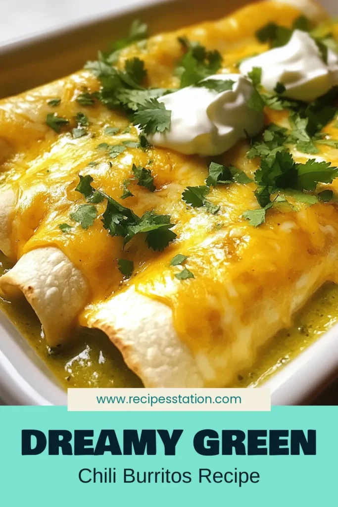 Savor the deliciousness of Smothered Green Chili Burritos, the perfect fusion of flavors for your next meal! This chicken burrito recipe is easy to make and can also be swapped for hearty vegetarian burritos, featuring a creamy enchilada sauce. Indulge in this cheesy burrito bake that will wow your taste buds. Try it today for a comforting dinner! Save this recipe to your boards! #SmotheredGreenChiliBurritos #ChickenBurritoRecipe #VegetarianBurritos #CheesyBurritoBake
