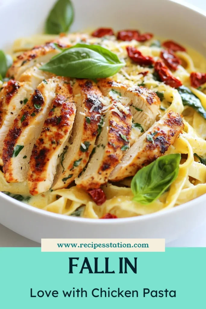 Indulge your loved ones with this delicious Marry Me Chicken Pasta, the perfect creamy chicken pasta recipe for a romantic dinner. This easy chicken pasta dish features fettuccine with sun-dried tomatoes and fresh spinach, creating a rich, flavorful meal that is sure to impress. Ready in just 30 minutes, it's perfect for any occasion. Save this recipe and make your next dinner unforgettable! #MarryMeChickenPasta #CreamyChickenPasta #RomanticDinnerRecipes #EasyChickenPastaDish