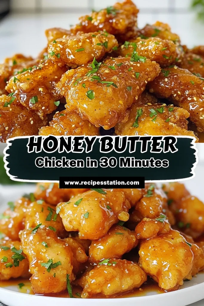 Savor the sweetness with this easy honey butter chicken recipe! Perfect for a quick chicken dinner, this savory chicken dish combines tender chicken with a delicious honey garlic sauce. In just 30 minutes, enjoy a flavorful meal that will impress your family and friends. Don't miss out on this crowd-pleaser—save this recipe now! #HoneyButterChicken #EasyChickenDinner #SavoryRecipes #QuickChickenRecipes