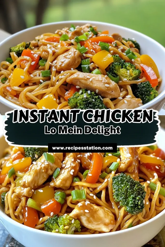 Whip up this Quick Chicken Lo Mein in just 25 minutes! This easy lo mein recipe features tender chicken and colorful vegetables, all tossed with flavorful lo mein noodles. Perfect for a quick Asian dinner recipe, this chicken lo mein with vegetables is sure to impress. Discover the simple steps to create a delicious meal that your whole family will love! Save this easy recipe today! #QuickChickenLoMein #EasyLoMeinRecipe #LoMeinNoodles #QuickDinner