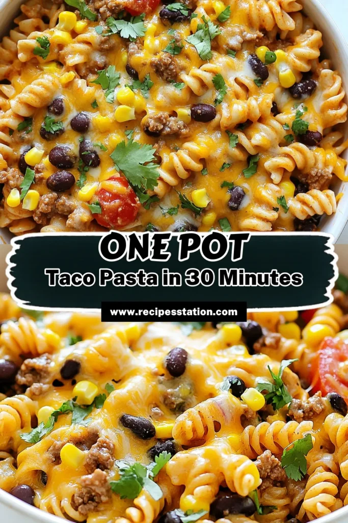 Discover the ultimate One-Pot Creamy Taco Pasta that will elevate your dinner routine! This Easy Taco Pasta Recipe combines savory beef, creamy cheese, and taco spices for a flavor-packed dish. Perfect as a quick dinner recipe, this creamy pasta dish is sure to delight your family. In just 30 minutes, enjoy a hearty meal that everyone will love. Save this recipe for a delicious weeknight dinner! #OnePotPasta #EasyDinner #CreamyPasta #TacoRecipe