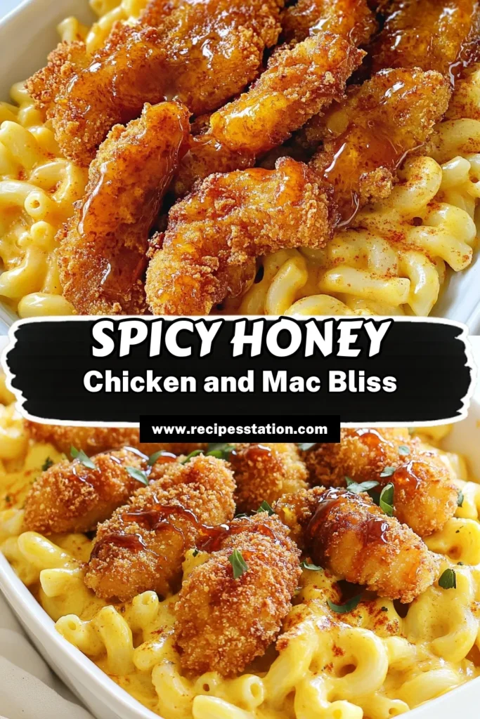 Elevate your dinner with these Hot Honey Chicken Tenders paired with a rich Mac and Cheese recipe! Crispy Chicken and Cheese come together in a mouthwatering meal that's both sweet and spicy. Perfect for those craving spicy chicken tenders, this dish features tender chicken drizzled with homemade hot honey and creamy mac and cheese on the side. Get ready to indulge in this flavorful feast! Save this recipe for your next cooking adventure! #HotHoneyChickenTenders #SpicyChickenTenders #MacAndCheeseRecipe #FriedChickenWithHotHoney