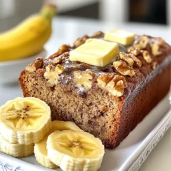 To make moist banana bread, you need the right ingredients. Here is what you will need: - 3 ripe bananas, thoroughly mashed - 1/3 cup melted coconut oil - 1/2 cup packed brown sugar - 1 large egg, lightly beaten - 1 teaspoon pure vanilla extract - 1 teaspoon baking soda - A pinch of salt - 1 teaspoon ground cinnamon - 1 1/2 cups all-purpose flour These basic ingredients come together to create the perfect texture and flavor. If you want to enhance your banana bread, consider these optional add-ins: - 1/2 cup chopped walnuts - 1/4 cup dark chocolate chips These add-ins provide a crunch or a touch of sweetness that will elevate your bread. You can easily swap some ingredients for different flavors. Here are some ideas: - Instead of coconut oil, use melted butter. - Swap brown sugar for white sugar if you prefer a lighter taste. - Use whole wheat flour for a nuttier flavor and added fiber. These substitutions can make your banana bread unique and suit your taste. {{ingredient_image_2}} First, set your oven to 350°F (175°C). This is the perfect temperature for baking banana bread. Next, grab a 9x5 inch loaf pan. Grease it well to stop the bread from sticking. You can use coconut oil or cooking spray. This step is important for easy removal later. In a large mixing bowl, take 3 ripe bananas and mash them well. You want them smooth for the best texture. Add 1/3 cup of melted coconut oil to the bowl. Stir these two ingredients together until they mix well. Next, pour in 1/2 cup of packed brown sugar. Keep mixing until you can't see any sugar lumps. Then, add 1 large beaten egg and 1 teaspoon of pure vanilla extract. Mix everything until it is smooth. Now, it's time to add dry ingredients. Sprinkle 1 teaspoon of baking soda and a pinch of salt over the wet mixture. Stir until they blend in completely. Then, add 1 teaspoon of ground cinnamon. Gently fold in 1 1/2 cups of all-purpose flour. Be careful not to overmix. Stop when you no longer see dry flour. This keeps the bread soft. If you like, fold in 1/2 cup of chopped walnuts and 1/4 cup of dark chocolate chips for extra flavor. Pour the batter into your greased loaf pan. Use a spatula to smooth the top. Place the pan in the oven and bake for 60 to 65 minutes. Check if it is done by inserting a toothpick in the center. It should come out clean or with a few moist crumbs. When it’s ready, let the bread cool in the pan for about 10 minutes. Then, move it to a wire rack to cool completely. This step helps the texture and flavor develop. To get moist banana bread, use very ripe bananas. They should have brown spots and feel soft. The bananas add natural sweetness and moisture. Use coconut oil in the recipe. It keeps the bread moist and gives it a slight flavor. Stir the batter gently. Overmixing makes the bread tough. Bake the bread until it is just set. A toothpick should come out clean or with a few crumbs. One common mistake is using unripe bananas. They do not provide enough flavor or moisture. Another error is overmixing the batter. Mix just until you see no dry flour. Also, check your oven temperature. An oven that is too hot can dry out the bread. Lastly, don’t skip the cooling step. Letting the bread cool helps it firm up and enhances the flavor. Slice the banana bread and serve it warm. A dollop of butter on top makes it rich and tasty. You can also enjoy it plain for a lighter bite. For a fun twist, add fresh banana slices on the side. A sprig of mint adds a lovely touch of color. If you have chocolate chips in the bread, serve it with whipped cream on top for a dessert feel. Pro Tips Use Overripe Bananas: The riper the bananas, the sweeter and more flavorful your banana bread will be. Look for bananas with brown spots for the best results. Don’t Overmix the Batter: To ensure a tender and moist banana bread, mix just until the flour is incorporated. Overmixing can lead to a dense loaf. Cool Before Slicing: Allow the banana bread to cool in the pan for at least 10 minutes before transferring it to a wire rack. This helps set the texture and makes slicing easier. Experiment with Mix-Ins: Feel free to customize your banana bread by adding extras like dried fruit, chocolate chips, or other nuts to enhance flavor and texture. {{image_4}} You can make your banana bread healthier with a few simple swaps. Instead of coconut oil, use applesauce for moisture. This cut down on fat while keeping it tasty. You can also replace white sugar with honey or maple syrup. Both options add sweetness and bring a unique flavor. For a fiber boost, try using whole wheat flour instead of all-purpose flour. These tweaks keep the bread delicious yet more nutritious. To make your banana bread special, add flavors and textures. Ground cinnamon gives warmth, but you can also try nutmeg or cardamom for a different spice. Adding nuts like walnuts or pecans gives a nice crunch. If you're a chocolate lover, dark chocolate chips blend well with bananas. You can even fold in dried fruits like raisins or cranberries. These small changes can make each loaf unique and fun! For a gluten-free option, swap all-purpose flour with a gluten-free flour blend. Make sure your baking soda is gluten-free too. To create a vegan banana bread, replace the egg with a flax egg. Mix one tablespoon of flaxseed meal with three tablespoons of water. Let it sit until it thickens. You can also use unsweetened almond milk instead of any dairy. These changes will still give you soft, moist banana bread that everyone can enjoy! To keep your banana bread fresh, let it cool first. After cooling, wrap it in plastic wrap or foil. This keeps moisture in and prevents drying. Store it at room temperature for up to three days. If you want to keep it longer, consider freezing it. Freezing banana bread is easy. Slice the bread first. Wrap each slice in plastic wrap tightly. Then, place the wrapped slices in a freezer bag or container. This helps keep them fresh for up to three months. When you're ready to eat, just thaw the slices at room temperature or pop them in the microwave for a quick warm-up. If your banana bread goes stale, don’t worry! You can revive it. Simply wrap the loaf in a damp paper towel. Microwave it for 10-15 seconds. This adds moisture back into the bread. You can also toast the slices. This gives them a warm, crispy texture. Enjoy your tasty banana bread again! You can tell if the banana bread is done by using a toothpick. Insert it into the center of the loaf. If it comes out clean or with just a few moist crumbs, the bread is ready. This usually takes about 60-65 minutes at 350°F (175°C). Remember, overbaking can dry it out, so check it a few minutes early. Yes, you can use frozen bananas! Just thaw them first and drain any excess liquid. Frozen bananas are often sweeter and make great banana bread. They work well because they mash easily and add moisture. This can enhance the flavor of your bread. If your banana bread is dry, there are a few things you can do. First, check your baking time and temperature. Overbaking can lead to dryness. You can also add a bit of yogurt or applesauce to the batter next time for extra moisture. If you have dry bread, try warming it in the microwave with a slice of butter. Homemade banana bread can last for about 3-4 days at room temperature if stored in an airtight container. You can also refrigerate it for up to a week. For longer storage, freeze it for up to three months. Just wrap it tightly in plastic wrap and foil before freezing. By following the steps outlined, you can make tasty banana bread. Focus on the right ingredients and bake with care to ensure a moist loaf. Don’t forget to try different variations for fun flavors and health options. Store it well to keep it fresh and revive any stale bread easily. My hope is that these tips make your baking fun and successful. Enjoy your homemade banana bread!