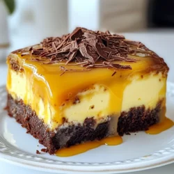 - 1 cup unsalted butter (2 sticks), melted - 2 cups granulated sugar - 4 large eggs, at room temperature - 1 teaspoon vanilla extract - 1 cup all-purpose flour - 1 cup unsweetened cocoa powder - 1/2 teaspoon baking powder - 1/4 teaspoon fine sea salt The brownie layer is the heart of this dessert. It gives a rich, chocolatey base. The butter melts and blends well with sugar. Eggs add moisture and a fluffy texture. The cocoa powder brings deep chocolate flavor. Make sure to sift the dry ingredients to avoid lumps. - 16 oz (2 packages) cream cheese, softened to room temperature - 1 cup granulated sugar - 3 large eggs, at room temperature - 1 teaspoon vanilla extract - 1/2 cup sour cream The cheesecake layer is creamy and smooth. Softened cream cheese makes mixing easy. The sugar sweetens it just right. Eggs help set the filling. Sour cream adds tanginess, which balances the sweetness. - 1 cup granulated sugar - 6 tablespoons unsalted butter, cut into pieces - 1/2 cup heavy cream, at room temperature - 1/4 teaspoon fine sea salt The caramel sauce adds a sweet, gooey finish. Sugar melts into a golden syrup. Butter adds richness, while heavy cream makes it silky. Salt enhances the flavors and cuts the sweetness. Be careful when making caramel; it can get very hot! {{ingredient_image_2}} Start by preheating your oven to 350°F (175°C). This step is key for even baking. Next, grab a 9-inch springform pan. Lightly grease it and add parchment paper at the bottom. This helps with easy removal after baking. In a medium saucepan, melt 1 cup of unsalted butter over low heat. Stir it until fully liquid. Remove the pan from heat. Whisk in 2 cups of granulated sugar until mixed well. Now add 4 large eggs, one by one, mixing after each. Don’t forget the 1 teaspoon of vanilla extract at this point. In another bowl, sift together 1 cup of all-purpose flour, 1 cup of cocoa powder, 1/2 teaspoon baking powder, and 1/4 teaspoon of fine sea salt. Gradually mix this dry blend into your wet ingredients. Stir until everything is smooth. Pour the brownie batter into your prepared pan and spread it evenly. Place the pan in your preheated oven. Bake the brownie layer for 20 minutes. After baking, take it out and let it cool slightly. This cooling time is important for the next step. In a large bowl, beat 16 oz of softened cream cheese with an electric mixer. Mix on medium speed until it’s creamy and smooth. Gradually add 1 cup of granulated sugar, mixing well each time. Now, add 3 large eggs, one at a time, mixing on low speed until combined. Finally, fold in 1 teaspoon of vanilla extract and 1/2 cup of sour cream. Mix until smooth. Carefully pour the cheesecake batter over the cooled brownie layer. Smooth the top with a spatula to make it even. Now, put the cheesecake in the oven. Bake for 45 to 50 minutes. The edges should be set, but the center can still jiggle a bit. After baking, turn off the oven. Leave the cheesecake inside with the door slightly ajar for 1 hour. This helps prevent cracks. After the hour is up, transfer the cheesecake to the refrigerator. Chill it for at least 4 hours, or better yet, overnight. This sets the cheesecake perfectly. In a medium saucepan over medium heat, add 1 cup of granulated sugar. Stir constantly until it melts into a golden-brown liquid. Carefully add 6 tablespoons of cut butter, stirring until it melts. Gradually pour in 1/2 cup of room-temperature heavy cream while whisking. Expect some bubbling! Stir in 1/4 teaspoon of fine sea salt. Let the caramel cool slightly. Once chilled, remove the cheesecake from the springform pan. Drizzle it with the caramel sauce. Now, slice and serve. Enjoy this delicious treat with friends or family! To get a great brownie texture, start with melted butter. It helps create a fudgy base. Mix the sugar in until it's smooth. Be careful not to overmix the batter after adding flour. This keeps the brownies soft. Bake them just until they are set but still slightly gooey. Let them cool before adding the cheesecake layer. This helps the brownie hold its shape. Cheesecakes can crack if they bake too long. Always check for a gentle jiggle in the center. After baking, turn off the oven and leave the door ajar. This helps the cheesecake cool slowly. Also, let it chill in the fridge for at least four hours. A longer chill time gives it a better texture. Making caramel sauce is easy. Start with sugar in a saucepan over medium heat. Stir constantly until it melts. Once it’s golden brown, add butter. Stir until melted, then pour in heavy cream slowly. It will bubble up, so be careful! Add salt for flavor. Let it cool before drizzling on your cheesecake. Homemade caramel sauce adds a rich, sweet touch. Pro Tips Use Room Temperature Ingredients: Make sure your cream cheese and eggs are at room temperature before mixing. This helps achieve a smoother, creamier cheesecake texture. Don’t Overmix: When adding the eggs to the cheesecake layer, mix just until combined. Overmixing can create air bubbles, leading to cracks in the cheesecake. Cool Gradually: After baking, leave the cheesecake in the oven with the door ajar for an hour. This gradual cooling process helps prevent cracks on the surface. Chill Overnight: For the best flavor and texture, chill the cheesecake overnight before serving. It allows the flavors to meld beautifully and sets the cheesecake perfectly. {{image_4}} You can add nuts to your caramel brownie cheesecake for a fun crunch. Pecans or walnuts work well. Just sprinkle them on top of the brownie layer before adding the cheesecake mix. You can also mix nuts into the brownie batter. This gives the dessert a richer flavor and a delightful texture. For a chocolate chip twist, add mini chocolate chips to the brownie layer. You can stir in about one cup of mini chips after mixing the batter. This will create gooey pockets of chocolate throughout your cheesecake. The extra chocolate pairs perfectly with the caramel sauce. You can change the flavors based on the season. For a pumpkin version, add one cup of pumpkin puree and some pumpkin spice to the cheesecake layer. If you want a peppermint twist, mix in a teaspoon of peppermint extract. Top with crushed candy canes for a festive touch. These variations keep the dessert exciting all year long! To keep your caramel brownie cheesecake fresh, cover it tightly. Use plastic wrap or foil. Place it in the fridge. It can last up to five days. Ensure the cheesecake is cool before wrapping. This keeps it from getting soggy. Freezing this cheesecake is easy. Slice the cheesecake into pieces first. Wrap each slice in plastic wrap. Then place them in a freezer bag. Make sure to remove air to prevent freezer burn. It can stay in the freezer for up to three months. When ready to eat, thaw overnight in the fridge. Store your caramel sauce in an airtight container. Let it cool to room temperature first. Then, seal it tightly and refrigerate. It can last for up to two weeks in the fridge. If it thickens, warm it gently in the microwave. Stir well before drizzling it over your cheesecake. Yes, you can use store-bought caramel sauce. It saves time and tastes great. Just drizzle it over the cheesecake before serving. If you want a homemade touch, try making your own caramel sauce for extra flavor. Check the edges of the cheesecake. They should be set, while the center will have a slight jiggle. This means it will firm up as it cools. Remember, the cheesecake continues to cook while it cools in the oven. You can use plain yogurt or cream cheese as a substitute for sour cream. Both will provide a creamy texture and tangy flavor. If you want a dairy-free option, try coconut cream for a rich taste. You can keep the cheesecake in the fridge for about 5 days. Make sure to cover it well to prevent it from drying out. It tastes even better after chilling, as the flavors meld together. Yes, you can make this recipe gluten-free. Simply replace all-purpose flour with a gluten-free flour blend. Ensure other ingredients, like baking powder, are also gluten-free for best results. Many toppings go well with this cheesecake. Try whipped cream, chocolate shavings, or crushed nuts. Fresh berries add a nice tartness, while extra caramel sauce gives a sweet touch. Choose your favorites for a delicious finish! You learned about making a delicious caramel brownie cheesecake in this post. We covered key ingredients like brownie mix, cream cheese, and caramel sauce. I shared step-by-step instructions to guide you through making this treat. Tips for great texture and cracking prevention can help. Feel free to try variations with nuts or seasonal flavors. Remember, storing leftovers correctly keeps them fresh. Enjoy this dessert and impress your friends and family. Happy baking!