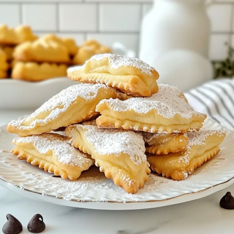 To make Cannoli Cookies, you need a few simple items. Here’s what you will need: - 1 cup all-purpose flour - 1/2 teaspoon baking powder - 1/4 teaspoon salt - 1/2 teaspoon ground cinnamon - 1/2 cup unsalted butter, softened to room temperature - 1/2 cup granulated sugar - 1 large egg - 1 teaspoon vanilla extract - 1/2 cup ricotta cheese (drained if watery) - 1/4 cup mini chocolate chips - 1/4 cup powdered sugar (for dusting) Each ingredient plays a key role in making these cookies delightful. The all-purpose flour gives the cookies structure. Baking powder helps them rise. Salt enhances flavor, while cinnamon adds warmth. Butter and sugar create a creamy base. The egg binds everything together, and vanilla adds a sweet aroma. Ricotta cheese gives a rich, creamy texture. Finally, the chocolate chips add little bursts of sweetness. Gather these ingredients before you start. It makes the process smooth and fun! {{ingredient_image_2}} - Preheat your oven to 350°F (175°C). Line a baking sheet with parchment paper. - In a medium bowl, mix together 1 cup of all-purpose flour, 1/2 teaspoon baking powder, 1/4 teaspoon salt, and 1/2 teaspoon ground cinnamon. Set this dry mix aside. - In a large bowl, cream together 1/2 cup softened butter and 1/2 cup granulated sugar. Use an electric mixer for 2-3 minutes until fluffy. - Add 1 large egg and 1 teaspoon vanilla extract to the creamed butter and sugar. Beat until smooth and mixed well. - Gradually mix the dry ingredients into your wet mixture. Stir until just combined. Don't overmix; this keeps the cookies tender. - Use a spatula to fold in 1/2 cup drained ricotta cheese and 1/4 cup mini chocolate chips. Make sure they are evenly spread in the dough. - Use a tablespoon or cookie scoop to portion the dough into small balls. Place them on the prepared baking sheet, leaving 2 inches between them. - Bake for 12-15 minutes. Look for golden brown edges and soft centers. - Let the cookies cool on the baking sheet for 5 minutes. Then, move them to a wire rack to cool completely. - Once cooled, lightly dust with 1/4 cup powdered sugar to add a lovely finish before serving. To ensure tender cookies, do not overmix the dough. When you combine wet and dry ingredients, mix just until you see no flour. This keeps your cookies soft and chewy. The ideal baking time for these cookies is 12-15 minutes. Look for golden edges while the center stays soft. This combination gives you the best texture. For a lovely presentation, arrange the cannoli cookies on a colorful plate. Scatter extra mini chocolate chips around them for a fun look. You can pair these cookies with whipped cream. This adds a sweet touch for dipping and makes each bite even better. Enjoy the flavors together! Pro Tips Use High-Quality Ricotta: For the best flavor and texture, opt for whole milk ricotta cheese. It provides a creamier consistency and enhances the overall taste of your cookies. Chill the Dough: If you find the dough is too soft to handle, refrigerate it for about 30 minutes. This will make rolling the cookies easier and help them maintain their shape while baking. Customize the Mix-Ins: Feel free to experiment with different mix-ins like chopped nuts or dried fruit to create your own unique twist on these cannoli cookies. Store Properly: To keep your cookies fresh, store them in an airtight container at room temperature for up to a week. You can also freeze them for longer storage! {{image_4}} To make your cannoli cookies even more fun, you can try adding citrus zests. Zest from lemons or oranges gives a bright, fresh taste. Just add about a teaspoon of zest to your dough. This small change can make a big difference in flavor! You can also explore different types of chocolate. Instead of mini chocolate chips, try dark chocolate chunks or white chocolate. Each type brings its own unique taste. You can even mix several kinds for a chocolate lover's dream! If you need gluten-free options, you can use gluten-free flour. Make sure to use a blend that works well for baking. This way, everyone can enjoy these cookies without worry. For vegan substitutions, swap the butter with a vegan butter or coconut oil. Use a flax egg instead of a regular egg. To make a flax egg, mix one tablespoon of ground flaxseed with three tablespoons of water. Let it sit for a few minutes to thicken. These swaps keep your cookies vegan while still tasting amazing! To keep your cannoli cookies fresh, use an airtight container. This type of container helps prevent moisture loss. You can stack the cookies in a single layer or add parchment paper between layers. Before you store them, let the cookies cool completely. Cooling prevents sogginess. Place them on a wire rack for even cooling. Cannoli cookies last about 5 days at room temperature. Store them in a cool, dry place. If you want to keep them longer, freezing is a great option. To freeze your cookies, place them in a freezer-safe bag or container. Make sure to remove as much air as possible. They can stay in the freezer for up to 3 months. When you’re ready to eat them, thaw them at room temperature. Enjoy your sweet treat later! Can I use ricotta cheese substitutes? Yes, you can. Cream cheese or mascarpone works well. They provide a similar creamy texture. How do I know when the cookies are done? Look for golden edges and a soft center. The cookies should look puffy but not wet. Can I make the dough ahead of time? Yes, you can. Chill the dough for up to two days. Just wrap it tightly before storing. What type of flour works best? All-purpose flour is ideal for these cookies. It gives the right texture and structure. Can I add nuts to the dough? Absolutely! Chopped pistachios or walnuts add a nice crunch. Just mix them in gently. What is the best way to ensure cookies are chewy? Do not overmix the dough. Mixing just until combined keeps them tender and chewy. How can I make my cookies more flavorful? Try adding a bit of almond extract or extra vanilla. A pinch of salt enhances the sweetness too. In summary, you’ve learned to make Cannoli Cookies with simple steps and tasty variations. From mixing the ingredients to baking, each step is key to perfect cookies. Remember to avoid overmixing for tenderness and enjoy serving these treats with flair. Explore flavor twists or modifications that fit your needs. Proper storage helps keep them fresh, and your cookies will shine. Try these tips, and enjoy baking and sharing your delicious creations!