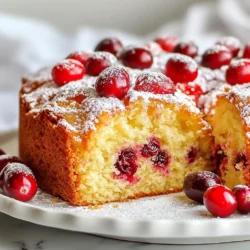 - 2 cups all-purpose flour - 1 cup granulated sugar - 1/2 cup unsalted butter - 1 cup fresh cranberries - 1/2 cup freshly squeezed orange juice - 1 tablespoon grated orange zest - 1 teaspoon baking powder - 1/2 teaspoon baking soda - 1/4 teaspoon fine salt - 2 large eggs - 1 teaspoon pure vanilla extract - 1/2 cup powdered sugar (for glaze) - 1 tablespoon milk (for glaze) When I make this cranberry orange coffee cake, I focus on fresh and vibrant ingredients. The combo of cranberries and orange brings a festive flavor that brightens any day. The all-purpose flour gives the cake its structure, while the sugar adds sweetness. I always use unsalted butter for a rich taste. The fruit ingredients are the stars of this cake. Fresh cranberries pop with tartness, while the orange juice and zest offer a citrus kick. Baking essentials like baking powder and baking soda help the cake rise just right. A pinch of fine salt balances the sweetness. I use large eggs, which add moisture and richness. The vanilla extract gives a lovely aroma. For a sweet glaze, I mix powdered sugar and milk. It adds that perfect finishing touch. Each ingredient plays a key role in creating this delightful treat. I love how they all blend to make a moist, flavorful cake that looks as good as it tastes. {{ingredient_image_2}} - Preheat oven to 350°F (175°C). - Grease and flour a 9-inch round cake pan. Start by warming up your oven. This helps the cake rise nicely. Next, take your cake pan. Grease it well with butter, then dust it lightly with flour. This step ensures the cake comes out easily when baked. - Cream butter and sugar until fluffy. - Incorporate eggs, vanilla, and orange zest. In a large bowl, mix the softened butter and sugar. Use a hand mixer or stand mixer for this. Beat them together until the mixture is light and fluffy. This step should take about three minutes. Then, add the eggs one at a time. Make sure to mix well after each egg. Next, stir in the vanilla and the orange zest. The zest adds a bright, fresh flavor. - Whisk together dry ingredients in a separate bowl. - Alternate adding dry mixture and orange juice to wet mixture. In another bowl, whisk together the flour, baking powder, baking soda, and salt. This helps to mix the dry ingredients evenly. Now, slowly add the dry mixture to the wet mixture. Do this while also adding the orange juice. Alternate between the two. Mix only until combined. Overmixing can make the cake tough. - Gently fold in cranberries. - Pour batter into the cake pan and smooth the top. - Bake for 35-40 minutes. Now, it's time to add the cranberries. Use a spatula to fold them gently into the batter. Be careful not to crush them. Next, pour the batter into your prepared cake pan. Smooth the top with a spatula for even baking. Place the pan in the oven and bake for 35-40 minutes. Check if it’s done by inserting a toothpick into the center. If it comes out clean, your cake is ready! - Cool cake in the pan for 10 minutes. - Transfer to wire rack and cool completely. - Drizzle optional glaze over cooled cake. Once the cake is baked, take it out of the oven. Let it cool in the pan for about 10 minutes. Then, carefully move it to a wire rack to cool fully. If you want to add a glaze, mix powdered sugar and milk in a small bowl. Drizzle this over the cooled cake for a sweet finish. Using room temperature ingredients is key. When butter and eggs are warm, they mix better. This makes your cake light and fluffy. Cold ingredients can lead to a dense texture, which is not what we want. To avoid overmixing, mix until just combined. When you add the dry mix to the wet mix, fold gently. Overmixing can create a tough cake. Use a spatula to blend the cranberries in lightly. Garnishing your cake makes a big difference. Add fresh cranberries and orange slices on top. This adds color and makes it look festive. A touch of powdered sugar on top gives a sweet, snowy finish. It also draws the eye and makes the cake more inviting. If your cake sinks, it may be undercooked. Always check with a toothpick. If it comes out wet, bake it a bit longer. For even cooking, make sure your oven is preheated. Rotate the cake halfway through baking. This helps it cook evenly on all sides. Pro Tips Use Fresh Cranberries: Opt for fresh cranberries instead of dried for a burst of tartness and a vibrant color in your coffee cake. Room Temperature Ingredients: Ensure your butter and eggs are at room temperature for easier mixing and a smoother batter. Don’t Overmix: Mix the batter just until combined to keep your coffee cake light and fluffy; overmixing can lead to a dense texture. Glaze Variations: Experiment with flavored glazes by adding orange extract or a splash of orange liqueur to the powdered sugar glaze for an extra zing. {{image_4}} You can make your cranberry orange coffee cake even better by adding nuts or seeds. Walnuts or pecans work great. They add a nice crunch and blend well with the soft cake. Simply chop the nuts and fold them in with the cranberries. You can add about half a cup for a perfect texture. If you like seeds, try adding sunflower seeds for a nut-free option. This small change boosts flavor and adds fun to each bite. The glaze can change the whole feel of the cake. You can stick with a simple sugar glaze, or try something new. A lemon glaze adds a zesty kick. Just mix powdered sugar with lemon juice until smooth. If you prefer vanilla, blend powdered sugar with vanilla extract and milk. Each glaze gives a sweet finish and makes the cake shine. Experiment with different flavors to find your favorite. You can still enjoy this delicious cake if you have special dietary needs. For a gluten-free version, swap out all-purpose flour for almond or coconut flour. Just remember to adjust the amount as these flours behave differently. If you're vegan, replace the eggs with flax eggs or applesauce. Use almond milk or soy milk instead of regular milk for the glaze. These changes let everyone enjoy the festive treat without worry. To keep your cranberry orange coffee cake fresh, wrap it tightly in plastic wrap. You can also use an airtight container. This helps keep moisture in and prevents the cake from drying out. Store it at room temperature for the best flavor. If your kitchen is warm, you may want to store it in the fridge. If you want to save some for later, you can freeze the coffee cake. First, let it cool completely. Then, wrap individual slices in plastic wrap. Place them in a freezer bag or an airtight container. To reheat, take a slice out and let it thaw in the fridge overnight. You can warm it in the microwave for about 15-20 seconds for a fresh taste. At room temperature, the cake lasts about 3 to 4 days. To keep it fresh longer, use a sealed container. This helps maintain its texture and flavor. For longer storage, freezing is your best option. Yes, you can use frozen cranberries in this recipe. They work well but may add some extra moisture. Just toss them in a bit of flour to coat before adding them to the batter. This helps prevent them from sinking to the bottom. If you use frozen cranberries, do not thaw them first. This keeps them firm and helps them hold their shape during baking. You can make this cake a day early. After it cools, wrap it tightly in plastic wrap. This keeps it fresh and moist. Store it at room temperature if you plan to eat it within a day. If you want to save it longer, consider freezing it. Wrap it well and place it in an airtight container. It can last for up to three months in the freezer. This cake pairs well with many drinks. Try serving it with coffee or tea for a cozy treat. You can also offer fresh orange juice or hot cocoa for a festive touch. For a side, consider yogurt or whipped cream. These add creaminess and balance the tartness of the cranberries. Absolutely! Doubling this recipe is easy. Just double all the ingredients and mix as usual. You may need to adjust the baking time slightly. Start checking for doneness a few minutes earlier than the original time. A toothpick inserted in the center should come out clean when it’s done. If you use a larger pan, make sure it’s deep enough for the batter. This post covered all you need to know about making a Cranberry Orange Coffee Cake. We outlined the key ingredients, step-by-step instructions, and tips for perfect results. You can easily customize the recipe to suit your taste with nuts or different glazes. Remember to store leftovers properly so you can enjoy them later. With this knowledge, you can confidently bake a delicious cake that impresses every time. Happy baking!
