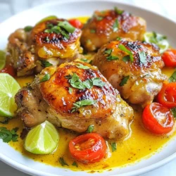 - 4 chicken thighs, skinless and boneless - 1 cup coconut milk, divided - 2 tablespoons coconut oil - 1 medium onion, finely chopped - 3 cloves fresh garlic, minced - 1 teaspoon fresh ginger, grated - 1 red bell pepper, sliced into thin strips - 1 cup cherry tomatoes, halved - 1 teaspoon smoked paprika - 1 teaspoon curry powder - Salt and freshly ground black pepper to taste - Fresh cilantro leaves for garnish - Juice of 1 lime To create Brazilian Coconut Chicken, you need simple and fresh ingredients. Start with chicken thighs that are skinless and boneless. They are moist and tender, perfect for this dish. You will also need coconut milk. This creamy milk gives the dish a rich flavor. Coconut oil adds a nice touch of sweetness and aroma. You will chop one onion finely. This will add flavor as you saut&eacute; it. Fresh garlic and ginger give this dish a fragrant kick. Use three cloves of garlic, minced, and one teaspoon of grated ginger. Next, you will slice one red bell pepper into thin strips. This adds color and crunch. Cherry tomatoes, halved, bring sweetness and juiciness. Smoked paprika and curry powder add depth to the flavor. Don't forget salt and pepper to taste. To finish, you will need fresh cilantro for a bright garnish and lime juice for a zesty finish. Each ingredient plays a key role. Together, they create a savory and flavorful dish that everyone will love. {{ingredient_image_2}} Start by placing the chicken thighs in a large mixing bowl. Add half of the coconut milk, minced garlic, and grated ginger. Sprinkle in the smoked paprika, curry powder, and some salt and pepper. Mix everything well so the chicken gets coated. Cover the bowl with plastic wrap and set it in the fridge. Let it marinate for at least 30 minutes. This helps build the flavors. Next, grab a large skillet and heat the coconut oil over medium heat. Once it melts, add the chopped onion. Cook it for about 5 minutes. You want it to become soft and translucent. After that, toss in the sliced red bell pepper. Cook for another 3 to 4 minutes until the peppers soften. Push the veggies to one side of the skillet. Place the marinated chicken thighs on the other side. Sear the chicken for about 4 to 5 minutes on each side. You are looking for a golden-brown crust. This step is key for great flavor. Make sure the chicken cooks all the way through. Check that it reaches an internal temperature of 165&deg;F (75&deg;C). Once the chicken is browned, pour in the rest of the coconut milk and add the halved cherry tomatoes. Stir gently to mix everything. Bring the mixture to a light simmer. Cover the skillet with a lid and let it cook for 20 to 25 minutes. This allows the chicken to become tender and soak in the coconut flavor. When the chicken is cooked, remove the skillet from heat. Squeeze fresh lime juice over the dish. This adds a bright flavor. Taste the sauce and adjust the seasoning with more salt or pepper if needed. Serve your creamy coconut chicken over fluffy rice or quinoa. For a pop of color and flavor, top with fresh cilantro leaves. This garnish makes the dish look great and adds a fresh taste. Enjoy your meal! - To ensure juicy chicken, marinate your chicken thighs for at least 30 minutes. - The longer you marinate, the better the flavor. Aim for up to two hours. - Try adding extra spices like cumin or coriander for more depth. - Use lime juice for a fresh taste, or lemon for a different zing. - Serve your coconut chicken with fluffy rice or quinoa. - For presentation, sprinkle fresh cilantro on top to add color and flavor. Pro Tips Marinate for Maximum Flavor: The longer you marinate the chicken, the more flavorful it will be. If time allows, try marinating it overnight for the best results. Use Full-Fat Coconut Milk: For a creamier sauce, opt for full-fat coconut milk instead of light versions. This will enhance the richness of the dish. Adjust Spice Levels: Feel free to adjust the amount of smoked paprika and curry powder to suit your taste preferences. Adding a pinch of cayenne can also give it an extra kick! Serving Suggestions: This dish pairs beautifully with rice, quinoa, or even a fresh salad. Consider adding a side of roasted vegetables for a complete meal. {{image_4}} You can swap chicken for shrimp or tofu. Both options work well with coconut milk. Shrimp cooks fast and adds a nice flavor. Tofu soaks up the spices and gives a hearty bite. Adjust cooking time for shrimp to just a few minutes. For tofu, saut&eacute; until golden before adding coconut milk. To make this dish vegetarian, skip the chicken and use a mix of vegetables. Bell peppers, zucchini, and eggplant work great. Saut&eacute; the vegetables just like you do the chicken. Then, add the coconut milk and simmer until tender. This version still captures the creamy and delicious flavor. Feel free to play with spices and herbs. Try adding cumin or turmeric for warmth. Fresh basil or parsley can bring brightness to the dish. You can also use chili flakes for heat. Mixing in lime zest adds a nice twist. Don&rsquo;t be afraid to get creative! After enjoying your Brazilian Coconut Chicken, store any leftovers in an airtight container. Place it in the refrigerator. This dish stays fresh for up to four days. Make sure it cools to room temperature before sealing. This helps avoid extra moisture in the container. To reheat without drying out, use a skillet on low heat. Add a splash of coconut milk or water to keep it moist. You can also use the microwave. Cover the dish with a damp paper towel. This helps steam the chicken and keeps it tender. To freeze the dish, let it cool completely. Place it in a freezer-safe container, leaving space for expansion. It can stay in the freezer for up to three months. When ready to enjoy, thaw it overnight in the fridge. Reheat gently on the stove for the best taste and texture. Brazilian Coconut Chicken is a warm, creamy dish. It features chicken cooked in coconut milk. The dish has rich flavors from garlic, ginger, and spices. It&rsquo;s a comforting meal that feels special and exotic. Yes, you can use other cuts of chicken. Bone-in chicken legs or breasts work well. Just adjust the cooking time to ensure they cook through. The key is to keep them juicy and flavorful. Coconut milk adds creaminess and flavor. If you don&rsquo;t have it, use chicken broth or cashew cream. These alternatives will change the taste but still create a nice sauce. To add heat, mix in sliced jalape&ntilde;os or red pepper flakes. You can also use spicy curry powder or hot sauce. Start with a little, then taste and add more if needed. You can marinate the chicken a day ahead. This helps the flavors develop. Cook the dish when you&rsquo;re ready. It reheats well on the stove or in the microwave. Serve it with fluffy rice or quinoa for a great match. You can also add a fresh salad or roasted vegetables. These sides add color and balance to the meal. This recipe for Brazilian Coconut Chicken combines tasty ingredients and easy steps. You learned how to marinate chicken, saut&eacute; veggies, and cook everything together for rich flavor. I shared tips for juicy meat and added options for variations, from proteins to storage. Remember, cooking is about creativity. Don't hesitate to experiment with spices and sides. Enjoy making this dish, and share it with those you care about.