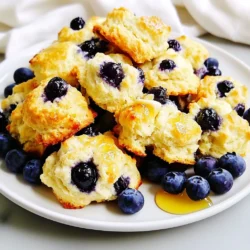 To make fluffy blueberry biscuits, gather these simple items: - 2 cups all-purpose flour - 1 tablespoon baking powder - 1/2 teaspoon salt - 1/4 cup granulated sugar - 1/2 cup unsalted butter, cold and cubed - 3/4 cup buttermilk - 1 cup fresh blueberries - 1 teaspoon vanilla extract - Zest of 1 lemon (optional) - Extra flour for dusting You can swap items easily for different flavors or dietary needs. - For all-purpose flour, use whole wheat flour. - Replace buttermilk with regular milk mixed with lemon juice or vinegar. - If you are dairy-free, use coconut oil instead of butter. - For a lower sugar option, reduce the granulated sugar to 2 tablespoons. Feel free to customize your biscuits with these tasty add-ins: - A sprinkle of cinnamon for warmth. - Chopped nuts like walnuts or pecans for crunch. - A handful of chocolate chips for a sweet twist. - A tablespoon of honey mixed into the buttermilk for extra sweetness. These options can make your biscuits even more delightful. Choose what you love or mix and match! {{ingredient_image_2}} First, you need to get your oven ready. Preheat it to 425&deg;F (220&deg;C). This high heat helps the biscuits rise and get golden. Line a baking sheet with parchment paper. This keeps the biscuits from sticking. Next, grab a large bowl. Whisk together 2 cups of all-purpose flour, 1 tablespoon of baking powder, 1/2 teaspoon of salt, and 1/4 cup of granulated sugar. Make sure there are no lumps. Now, add 1/2 cup of cold, cubed butter to the flour mix. Use a pastry cutter or your fingers to blend it in. You want it to look like coarse crumbs. Some butter pieces should stay pea-sized. This makes your biscuits flaky. In another bowl, whisk together 3/4 cup of buttermilk, 1 teaspoon of vanilla extract, and the optional zest of 1 lemon. Mix until it is smooth. Pour this mixture into your flour and butter mix. Gently stir with a spatula or wooden spoon. Stop as soon as it comes together. Overmixing makes the biscuits tough. Now, fold in 1 cup of fresh blueberries. Be gentle so you don&rsquo;t crush them. Lightly flour a clean surface. Turn the dough out onto it. Pat it down into a rectangle about 1 inch thick. Try not to overwork it. Use a biscuit cutter or a floured glass to cut out the biscuits. Place them on the prepared baking sheet. Gather any scraps and re-pat them to cut out more biscuits. Put the baking sheet in the preheated oven. Bake for 12 to 15 minutes. Look for a golden-brown top. When they are done, take them out and let them cool slightly. Enjoy the warm, fluffy blueberry biscuits! To get soft and fluffy blueberry biscuits, follow these tips. First, use cold butter. Cold butter helps create flaky layers. Cut it into small cubes. This keeps the butter from melting too much. Next, mix gently. Overmixing can make the biscuits tough. Stir until just combined. Finally, don&rsquo;t skip the buttermilk. It adds moisture and a slight tang. If you have leftover biscuits, store them right. Place them in an airtight container. Keep them at room temperature for up to two days. For longer storage, freeze them. Wrap each biscuit in plastic wrap. Then, place them in a freezer bag. When ready to eat, thaw and reheat them in the oven for about five minutes. Watch out for these common mistakes. First, don&rsquo;t use warm butter. It will ruin the texture. Second, avoid too much flour on your work surface. This can dry out the dough. Use just enough to keep it from sticking. Lastly, remember to fold in the blueberries gently. This keeps them whole and juicy in each bite. Pro Tips Use Cold Butter: Ensure your butter is very cold before adding it to the flour mixture. This helps create those flaky layers in your biscuits. Don't Overmix: When combining the wet and dry ingredients, mix just until incorporated. Overmixing can lead to dense biscuits. Chill the Dough: If time allows, chill the biscuit dough for about 30 minutes before cutting. This can enhance the texture and rise of your biscuits. Experiment with Flavors: Add different zest or spices to customize your biscuits. Orange zest or a pinch of cinnamon can add a delightful twist! {{image_4}} You can change up the blueberries for other berries. Raspberries, strawberries, or blackberries work well too. Each berry adds its own sweet flavor. Use about the same amount as the blueberries. Make sure to wash and dry them before adding to the dough. This keeps the biscuits fluffy. If you need a gluten-free option, you can swap the all-purpose flour. Use a 1-to-1 gluten-free flour blend instead. This will keep the texture light and soft. Check the blend for baking powder and xanthan gum. These help to mimic the texture of traditional flour. For a twist, add sweet flavors like cinnamon or chocolate. You can mix in 1 tablespoon of cinnamon with the dry ingredients. For chocolate, fold in half a cup of chocolate chips instead of blueberries. These changes create delicious treats that surprise your taste buds. Enjoy trying out these variations! Fluffy blueberry biscuits shine on their own, but adding some toppings can make them even better. Here are some great choices: - Honey: A drizzle adds a sweet touch. - Butter: Spread some soft butter for a rich flavor. - Cream Cheese: Use whipped cream cheese for a tangy twist. - Jam: Pair with your favorite fruit jam for extra sweetness. - Extra Blueberries: Scatter fresh blueberries on top for a pop of color. These accompaniments enhance the taste and make your biscuits feel special. You can serve these blueberry biscuits in fun ways. Here are some ideas: - Breakfast Sandwich: Split the biscuit and fill it with eggs and cheese. - Dessert Parfait: Layer biscuit pieces with yogurt and berries in a glass. - Brunch Stack: Stack biscuits with whipped cream and fresh fruit for a treat. - Mini Sliders: Use smaller biscuits for tasty sliders with ham or turkey. These creative ideas let you enjoy your biscuits in different styles. Choosing the right drink can elevate your biscuit experience. Here are some great pairings: - Coffee: A warm cup of coffee complements the sweetness. - Tea: Herbal or black tea makes a nice pairing. - Milk: A classic choice for a comforting feel. - Juice: Fresh-squeezed orange juice brings a fruity balance. - Sparkling Water: Adds a refreshing touch to your meal. These beverage pairings will enhance your enjoyment of fluffy blueberry biscuits. Yes, you can use frozen blueberries in this recipe. They add a nice burst of flavor. Just make sure to toss them in a bit of flour before mixing them into the dough. This helps prevent them from sinking. Frozen blueberries may make the dough a little wetter. You might need to adjust your baking time slightly. Store leftover biscuits in an airtight container. They stay good for about 2-3 days at room temperature. If you want to keep them fresh longer, you can freeze them. Just wrap each biscuit in plastic wrap and place them in a freezer bag. They can last for 2-3 months in the freezer. Yes, you can make the dough ahead of time. After mixing, wrap it tightly in plastic. You can keep it in the fridge for up to 24 hours. When ready to bake, just roll out the dough and cut the biscuits. If the dough feels too cold, let it sit for a few minutes to warm up. In this blog post, we explored key ingredients, step-by-step instructions, and helpful tips for making biscuits. We discussed ingredient substitutions and add-ins to fit your taste. I shared tricks to get the perfect texture and avoid common mistakes. You can enjoy different berry flavors or gluten-free versions. Lastly, I provided serving ideas to make your biscuits shine. With these insights, you're ready to create delicious biscuits everyone will love. Get started, and enjoy the process!