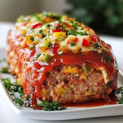 - 1 &frac12; lbs ground beef - 1 cup breadcrumbs - 1 large onion, finely chopped - 2 cloves garlic, minced - 1 large egg - 2 tablespoons Worcestershire sauce - 1 tablespoon Dijon mustard - 1 teaspoon dried thyme - Salt and pepper to taste - 1 cup shredded mozzarella cheese - 1 cup diced bell peppers (mix of red and green) - &frac12; cup grated Parmesan cheese - 1 tablespoon fresh parsley, chopped - &frac12; cup ketchup When creating Stuffed Meatloaf Supreme, the right ingredients are key. Ground beef forms the base. It provides a rich flavor and a great texture. Breadcrumbs help bind the meatloaf. They keep it moist and tender. Onion adds sweetness, while garlic gives a nice kick. The egg helps hold everything together. For flavor, Worcestershire sauce adds depth. Dijon mustard gives a slight tang. Dried thyme brings a warm herbal note. Don't forget salt and pepper! They enhance all the flavors. The stuffing is where the magic happens. Shredded mozzarella cheese melts beautifully. Diced bell peppers add color and crunch. Grated Parmesan cheese adds a nutty flavor that rounds out the stuffing. Finally, for the glaze, fresh parsley adds brightness. Ketchup gives sweetness and a nice finish. This combination of ingredients makes for a delicious and beautiful meatloaf that will impress everyone at the table! {{ingredient_image_2}} - Preheat the oven to 350&deg;F (175&deg;C). This step gets your oven ready for the best meatloaf. - In a large bowl, mix 1 &frac12; lbs of ground beef, 1 cup of breadcrumbs, 1 chopped onion, 2 minced garlic cloves, 1 egg, 2 tablespoons of Worcestershire sauce, 1 tablespoon of Dijon mustard, 1 teaspoon of dried thyme, salt, and pepper. Mix carefully. Do not overmix; you want a tender meatloaf. - On a clean surface, spread the meat mixture into a rectangle. Aim for about &frac12; inch thick. This shape helps with rolling. - For the stuffing, mix 1 cup of shredded mozzarella cheese, 1 cup of diced bell peppers, and &frac12; cup of grated Parmesan cheese in a separate bowl. This mix adds flavor and texture. - Spread the cheese and pepper mixture over the meat rectangle, leaving a border at the edges. This helps keep the stuffing inside. - Start rolling the meatloaf tightly from one end. Make sure the stuffing stays tucked in. Place the rolled meatloaf seam-side down in a greased baking dish. - Brush the top with &frac12; cup of ketchup for a nice glaze. This adds sweetness and color. - Bake the meatloaf for 45-55 minutes. Use a meat thermometer to check if it hits 160&deg;F (70&deg;C). This ensures it&rsquo;s safe to eat. - Once done, take it out of the oven and let it rest for 10 minutes. This helps the juices stay in the meatloaf, making it juicy when sliced. To make your meatloaf soft and juicy, avoid overmixing. When you combine the meat with the other ingredients, mix just until everything blends. Overmixing can make the meat tough. A tender meatloaf is what you want! You can use different sauces for the glaze. Ketchup is classic, but BBQ sauce adds a nice twist. You might also try mustard or even a sweet chili sauce. Adding fresh herbs will boost flavor as well. Consider mixing in rosemary or basil for a fresh taste. For sides, mashed potatoes or steamed veggies pair well with stuffed meatloaf. A crisp salad also makes a nice addition. When serving, slice the meatloaf into thick rounds. This shows off the colorful stuffing inside. Arrange it on a platter and add extra ketchup on the side for dipping. Pro Tips Use Lean Meat: Opt for lean ground beef (80/20) to keep the meatloaf moist without excess fat. Rest Before Slicing: Allow the meatloaf to rest for 10 minutes after baking to help retain its juices and prevent crumbling. Customize the Stuffing: Feel free to experiment with different cheeses or add vegetables like spinach or mushrooms for extra flavor. Perfect the Glaze: Mix the ketchup with a bit of brown sugar or balsamic vinegar for a richer, sweeter glaze on top. {{image_4}} You can switch up the meat in this recipe. Ground turkey or chicken works well. They give a lighter taste. Mixing meats can also boost flavor. Try combining beef with pork for a richer profile. Stuffing doesn't have to be just cheese and peppers. Add vegetables like spinach or mushrooms for extra nutrients. You can also try different cheeses. Cheddar or feta can bring new flavors to the dish. Ketchup is classic, but you can get creative. Use BBQ sauce for a smoky twist. Tomato paste mixed with honey can add sweetness. Mustard can also give a nice zing. Experiment with flavors to find what you love! To keep your stuffed meatloaf fresh, use airtight containers. Glass or plastic containers work well. Make sure to let your meatloaf cool down before sealing it. This prevents moisture build-up, which can make it soggy. When it's time to enjoy leftovers, there are two great ways to reheat meatloaf. 1. Microwave: Place slices on a microwave-safe plate. Cover with a damp paper towel. Heat for 1-2 minutes until warm. This method is quick but may make the meatloaf a bit dry. 2. Oven: Preheat your oven to 350&deg;F (175&deg;C). Wrap the meatloaf in foil and bake for about 20 minutes. This keeps it moist and helps revive the flavors. If you want to save some for later, freezing is a great option. - How to freeze portions: Slice the meatloaf into individual pieces. Wrap each slice tightly in plastic wrap. Then, place the slices in a freezer bag or container. Label it with the date. - Thawing and cooking instructions: To thaw, move the meatloaf to the fridge a day before. Once thawed, reheat it using the oven method for the best taste. Enjoy your delicious stuffed meatloaf any time! Bake the Stuffed Meatloaf Supreme for 45 to 55 minutes at 350&deg;F (175&deg;C). Use a meat thermometer to check the center. It should read 160&deg;F (70&deg;C) to ensure it's safe to eat. This ensures the meatloaf cooks through yet stays juicy. Yes, you can make the meatloaf ahead of time. Prepare it up to the rolling step and place it in the fridge. Cover tightly with plastic wrap. You can store it in the fridge for up to 24 hours. When ready to bake, remove it from the fridge and let it sit for 15 minutes. Then, bake as directed. If you need a substitute for breadcrumbs, try crushed crackers or oats. Both options work well as binding agents. For a gluten-free choice, use almond flour or gluten-free breadcrumbs. These alternatives will hold the meatloaf together without changing the taste. In this article, we explored the key ingredients for stuffed meatloaf, including ground beef, spices, and cheeses. I shared step-by-step instructions for mixing, shaping, rolling, and baking your meatloaf to perfection. We also discussed tips for texture, flavor, serving, and variations. You can get creative with meats and stuffings for unique flavors. Keep these tips in mind, and you&rsquo;ll enjoy a delicious, satisfying meal. Now, give it a try and impress your family with your cooking skills!