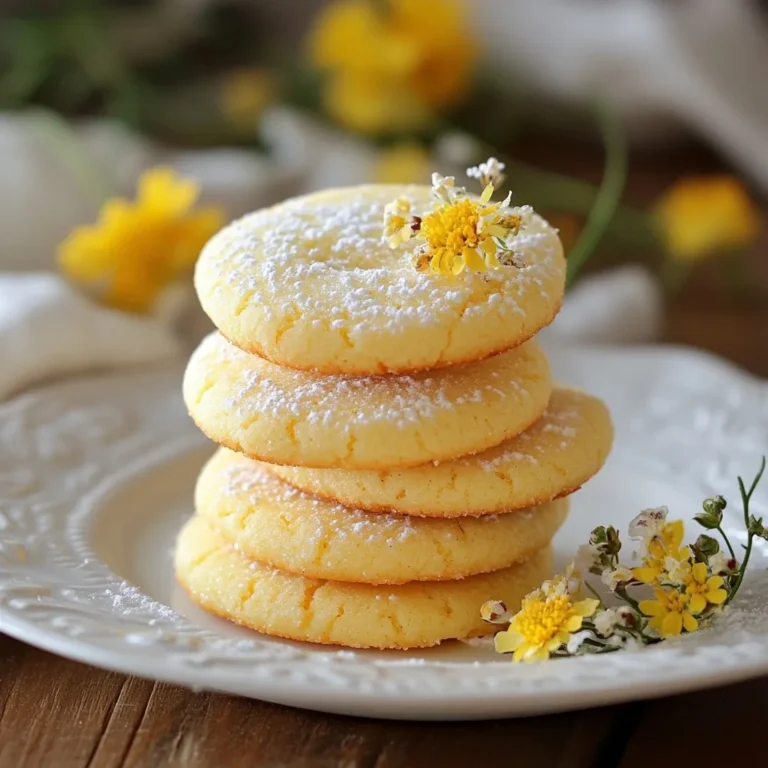 Here is the detailed list of ingredients you’ll need to make soft sugar cookies: - 2 ¾ cups all-purpose flour - 1 teaspoon baking powder - ½ teaspoon baking soda - ½ teaspoon fine salt - 1 cup unsalted butter, softened to room temperature - 1 ½ cups granulated sugar - 1 large egg - 1 teaspoon pure vanilla extract - 1 teaspoon almond extract (optional) - ½ cup powdered sugar (for rolling) Each ingredient plays a key role in creating the perfect soft sugar cookie. The flour gives structure, while the butter adds richness and flavor. Baking powder and baking soda help the cookies rise and stay soft. Salt enhances the sweetness, and the sugars provide that lovely sweetness we crave. You can choose to add almond extract for a nice twist, but it's not required. The powdered sugar is essential for that snowy, sweet finish. Gather these ingredients before you start. Having everything ready makes the process smooth and fun. Enjoy the sweet journey to your soft sugar cookies! {{ingredient_image_2}} 1. Preheat your oven to 350°F (175°C). This helps the cookies bake evenly. 2. Prepare two baking sheets. Line them with parchment paper to stop the cookies from sticking. 1. In a medium bowl, combine the dry ingredients. Use 2 ¾ cups all-purpose flour, 1 teaspoon baking powder, ½ teaspoon baking soda, and ½ teaspoon fine salt. Whisk them together until mixed well. 2. In a large bowl, cream 1 cup of softened butter and 1 ½ cups of sugar together. Use an electric mixer on medium speed for 3-4 minutes. You want the mixture to be fluffy and light. 3. Add 1 large egg, 1 teaspoon pure vanilla extract, and 1 teaspoon almond extract (if using) to the mix. Stir on low speed until everything blends together. Scrape down the bowl as needed. 1. Gradually mix the dry and wet ingredients together. Do this on low speed until the dough forms. Be careful not to overmix, or your cookies might not be soft. 2. Take a cookie scoop or a tablespoon to portion the dough. Roll each piece into a smooth ball using your hands. 3. Roll each dough ball in ½ cup of powdered sugar. This adds a sweet touch and makes them look pretty. 1. Place the cookies on the baking sheets with space between them. This helps them spread while baking. 2. Bake in the preheated oven for 10-12 minutes. Look for slight golden edges while keeping the centers soft. 3. Once done, take them out and let them cool for about 5 minutes on the baking sheet. Then, move them to a wire rack to cool completely. To get soft sugar cookies, start with soft butter. When your butter is soft, it mixes easily and helps keep cookies fluffy. Cold butter will make your cookies hard and dense. Next, avoid overmixing your dough. When you mix too much, cookies can turn tough. Mix just until the flour disappears. This keeps your cookies light and soft. Adjust your baking time for the best results. Bake cookies until the edges are slightly golden, but the centers should look pale and soft. This way, they stay chewy inside. If you bake too long, they become hard. For serving, stack your cookies on a pretty plate. This makes a lovely display. You can also lightly dust them with more powdered sugar for a charming touch. Garnish with edible flowers or fresh mint leaves. This adds color and makes your cookies look fancy. Guests will love the sweet surprise! Pro Tips Chill the Dough: For even softer cookies, chill the dough in the refrigerator for about 30 minutes before baking. This helps the cookies maintain their shape and enhances their texture. Use Fresh Ingredients: Ensure your baking powder and baking soda are fresh. Expired leavening agents can result in flat cookies that don’t rise properly. Don’t Overbake: Keep a close eye on your cookies as they bake. They should come out of the oven when the edges are lightly golden but the centers still appear soft; they will continue to set as they cool. Experiment with Flavors: Feel free to add in your favorite mix-ins like chocolate chips, nuts, or dried fruit for a unique twist on these classic sugar cookies! {{image_4}} You can make soft sugar cookies even more exciting by adding fun flavors. Here are two easy ideas: - Adding citrus zest: Grate some lemon or orange peel into your dough. This gives your cookies a fresh, zesty kick that brightens up their taste. - Incorporating chocolate chips or nuts: Add a cup of chocolate chips or chopped nuts to the dough. This will add texture and make your cookies even more delicious. These flavor tweaks are simple. They let you create cookies that fit any mood or occasion. Changing your cookies for holidays can be fun and creative. Here are two great ways to do this: - Festive colors with food dye: Divide your dough into portions. Add a few drops of food coloring to each portion. You can make vibrant red, green, or any color you like. This adds a festive touch that everyone will enjoy. - Decorating for special occasions: Use icing, sprinkles, or edible glitter to decorate your cookies. This makes them stand out at parties or family gatherings. You can even shape them into holiday symbols like stars or hearts. These ideas help you celebrate special times while enjoying tasty treats. To keep your soft sugar cookies fresh, store them in an airtight container. This helps keep them soft and chewy. You can layer parchment paper between the cookies to prevent sticking. If you want to save some for later, freezing is a great option. Place the cooled cookies in a single layer on a baking sheet. Freeze them for about an hour. Once frozen, transfer the cookies to a freezer-safe bag or container. They will stay fresh for up to three months. At room temperature, your cookies will last about five days. Keep them in a cool, dry place. If you store them in the fridge, they can last up to two weeks. Just remember to seal them well to avoid drying out. Enjoy your cookies at their best! How do I make my sugar cookies less dense? To make your cookies lighter, use room-temperature butter. Soft butter mixes better with sugar. This helps add air. Also, measure your flour correctly. Use the spoon and level method. Overpacking flour leads to dense cookies. Can I substitute ingredients in this recipe? Yes, you can! For a dairy-free option, use margarine or vegan butter. If you lack almond extract, just use vanilla. You can also swap granulated sugar for coconut sugar. This will change the flavor slightly but will still taste great. What can I do if my dough is too sticky? If your dough is sticky, chill it in the fridge for about 30 minutes. This helps the butter firm up. You can also sprinkle a bit of flour on your hands while shaping. Just be careful not to add too much flour. Why did my cookies spread too much? If your cookies spread, it may be due to warm dough. Make sure to chill it before baking. Also, check your oven temperature. An oven that runs hot can cause cookies to spread too. How can I fix cookies that are too hard? If your cookies are hard, you may have overbaked them. Keep an eye on the baking time next time. To soften hard cookies, place them in a container with a slice of bread. The bread adds moisture back to the cookies. We explored the ingredients needed for soft sugar cookies, along with each step from mixing to baking. I shared tips to keep your cookies soft and tasty. We also discussed fun variations for every occasion and how to store them for freshness. In conclusion, these cookies are not just a treat; they can spark joy at any gathering. Enjoy making these special cookies and get creative with your flavors and decorations!