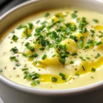 To make this soup, gather these key ingredients: - 4 large russet potatoes, peeled and diced into 1-inch cubes - 1 medium yellow onion, finely chopped - 3 garlic cloves, minced - 4 cups low-sodium vegetable broth - 1 cup heavy cream (substitute with coconut cream for a dairy-free version) - 2 tablespoons extra-virgin olive oil - 1 teaspoon dried thyme - Salt and freshly ground black pepper, to taste - Fresh chives or parsley, finely chopped, for garnish You can easily modify this soup to fit your needs: - For a vegan option, use coconut cream instead of heavy cream. - Swap the vegetable broth for homemade broth if you prefer. - If you don't have russet potatoes, Yukon Golds work well too. - Add more garlic for extra flavor, or use shallots instead of onion. Having the right tools makes cooking easier: - A large, heavy-bottomed pot for even cooking. - An immersion blender for smooth soup blending. - A cutting board and sharp knife for chopping. - Measuring cups and spoons for precise amounts. - Ladles for serving the soup. {{ingredient_image_2}} First, gather all your ingredients. You need russet potatoes, onion, garlic, and broth. Start by peeling the potatoes. Dice them into 1-inch cubes for even cooking. Next, chop the onion finely. Mince the garlic cloves. This prep helps the flavors blend well in the soup. In a large pot, heat extra-virgin olive oil over medium heat. When it’s warm, add the chopped onion. Sauté for about 5 minutes. You want the onion to be soft and slightly golden. Then, stir in the minced garlic and dried thyme. Cook for one more minute. This step releases a great aroma. Next, add the diced potatoes and pour in the vegetable broth. Turn the heat up to bring it to a gentle boil. Once it boils, reduce the heat to low. Let it simmer uncovered for 15 to 20 minutes. You’ll know it’s ready when the potatoes are fork-tender. After the potatoes are tender, it’s time to blend. If you have an immersion blender, use it directly in the pot. Blend until the soup is smooth and creamy. If you don’t have one, carefully transfer the soup to a standard blender. Blend in batches, letting steam escape to avoid splatter. Return the blended soup to low heat. Stir in the heavy cream or coconut cream. Heat it through, but don’t let it boil. Now it’s time to season! Add salt and freshly cracked black pepper to taste. To serve, ladle the soup into bowls. Garnish with chopped chives or parsley. This adds color and flavor. Enjoy your warm, rustic creamy potato soup! To boost the creaminess of your soup, consider adding more heavy cream. You can also use sour cream or cream cheese for a rich texture. If you want a dairy-free option, use coconut cream. Blend the soup longer for a smoother consistency. Always taste and adjust the cream to your liking. Sometimes the soup can turn out too thick. If this happens, add a splash of vegetable broth to thin it out. If it tastes bland, season with more salt and pepper. If your potatoes are not soft enough, let them simmer longer. Use a fork to check if they’re tender. For a beautiful presentation, ladle the soup into bowls and add a swirl of cream on top. Scatter fresh chives or parsley for a pop of color. You can also place a whole chive in the center for an elegant touch. Serve with crusty bread for a lovely meal. Pro Tips Use Fresh Herbs: Incorporating fresh thyme or parsley at the end of cooking will enhance the flavor profile of your soup and add a vibrant color contrast. Texture Variation: For added texture, reserve some diced potatoes before blending and stir them back into the soup after pureeing. Optimal Creaminess: For the smoothest texture, make sure to blend the soup until completely silky, and avoid overcooking the potatoes to prevent them from becoming too mushy. Garnish Smartly: Instead of just chives or parsley, try adding crispy bacon bits or a sprinkle of smoked paprika for an extra layer of flavor and visual appeal. {{image_4}} You can easily make this soup dairy-free. Instead of heavy cream, use coconut cream. It adds a nice, creamy texture. You can also try almond milk or oat milk for a lighter version. Just make sure to adjust the seasoning since these options can change the taste. Want to boost the nutrition? Add vegetables like carrots or celery. Chop them small and add them when you sauté the onions. You can also mix in spinach or kale toward the end. This adds color and packs in vitamins. If you like heat, try adding red pepper flakes. Start with a pinch and adjust to taste. You can also toss in diced jalapeños for a bold flavor. Top the soup with hot sauce for an extra kick. This makes the soup exciting and fun! You can store leftover soup in the fridge. Use an airtight container. This keeps it fresh for up to 3 days. Let the soup cool before sealing it. This helps avoid steam build-up. When you want to reheat, pour the soup into a pot. Heat it over medium-low heat. Stir often until it’s hot. You can also use a microwave. Heat in short bursts, stirring in between. This helps it heat evenly. For long-term storage, freezing is great. Let the soup cool first. Then, pour it into freezer-safe bags or containers. Leave some space at the top for expansion. You can freeze it for up to 3 months. To eat, thaw overnight in the fridge before reheating. Yes, you can use other potatoes. Yukon Gold potatoes work well. They add a creamy texture and a buttery flavor. Red potatoes are another option. They hold their shape better but can still blend nicely. To make this soup vegan, swap the heavy cream for coconut cream. You can also use cashew cream for a rich taste. Ensure that the vegetable broth is vegan too. This way, you keep all the great flavors without dairy. To change the thickness, adjust the amount of broth. If you want it thicker, use less broth. For a thinner soup, add more broth. You can also blend longer if you want a smoother consistency. This soup pairs well with crusty bread or a fresh salad. Grilled cheese sandwiches make a great side too. For a fun twist, try adding crispy bacon bits or croutons on top for extra crunch. You now have all the details to make a great rustic creamy potato soup. We covered the key ingredients, helpful tools, and easy step-by-step instructions. You also learned tips for making it creamier and ideas for fun variations. Plus, I shared how to store leftovers and answer common questions. Enjoy making this cozy soup for yourself or to share. It's comforting, tasty, and good for you. Dive into your kitchen and let the magic happen!