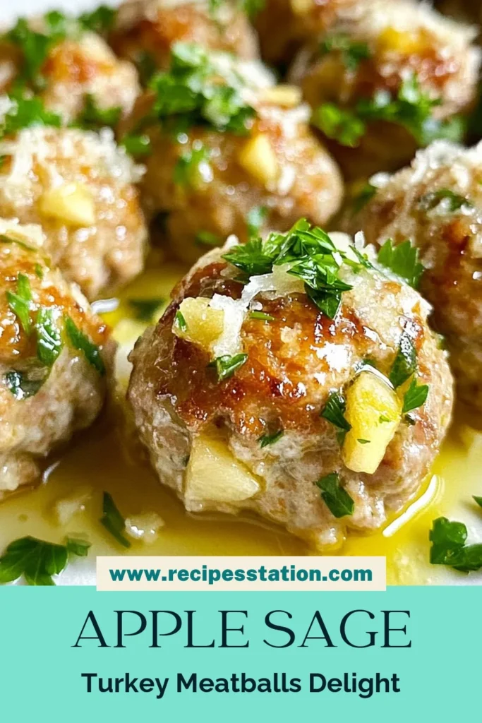 Discover the deliciousness of these Apple Sage Turkey Meatballs! This healthy turkey meatball recipe blends ground turkey with fresh apple and aromatic sage for a flavorful dish that's easy to make. Perfect for busy weeknights, these apple turkey meatballs are a great way to enjoy a nutritious meal. Try this easy turkey meatball recipe today and elevate your dinner game! Save this recipe for later! #AppleTurkeyMeatballs #SageTurkeyMeatballs #HealthyRecipes #EasyDinnerIdeas