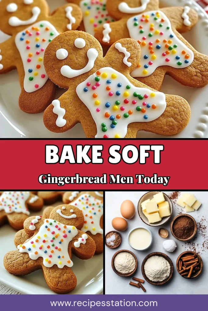 Get into the holiday spirit with this soft gingerbread cookies recipe! Learn how to make homemade gingerbread men cookies that are perfect for decorating. These Christmas gingerbread men are not only delicious but fun to create with festive icing and colorful sprinkles. Perfect for gifting or sharing at holiday gatherings, these cookies will be a hit! Save this recipe for your holiday cookie decorating fun! #GingerbreadMenCookies #HomemadeGingerbreadCookies #SoftGingerbreadCookiesRecipe #ChristmasGingerbreadMen