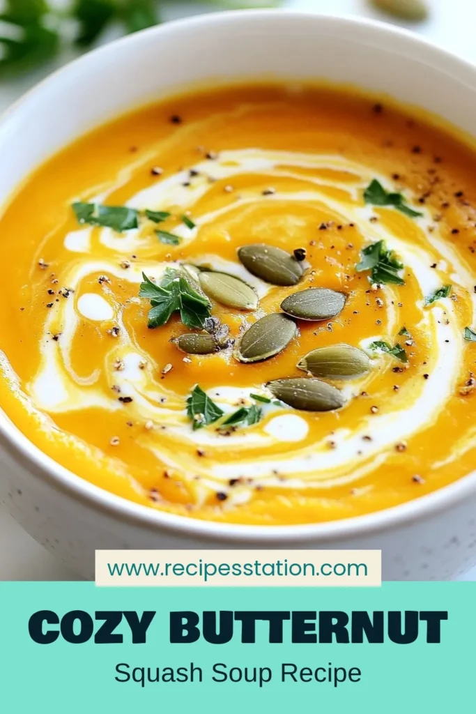 Warm up this season with our delicious butternut squash soup that's enriched with pumpkin puree! This creamy pumpkin soup recipe is perfect for cozy autumn evenings. Packed with flavor from cumin, cinnamon, and nutmeg, it's one of the best healthy fall soups you'll make this year. Ideal for a family gathering, this comforting dish will surely be a hit. Save this creamy butternut squash pumpkin soup recipe today for a flavorful fall treat! #ButternutSquashSoup #PumpkinSoup #AutumnRecipes #HealthySoups