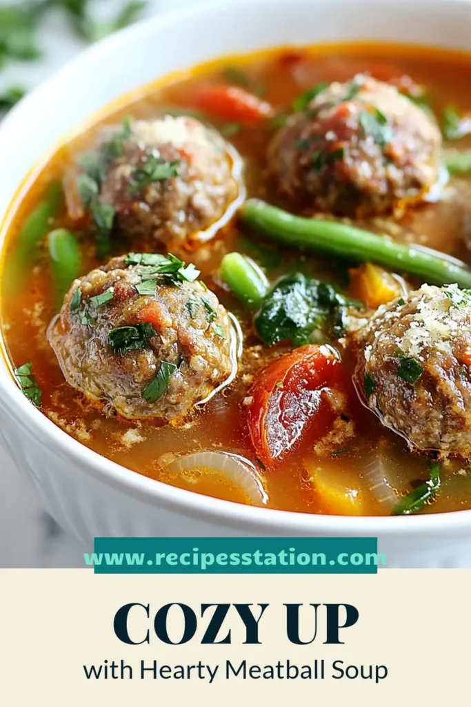 Warm up this winter with a delicious bowl of hearty meatball soup! This comforting meatball soup recipe features tender ground beef meatballs in a flavorful broth with fresh vegetables. It's perfect for cold nights and guaranteed to satisfy your cravings. Try it out with your loved ones and savor the tastes of homemade comfort food soup. Save this recipe for your winter soup recipes collection! #HeartyMeatballSoup #ComfortFood #WinterSoup #MeatballRecipe