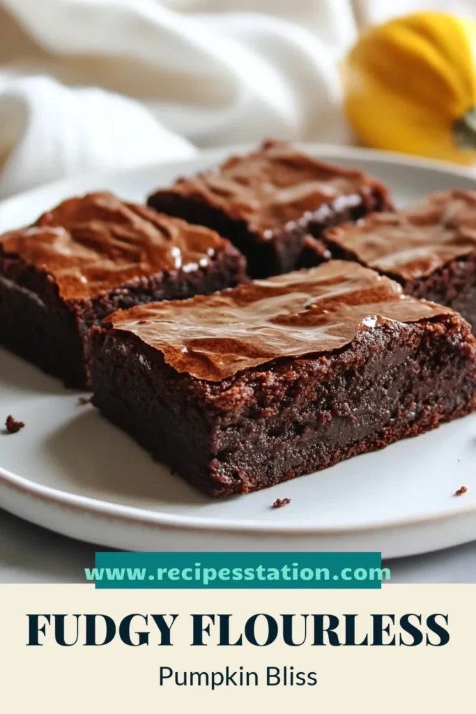 Indulge guilt-free with these flourless pumpkin brownies! This healthy pumpkin dessert combines creamy almond butter and rich cocoa for a decadent yet gluten-free brownie recipe. Perfect as an easy pumpkin recipe for any gathering, these brownies are quick to make and loaded with flavor. Try these almond butter brownies and impress your friends and family. Save this recipe for a delicious treat! #FlourlessPumpkinBrownies #HealthyPumpkinDessert #GlutenFreeRecipe #EasyPumpkinRecipes