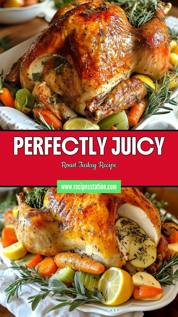 Elevate your Thanksgiving dinner with this classic roast turkey recipe! Discover how to create a moist roast turkey infused with delicious herb butter, perfect for your festive gathering. This Thanksgiving turkey recipe not only impresses with flavor but also simplicity. Follow our step-by-step guide to serve a memorable meal that your family will love. Save this classic roast turkey recipe for your holiday feast! #ThanksgivingTurkey #HerbButterTurkey #MoistRoastTurkey #ThanksgivingDinnerRecipe