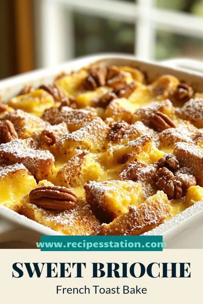 Indulge in this delicious baked French toast casserole, perfect for breakfast or brunch! Our easy baked breakfast casserole features a rich brioche French toast recipe that you can prepare overnight for convenience. Drizzled with maple syrup, this overnight French toast casserole is sure to impress your family and friends. Save this recipe for your next gathering and enjoy a sweet start to your day! #BakedFrenchToastCasserole #EasyBreakfast #BrunchIdeas #MapleSyrup