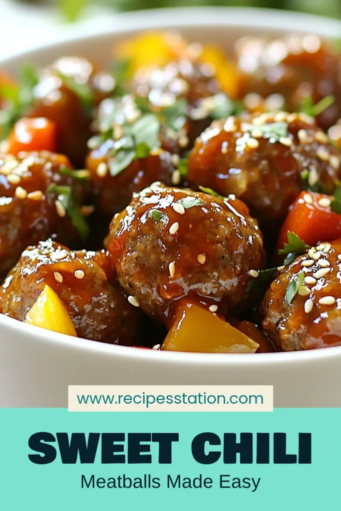 Indulge in the mouthwatering flavors of Sweet Chili Meatballs with this easy Crockpot Meatballs recipe! Perfect for a hassle-free weeknight meal, these Asian Meatballs made from ground beef are sure to be a hit. Simply mix, cook, and savor tender meatballs drenched in a zesty sweet chili sauce. Try this recipe for your next easy Crockpot dinner and watch your family rave about it! Save this dish now! #SweetChiliMeatballs #CrockpotMeatballs #AsianMeatballRecipe #EasyCrockpotDinner