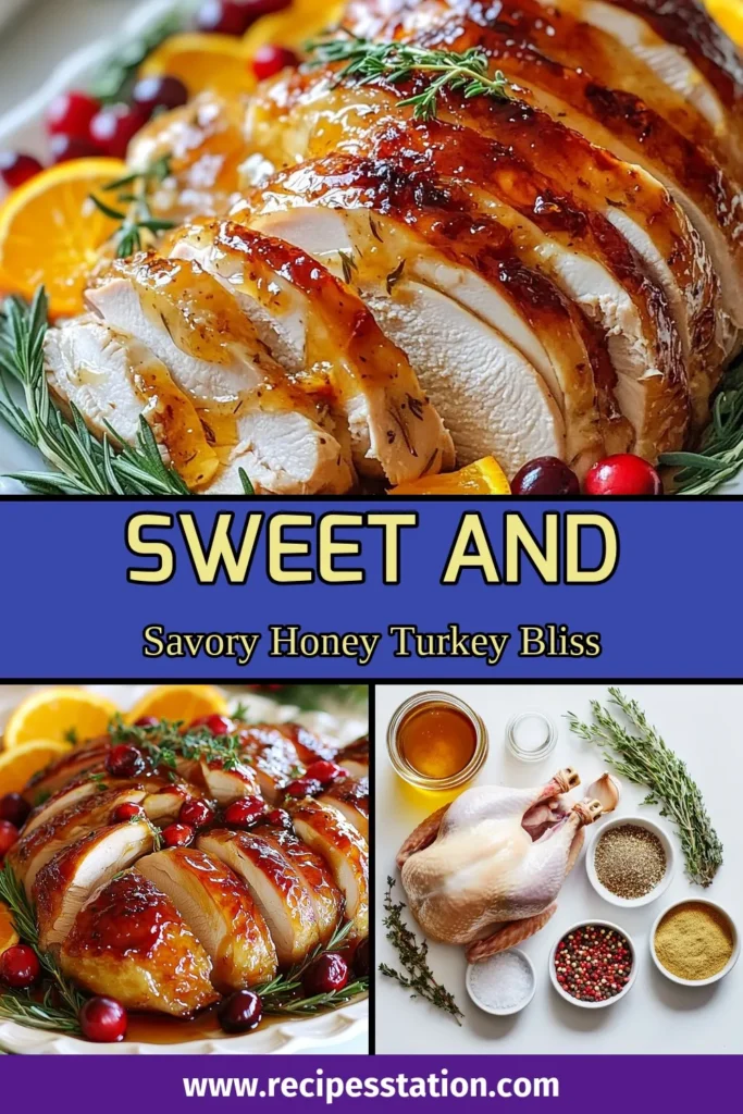 Discover the joy of cooking a Honey Baked Turkey with this easy Thanksgiving turkey recipe! This delicious honey glazed turkey combines a sweet and savory glaze that keeps the meat juicy and flavorful. Perfect for festive gatherings, this roasted turkey with honey will impress your guests. Follow our simple steps and create a memorable holiday centerpiece. Save this juicy turkey recipe for your next celebration! #HoneyBakedTurkey #EasyThanksgivingTurkey #RoastedTurkeyWithHoney #JuicyTurkeyRecipe
