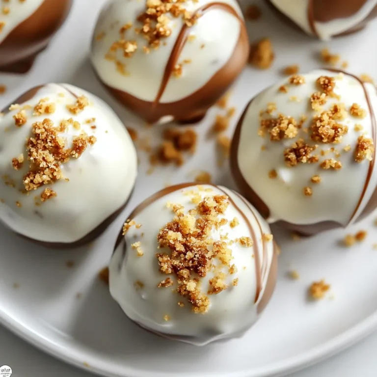 To make No-Bake Butterfinger Balls, you'll need a few simple ingredients. Each one plays a big role in the flavor and texture. Here’s the list of what you need: - 1 cup crushed Butterfinger candy bars - 1 cup creamy peanut butter - 2 cups finely crushed graham crackers - 1 cup powdered sugar - 1 teaspoon pure vanilla extract - 1 cup milk chocolate chips - 1 tablespoon coconut oil (optional) Each ingredient adds to the treat's sweet and crunchy goodness. The crushed Butterfinger bars give it that signature flavor. Creamy peanut butter binds everything together. Graham crackers add crunch, while powdered sugar sweetens the mix. The vanilla adds a nice aroma. Melting chocolate coats the balls and creates a shiny finish. Coconut oil helps the chocolate melt smoothly, but it's not required. Gather all of these ingredients before you start. This will make the process quick and fun! {{ingredient_image_2}} Start with a large mixing bowl. First, combine the dry ingredients. Add 1 cup of crushed Butterfinger candy bars, 1 cup of creamy peanut butter, 2 cups of finely crushed graham crackers, 1 cup of powdered sugar, and 1 teaspoon of pure vanilla extract. Use a spatula or wooden spoon to mix everything well. Keep stirring until the mixture feels cohesive and dough-like. You should be able to press it together easily. Now it’s time to shape the mixture. With clean hands, take small portions of the mixture. Roll them into balls about 1 inch in diameter. Make sure to keep the size uniform for even coating. Place each ball on a parchment-lined baking sheet. Leave some space between the balls to stop them from sticking together. Next, prepare the chocolate. In a microwave-safe bowl, add 1 cup of milk chocolate chips and 1 tablespoon of coconut oil if you want a smoother melt. Microwave in 30-second intervals. Stir after each interval until the chocolate is fully melted and smooth. Be careful not to overheat it, as this can burn the chocolate. Once melted, dip each rolled ball into the chocolate. Make sure every surface is well-coated. Use a fork to lift the ball out, letting excess chocolate drip off. Place it back on the parchment-lined baking sheet. For a fun touch, sprinkle some crushed Butterfinger pieces or graham cracker crumbs on top of each ball if you like. Finally, place the tray in the fridge for at least 30 minutes. This helps the chocolate set and harden. Enjoy your No-Bake Butterfinger Balls! To know when your mixture is right, look for a dough-like feel. When you press it, it should hold its shape. If it’s too dry, add a touch of peanut butter. If it’s too wet, add more graham crackers. You want a nice balance that makes rolling the balls easy. Microwave the chocolate in short bursts. Start with 30 seconds, then stir. Repeat this until the chocolate melts smoothly. Adding coconut oil helps make the chocolate smoother. Be careful! Overheating can cause the chocolate to seize. If it does, it may not coat the balls well. For gatherings, arrange the butterfinger balls on a colorful plate. You can even place them in small cupcake liners for a fun touch. Sprinkle crushed Butterfinger pieces on top for extra flair. This not only looks great but also adds texture. Your friends will love the treats! Pro Tips Chill the Mixture: Refrigerate the mixture for about 15 minutes before rolling into balls. This helps the mixture firm up, making it easier to shape. Use Quality Chocolate: For the best flavor, choose high-quality milk chocolate chips. They melt better and provide a richer taste. Experiment with Coatings: Try using white chocolate or dark chocolate for a different twist. You can also sprinkle with sea salt for a sweet-salty contrast. Storage Tips: Keep the Butterfinger balls in an airtight container in the refrigerator. They stay fresh for up to a week, or you can freeze them for longer storage. {{image_4}} You can make No-Bake Butterfinger Balls even more exciting by changing the flavors. Here are some ideas: - Different chocolate types: Instead of milk chocolate, try dark or white chocolate. Dark chocolate gives a rich taste. White chocolate adds sweetness and creaminess. Both options make the treat unique and fun. - Adding flavor extracts: Boost the flavor with extracts like almond or mint. Just a few drops can make a big difference. Almond extract adds a nutty twist. Mint extract gives a refreshing lift. Try both to find your favorite! You can also switch some ingredients for different tastes or needs: - Alternative nut butters: If you need a nut-free option, use sunbutter or soy nut butter instead of peanut butter. These will keep the creamy texture while being safe for allergies. - Gluten-free options for graham crackers: Look for gluten-free graham cracker brands. They provide the same crunch and sweetness without gluten. This way, everyone can enjoy these tasty balls! Store your Butterfinger balls in an airtight container. Keep them in the fridge. They stay fresh and tasty this way. The cold helps the chocolate stay firm. If you leave them out, they may get soft. They also absorb moisture, which can change their texture. For best taste, eat them within a week. To freeze Butterfinger balls, first place them in a single layer on a baking sheet. Make sure they don't touch each other. Freeze them for about one hour until solid. Once frozen, transfer them to a freezer-safe bag or container. This helps save space. They can stay good in the freezer for up to three months. For thawing, take them out and let them sit at room temperature for about 15 minutes. This gives them time to soften a bit. Enjoy them cold or let them warm up for a softer bite! No-Bake Butterfinger Balls can last up to a week at room temperature. If you store them in the fridge, they can last up to two weeks. The cool temperature keeps them fresh and tasty. Just make sure to keep them in an airtight container to avoid drying out. Yes, you can! If you have a nut allergy, try using sunbutter or soy nut butter. Both options work well and keep the treat tasty. You can also use a seed butter for a nut-free choice. Just check that it has a similar texture to peanut butter. If you want to switch things up, you can use other candy bars. Try Reese's or Snickers for a different taste. You could also use crushed toffee or chocolate-covered pretzels. Each option will add a unique twist to your Butterfinger Balls. This blog post covered how to make no-bake Butterfinger balls. We listed the key ingredients, gave clear steps for mixing and coating, and shared useful tips. You learned about fun variations and how to store these tasty treats. Enjoy these simple and delicious snacks at your next event. With a few tweaks, you can make them your own. Treat yourself and your friends to this sweet delight!