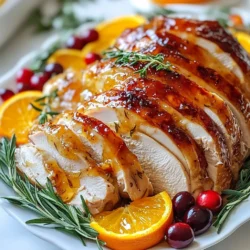 To make a delicious honey baked turkey, gather these ingredients: - 1 whole turkey (10-12 lbs), thoroughly thawed - &frac12; cup honey - &frac14; cup extra virgin olive oil - 4 tablespoons Dijon mustard - 2 tablespoons apple cider vinegar - 1 tablespoon garlic powder - 1 tablespoon onion powder - 2 teaspoons smoked paprika - Salt and black pepper, to taste - A handful of fresh herbs (like thyme and rosemary) for both stuffing and garnish - 2 cups low-sodium chicken broth You can swap out some of the ingredients if needed. Here are some easy replacements: - Honey: Use maple syrup for a different sweet flavor. - Olive oil: Can be replaced with melted butter for richness. - Dijon mustard: Yellow mustard works if you want a milder taste. - Chicken broth: Vegetable broth is a great alternative for a lighter option. - Fresh herbs: Dried herbs can work too; just use less. Choosing the right turkey size is key for a great meal. Here&rsquo;s how to decide: - Weight per Person: Plan for about 1 pound of turkey per person. This ensures everyone has enough to enjoy. - Leftovers: If you love leftovers, go for 1.5 pounds per person. - Cooking Space: Make sure your oven and roasting pan can fit the turkey. Measure before you buy! These tips help you pick the perfect turkey for your gathering. Enjoy the process and the delicious results! {{ingredient_image_2}} First, set your oven to 325&deg;F (165&deg;C). This helps the turkey cook evenly. While the oven warms up, mix the honey, olive oil, Dijon mustard, apple cider vinegar, garlic powder, onion powder, smoked paprika, salt, and pepper in a bowl. Whisk it until smooth. This glaze adds flavor and shine to your turkey. Before you start, rinse the turkey well under cold water. Pat it dry with paper towels. Dry skin helps it get crispy. Next, season the inside of the turkey with salt and pepper. Stuff it with fresh herbs like thyme and rosemary. This will make your turkey taste amazing from the inside out. Now, take your glaze and brush it all over the turkey. Make sure to keep some glaze aside for basting later. This keeps the flavor strong and the skin shiny. Place the turkey in a roasting pan, breast-side up. Put a rack in the pan to keep it elevated. Pour low-sodium chicken broth into the bottom of the pan. This adds moisture while it cooks. Roast the turkey in the oven for about 13 to 15 minutes per pound. Remember to baste it with the reserved glaze every 30 minutes. When you check the turkey, it should reach 165&deg;F (75&deg;C) in the thickest part of the breast and thigh. After it's done, let it rest for at least 20 minutes. This helps the juices spread evenly, making your turkey juicy and tender. To get that perfect crisp skin, start with a dry turkey. Rinse it well, then pat it dry with paper towels. Dry skin helps to crisp up in the oven. Next, apply the honey glaze. Use a brush for even coverage. Do not skip the olive oil; it adds great flavor and helps with browning. Lastly, roast your turkey at 325&deg;F. This low heat allows the skin to crisp without burning. Basting is key to a flavorful turkey. Baste your turkey every 30 minutes using the glaze you set aside. This keeps the turkey moist and adds flavor. You can also use the chicken broth in the pan for basting. This adds moisture and flavor during roasting. Make sure to check the bottom of the pan, too. If it gets too dry, add more broth to prevent burning. To know when your turkey is done, use a meat thermometer. Insert it into the thickest part of the breast and thigh. The turkey is safe to eat at 165&deg;F. Let it rest for at least 20 minutes before carving. This allows juices to flow back into the meat, making it juicy and tender. Always check multiple spots to ensure even cooking. Pro Tips Brining for Flavor: Consider brining the turkey in a saltwater solution for several hours before cooking. This will enhance the flavor and moisture of the meat. Using a Meat Thermometer: For the best results, use a meat thermometer to check the internal temperature of the turkey. This ensures it is perfectly cooked and safe to eat. Letting it Rest: Don't skip the resting step after cooking! Allowing the turkey to rest for at least 20 minutes helps the juices redistribute for a juicier bite. Leftover Ideas: Use leftover turkey meat in soups, sandwiches, or salads. It&rsquo;s a great way to enjoy your turkey in a new dish! {{image_4}} You can change the flavor of your honey baked turkey by using different glazes. A maple glaze adds a sweet and rich taste. To make it, mix &frac12; cup of maple syrup with your honey and Dijon mustard. You can also try a spiced glaze. Add ground cinnamon, nutmeg, and a pinch of cayenne for a warm, spicy kick. Just blend those spices into the original honey glaze for a twist. You can cook your turkey in different ways. Roasting is the classic method. It makes the skin crispy and the meat juicy. If you want a smoky flavor, try smoking the turkey. Smoking takes longer but gives a wonderful depth of flavor. Use fruit wood chips like apple or cherry for a sweet aroma. Whichever method you choose, ensure your turkey reaches the safe temperature of 165&deg;F. Honey baked turkey goes well with many side dishes. Classic sides include mashed potatoes and green beans. A fresh salad with cranberries adds a nice touch. Consider sweet potato casserole for a sweet contrast. For a cozy feel, serve stuffing or cornbread. Remember to balance flavors. The sweet turkey pairs well with both savory and tangy sides. Enjoy exploring different combinations! To store leftover honey baked turkey, first let it cool. Once cooled, carve the turkey into slices. Place the slices in an airtight container. Make sure to seal it well to keep moisture in. Store it in the fridge for up to four days. If you want to keep it longer, consider freezing. You can freeze prepared honey baked turkey. Cut it into smaller portions for easy use later. Wrap each portion tightly in plastic wrap or aluminum foil. Then, place the wrapped portions in a freezer-safe bag. Be sure to label the bag with the date. It can stay fresh for up to three months in the freezer. Reheating is key to enjoying your turkey again. Preheat your oven to 325&deg;F (165&deg;C). Place the turkey slices in a baking dish. Pour a little chicken broth over the turkey to keep it moist. Cover the dish with foil to trap steam. Heat for about 20-30 minutes, or until warm. This method helps keep your turkey juicy and flavorful. Honey baked turkey is a juicy, flavorful dish. It features a sweet and tangy glaze made from honey, olive oil, and Dijon mustard. The glaze caramelizes in the oven, giving the turkey a beautiful, golden-brown color. The herbs inside the turkey add depth and aroma. This dish is perfect for festive gatherings or family dinners. You should cook honey baked turkey for about 13 to 15 minutes per pound. For example, a 12-pound turkey needs around 2.5 to 3 hours in the oven. Always check the internal temperature. The thickest part of the breast and thigh should reach 165&deg;F (75&deg;C) to ensure it's safe to eat. Yes, you can make the glaze ahead of time. Just mix the honey, olive oil, Dijon mustard, apple cider vinegar, garlic powder, onion powder, smoked paprika, salt, and pepper in a bowl. Store it in the fridge for up to two days. This saves time on cooking day and enhances the flavors even more. You learned how to prepare a delicious honey-baked turkey, from choosing the right ingredients to cooking techniques. Familiarize yourself with tips for perfect skin and flavor. Explore variations like different glazes and side dishes to enhance your meal. Finally, master storage and reheating to enjoy leftovers. With these steps, you can create a tasty turkey feast that impresses everyone at your table. Enjoy your cooking journey!