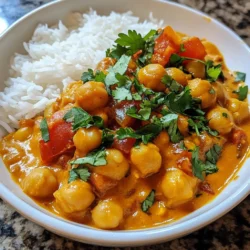 - 1 can (15 oz) chickpeas, drained and rinsed - 1 large onion, finely chopped - 3 cloves garlic, minced - 1 inch fresh ginger, grated - 1 can (14 oz) coconut milk - 1 can (14 oz) diced tomatoes The star of this dish is the chickpeas. They add protein and texture. I use canned chickpeas for quick prep. The coconut milk and diced tomatoes give a creamy base. The onions, garlic, and ginger provide a flavor kick. - 2 tablespoons tikka masala spice blend - 1 teaspoon garam masala - Sea salt, to taste - 1 tablespoon fresh lemon juice The tikka masala spice blend brings warmth and depth. Garam masala adds a sweet note. Sea salt enhances all the flavors. A squeeze of fresh lemon juice brightens the dish. - Fresh cilantro for garnish - Cooked basmati rice or quinoa for serving I love garnishing with fresh cilantro. It adds color and freshness. Serve the tikka masala over fluffy basmati rice or quinoa. This makes for a satisfying meal. {{ingredient_image_2}} - Saut&eacute;ing Onions Start with a large skillet. Heat 1 tablespoon of extra virgin olive oil over medium heat. Once hot, add 1 large, finely chopped onion. Stir it often. Cook until the onion turns translucent and golden. This should take about 5 minutes. - Adding Garlic and Ginger Next, add 3 minced garlic cloves and 1 inch of grated fresh ginger. Stir continuously for about 2 minutes. You will smell a wonderful aroma as they cook. - Toasting the Tikka Masala Now, sprinkle in 2 tablespoons of tikka masala spice blend. Keep stirring for about 1 minute. This toasts the spices and brings out their flavors. - Combining Tomatoes and Coconut Milk Pour in 1 can of diced tomatoes and 1 can of creamy coconut milk. Stir well until mixed. Raise the heat a bit and let it simmer gently for about 5 minutes. This helps all the flavors mix together. - Folding in Chickpeas Gently fold in 1 can (15 oz) of drained and rinsed chickpeas. Make sure they get well coated in the sauce. - Simmering to Thicken the Sauce Lower the heat and let the chickpea mixture simmer for another 10 minutes. Stir occasionally. This will let the sauce thicken nicely. Perfecting Spice Toasting Toasting spices brings out their best taste. Start by heating the oil, then add the tikka masala spice blend. Stir it for about one minute. This simple step boosts the flavor of your dish. Adjusting Seasoning to Taste Always taste your dish as you cook. Add sea salt one pinch at a time. If you want more zing, try fresh lemon juice. Each person has different tastes, so make it yours. Pairing with Rice or Quinoa Serve chickpea tikka masala over basmati rice or quinoa. The grains soak up the tasty sauce. This combination makes every bite satisfying and filling. Garnishing for Presentation Add fresh cilantro on top before serving. This not only looks good but adds flavor too. A great garnish makes the dish pop and feel special. Overlooking Simmering Time Let the dish simmer long enough. This helps the flavors blend well. If you rush, the sauce may taste flat and bland. Ignoring Ingredients Quality Always use fresh ingredients. The better the onion, garlic, and spices, the tastier your dish. Don't skip on quality; it makes a big difference in flavor. Pro Tips Fresh Ingredients: Use fresh ginger and garlic for a more vibrant flavor. Pre-packaged versions can lose potency and affect the dish&rsquo;s overall taste. Perfect Simmer: Allow the dish to simmer gently; this helps the flavors meld without burning the sauce. Keep an eye on it to prevent sticking. Adjusting Spice: If you prefer a spicier dish, add a pinch of cayenne pepper or red chili flakes when you add the tikka masala spices for an extra kick. Garnish Wisely: Fresh cilantro not only adds color but also enhances the dish&rsquo;s flavor profile. Don&rsquo;t skip this step for a fresh finish! {{image_4}} Using Other Legumes You can swap chickpeas for other legumes. Black beans or lentils work well. They add unique flavors and textures. Each option brings its own charm to the dish. Try red lentils for a softer bite or black beans for a heartier feel. Incorporating Vegetables Adding vegetables makes this dish more colorful and nutritious. You can use spinach, bell peppers, or cauliflower. Just chop them into small pieces and add them when you mix in the tomatoes and coconut milk. This boosts the dish's flavor and adds vitamins. Adjusting Spice Levels You can control the spice level to suit your taste. If you prefer milder flavors, use less tikka masala. For a stronger kick, add more. Experimenting with the spice blend can make each meal unique and fun. Adding Heat with Chilis If you love heat, try adding chilis. Fresh green chilis can be chopped and added at the start. Dried red chili flakes are also great for a quick boost. Add them in small amounts and taste as you go. Ensuring the Recipe is Allergy-Friendly This dish is naturally gluten-free and nut-free. You can enjoy it safely if you have allergies. Just be sure to check any added ingredients for allergens. This way, you can savor every bite without worry. Substituting Ingredients Safely If you need to make substitutions, do so carefully. Use vegetable broth instead of stock if needed. Coconut milk adds creaminess, but you can use oat or soy milk as alternatives. Always check labels to avoid allergens. To keep your chickpea tikka masala fresh, store it in an airtight container. This helps maintain its flavors and texture. Place the container in the fridge right after cooling it down. The dish lasts about 3 to 5 days in the fridge. Make sure to check for any signs of spoilage before eating. Freezing is a great option for long-term storage. To freeze, let the dish cool completely. Then, pour it into a freezer-safe container. Leave some space at the top for expansion. Seal the container tightly. Chickpea tikka masala can stay in the freezer for up to 3 months. To thaw, move the container to the fridge for several hours or overnight. When ready to eat, reheat in a saucepan over low heat. Stir often to prevent sticking. You can also use the microwave, heating it in 1-minute intervals until warm. For easy meals, prep your chickpea tikka masala ahead of time. You can make a big batch and store it in portions. This way, you have quick meals ready to go. Use small containers to keep each portion separate. This makes reheating simple and fast. Plus, it helps with portion control! Yes, you can use dried chickpeas. They require more prep time. Here's how to get them ready: - Soak the Chickpeas: Place dried chickpeas in a bowl. Cover them with water. Soak overnight. This softens them. - Cook the Chickpeas: Drain and rinse the soaked chickpeas. In a pot, add fresh water. Boil them for 1 to 2 hours. Check for softness. - Use in the Recipe: Once soft, you can use them in the chickpea tikka masala. Yes, this recipe is gluten-free. Here&rsquo;s how to confirm: - Chickpeas: Naturally gluten-free. - Coconut Milk: Pure coconut milk is gluten-free. - Spices: Most spices do not contain gluten. Always check labels. - Olive Oil and Lemon Juice: Both are gluten-free. You can easily add more heat and flavor. Here are some ideas: - Chili Powder: Add a pinch of chili powder when cooking the onions. - Fresh Chilis: Chop fresh green or red chilis. Stir them in with the garlic. - Cayenne Pepper: Sprinkle a bit of cayenne pepper for extra heat. - Spicy Tikka Masala: Use a spicy tikka masala blend for a bolder taste. These tips will help you create a more exciting dish! This blog post showed how to make vegan chickpea tikka masala. You learned about the key ingredients, like chickpeas, coconut milk, and spices. I walked you through cooking steps and shared tips for best results. You explored variations and learned how to store leftovers. In closing, this dish is rich in flavor and easy to make. Enjoy your tasty creation!