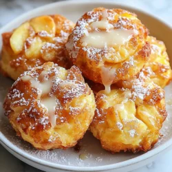 - 2 cups all-purpose flour - 1 tablespoon baking powder - 1 teaspoon ground cinnamon - &frac12; teaspoon salt - &frac12; cup granulated sugar - &frac12; cup packed brown sugar - 1 large egg - &frac34; cup milk (or your choice of plant-based milk) - 1 teaspoon vanilla extract - 1 &frac12; cups apples, peeled, cored, and finely chopped (about 2 medium apples) - &frac14; cup raisins (optional) - &frac12; cup powdered sugar (for glaze) - 2 tablespoons milk (for glaze) To make baked apple fritters, gather these simple ingredients. The all-purpose flour provides structure. Baking powder helps them rise. Ground cinnamon adds warmth, while salt balances the sweetness. Granulated and brown sugars bring flavor and moisture. The egg binds everything together. Milk makes the batter smooth and creamy. Vanilla extract gives a lovely aroma. Apples add freshness and sweetness. If you like, toss in raisins for extra texture. Lastly, the glaze needs powdered sugar and milk for that sweet finish. {{ingredient_image_2}} First, set your oven to 375&deg;F (190&deg;C). This helps the fritters cook evenly. While the oven heats, take a baking sheet and line it with parchment paper. This paper keeps the fritters from sticking. You want them to slide right off when they are done. In a large bowl, add 2 cups of all-purpose flour. Then, mix in 1 tablespoon of baking powder, 1 teaspoon of ground cinnamon, and &frac12; teaspoon of salt. Next, add &frac12; cup of granulated sugar and &frac12; cup of packed brown sugar. Use a whisk to blend everything well. This step helps the fritters rise and gives them a sweet flavor. In another bowl, crack 1 large egg and beat it until it&rsquo;s frothy. Add &frac34; cup of milk and 1 teaspoon of vanilla extract. Stir these ingredients together until they are fully mixed. The egg and milk add moisture, while vanilla gives a lovely taste. Pour the wet mixture into the bowl with the dry ingredients. Use a spatula or a wooden spoon to stir gently. Mix until everything is just combined; be careful not to overmix. Overmixing can make the fritters tough. Now, fold in 1 &frac12; cups of finely chopped apples. If you like, add &frac14; cup of raisins for extra sweetness. Using a spoon or ice cream scoop, drop dollops of batter onto your prepared baking sheet. Keep space between each fritter so they have room to spread. Bake these fritters in the oven for 15-20 minutes. They should turn lightly golden on top. A toothpick should come out clean when you test them. While the fritters bake, make the glaze. In a small bowl, mix &frac12; cup of powdered sugar with 2 tablespoons of milk. Whisk this until smooth. If you want it thicker, add more sugar. If you want it thinner, add a bit more milk. Once the fritters are done, let them cool on the baking sheet for a few minutes. Then, move them to a wire rack. Drizzle the glaze over the warm fritters just before serving. This helps the glaze soak into the fritters. For a pretty touch, serve them on a nice platter. You can dust them with more powdered sugar and add a sprinkle of cinnamon. Thin apple slices make a great garnish too! To make the best fritter batter, mix well but don&rsquo;t overdo it. Stir just enough to combine the wet and dry ingredients. If you overmix, the fritters will end up tough. A few lumps are okay! It&rsquo;s all about keeping that light texture. Use apples that are crisp and sweet. I like Granny Smith or Honeycrisp for their great flavor. Other good choices are Fuji and Gala. They add sweetness and a nice bite. Be sure to chop them finely so they blend well in the batter. You can play with the glaze to make it special. Try adding a pinch of cinnamon or nutmeg for warmth. If you want a citrus twist, add lemon or orange zest. You can also use maple syrup instead of milk for a richer flavor. Avoid baking your fritters too long. They should be golden brown but not dark. Keep an eye on them after 15 minutes. Also, make sure to space them well on the baking sheet. This helps them cook evenly and puff up nicely. Pro Tips Use Fresh Apples: For the best flavor and texture, opt for fresh, crisp apples like Honeycrisp or Granny Smith. Their natural sweetness and tartness will enhance your fritters. Don't Overmix: Mix the batter just until combined to keep your fritters light and fluffy. Overmixing can lead to dense fritters. Experiment with Spices: Feel free to add a pinch of nutmeg or allspice to the batter for an extra layer of warmth and flavor. Serve Warm: These fritters are best enjoyed warm. Drizzle the glaze just before serving to ensure it seeps into the fritters and enhances their sweetness. {{image_4}} You can make baked apple fritters more exciting by adding spices. Consider mixing in a pinch of nutmeg or ginger. These spices pair well with apples and add warmth to your fritters. You can also try adding a bit of lemon zest for a fresh kick. This simple change can brighten the flavor and make your fritters unique. Besides apples, you can use other fruits. Pears work well and give a juicy twist. Chopped peaches or berries can also be a fun substitute. If you want a mix, try combining apples and berries for extra flavor. Just remember to adjust the cooking time if you use softer fruits. They may need less time in the oven. If you need a gluten-free option, you can use gluten-free flour blends instead of all-purpose flour. Look for blends that mimic the texture of regular flour. You can also reduce sugar by using natural sweeteners like honey or maple syrup. For a dairy-free version, choose plant-based milk. These simple swaps keep the taste good while making the fritters healthier. To keep your baked apple fritters fresh, place them in an airtight container. This helps maintain their soft texture and keeps them from drying out. You can store them at room temperature for up to two days. If you want to keep them longer, place them in the fridge. They will last for about a week, but they may lose some of their fluffiness. When you want to enjoy your fritters again, you can reheat them easily. Preheat your oven to 350&deg;F (175&deg;C). Place the fritters on a baking sheet and warm them for about 5 to 8 minutes. This will help restore their crisp texture. You can also microwave them for 10-15 seconds if you&rsquo;re in a hurry, but they may not be as crispy. Freezing is a great way to save baked apple fritters for future snacks. Allow them to cool completely first. Then, wrap each fritter in plastic wrap or foil. Place them in a freezer bag, removing as much air as possible. They can be frozen for up to three months. To eat them, simply thaw overnight in the fridge and reheat as described. To make baked apple fritters vegan, swap the egg with a flax egg. Mix one tablespoon of ground flaxseed with three tablespoons of water. Let it sit for about five minutes until it thickens. Use plant-based milk, like almond or oat milk, instead of regular milk. This change keeps the fritters soft and tasty. Yes, you can use other flours. Whole wheat flour adds a nutty flavor and more fiber. Gluten-free blends work well too. Just make sure the flour you choose can rise well with baking powder. Adjust the liquid if needed. The best apples for fritters are tart and firm. Granny Smith apples are a great choice. They add a nice tang and hold their shape when baked. Honeycrisp or Fuji also work well if you prefer sweeter fritters. To keep your fritters fluffy, do not overmix the batter. Stir until just combined. Also, make sure your baking powder is fresh. This helps the fritters rise. Finally, bake them until they are golden and a toothpick comes out clean. Yes, you can make the glaze ahead of time. Store it in the fridge in a sealed container. When ready to use, just whisk it again. If it's too thick, add a little milk to reach your desired consistency. This blog post gave you a complete guide to making delicious apple fritters. From gathering ingredients to baking and glazing, each step is easy to follow. You learned tips to perfect your batter, choose the best apples, and try fun variations. With proper storage and reheating tips, these fritters stay fresh. Remember, baking is all about having fun and experimenting. Enjoy your time in the kitchen, and share your tasty results!