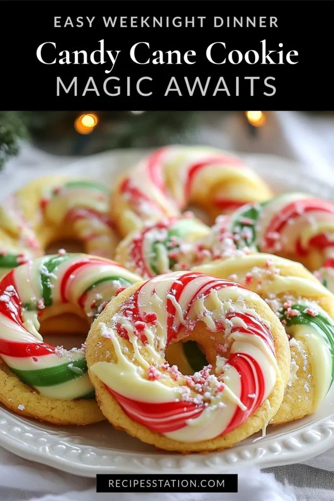 Indulge in the spirit of the season with these Candy Cane Cookies! Perfect for your holiday baking recipes, these festive cookie ideas combine buttery dough with peppermint flavor for delightful Christmas treats. This simple peppermint cookies recipe will keep your kitchen filled with joy and aroma. Ready to impress your friends and family? Try this festive recipe today and elevate your holiday cookie exchange. Don't forget to save this for later! #CandyCaneCookies #HolidayBaking #FestiveCookies #ChristmasTreats