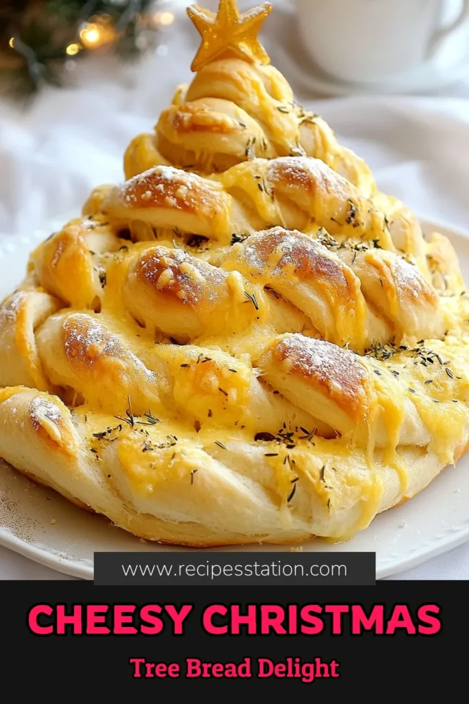 Celebrate the holidays with this delicious Cheesy Christmas Tree Bread! This festive bread recipe makes the perfect Christmas tree appetizer that will wow your guests. Made with fresh mozzarella cheese and Italian herbs, it's great for holiday bread baking. Easy to make and beautifully presented, this cheesy treat will be the star of your festive gatherings. Save this recipe now for a memorable holiday feast! #CheesyChristmasTreeBread #FestiveBread #ChristmasAppetizer #HolidayBaking