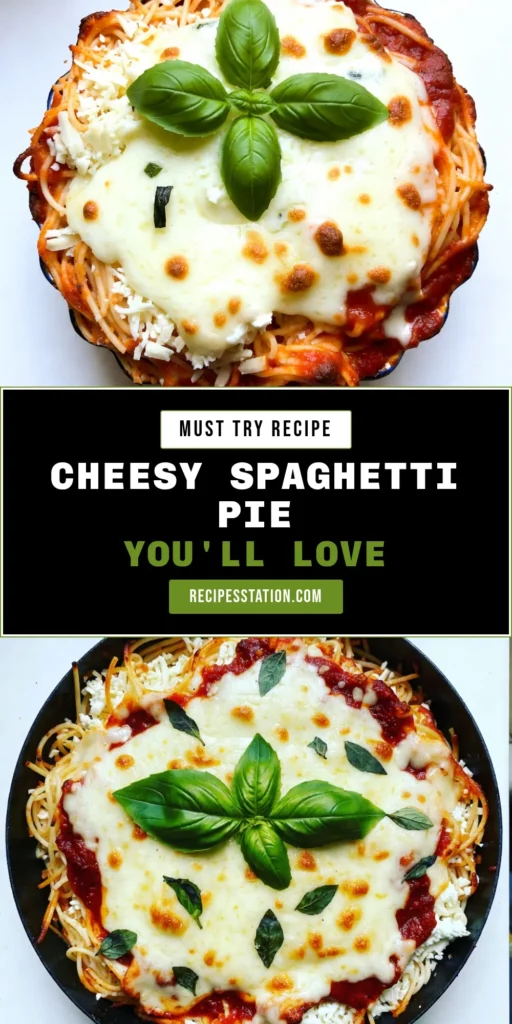 Discover the ultimate comfort food with this Cheesy Spaghetti Pie! This Cheesy Spaghetti Pie recipe combines flavorful ingredients for a delicious homemade spaghetti bake that's perfect for any occasion. Whether you're in the mood for an easy Italian pasta dish or a hearty cheesy pasta casserole, this dish is sure to impress. Try it today and enjoy a slice of happiness! Save this recipe for later! #CheesySpaghettiPie #EasyDinner #PastaLovers #ItalianCuisine