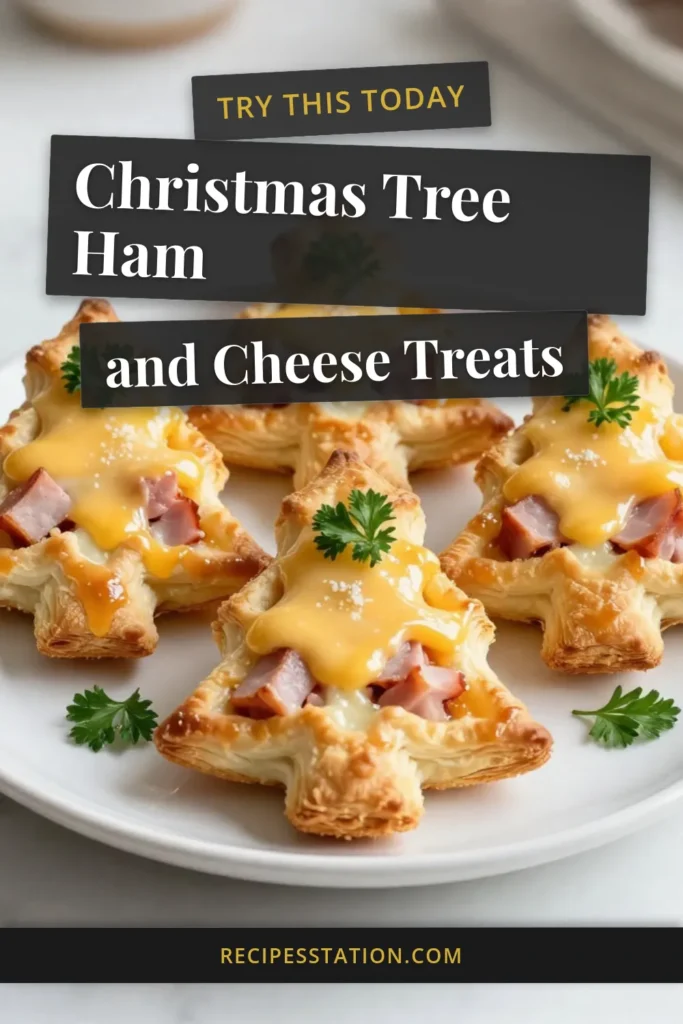 Create a delightful holiday spread with these Savory Ham & Cheese Puff Pastry Christmas Trees! This easy Christmas recipe features flaky puff pastry filled with smoky ham and gooey cheese, making them perfect festive holiday appetizers. Impress your guests with this fun Puff Pastry Christmas Tree recipe that's both tasty and visually stunning. Save this recipe for a festive touch at your next gathering! #ChristmasRecipes #PuffPastry #HolidayAppetizers #HamAndCheese