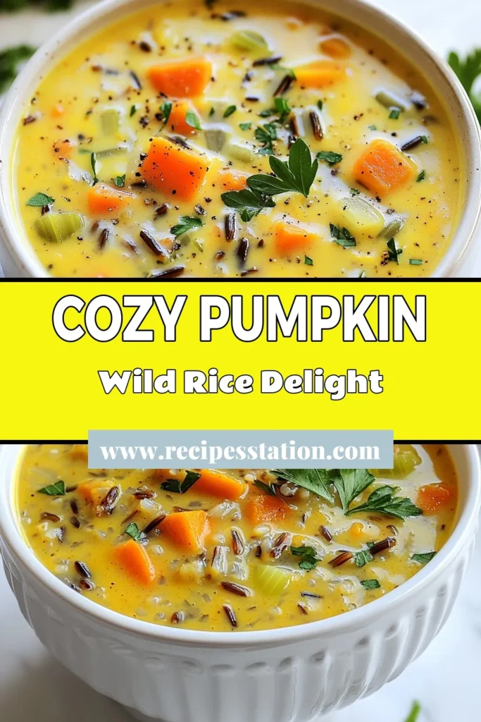 Warm up this season with our delicious pumpkin wild rice soup! This creamy pumpkin soup recipe is not only a healthy pumpkin soup but also a fantastic vegan wild rice soup perfect for cozy autumn days. Made with aromatic spices and topped with fresh parsley, this soup is a must-try. Don’t miss out on this comforting bowl! Save this recipe for your next autumn soup recipes. #PumpkinWildRiceSoup #CreamyPumpkinSoup #VeganWildRiceSoup #HealthyPumpkinSoup