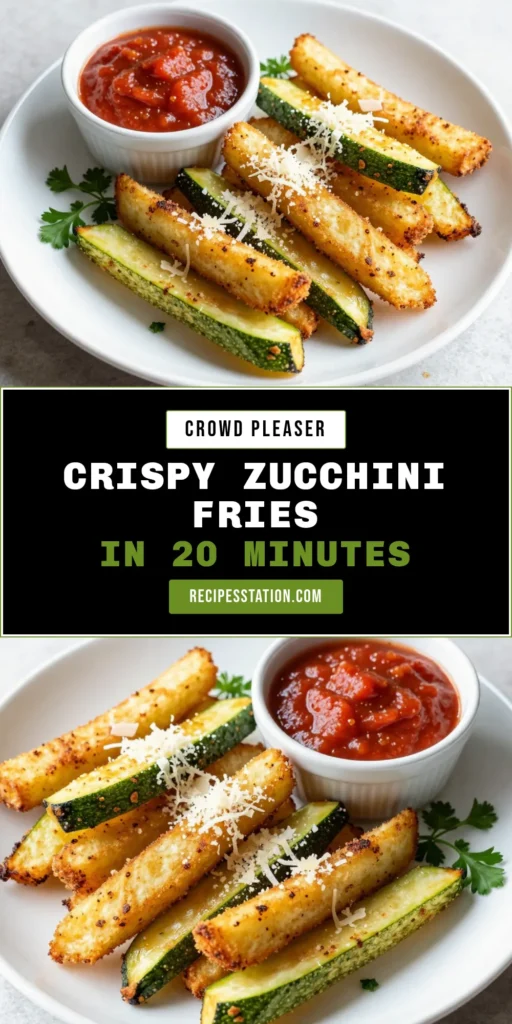 Enjoy these crispy air fryer zucchini fries, a delicious twist on your favorite appetizers! This parmesan zucchini fries recipe uses healthy ingredients like zucchini, panko, and fresh herbs for flavor. Perfect for a snack or side dish, these healthy zucchini fries are quick to make in the air fryer. Dip them in your favorite sauce for an irresistible treat. Save this easy air fryer appetizer now! #ZucchiniFries #HealthyAppetizers #AirFryerRecipes #ParmesanFries
